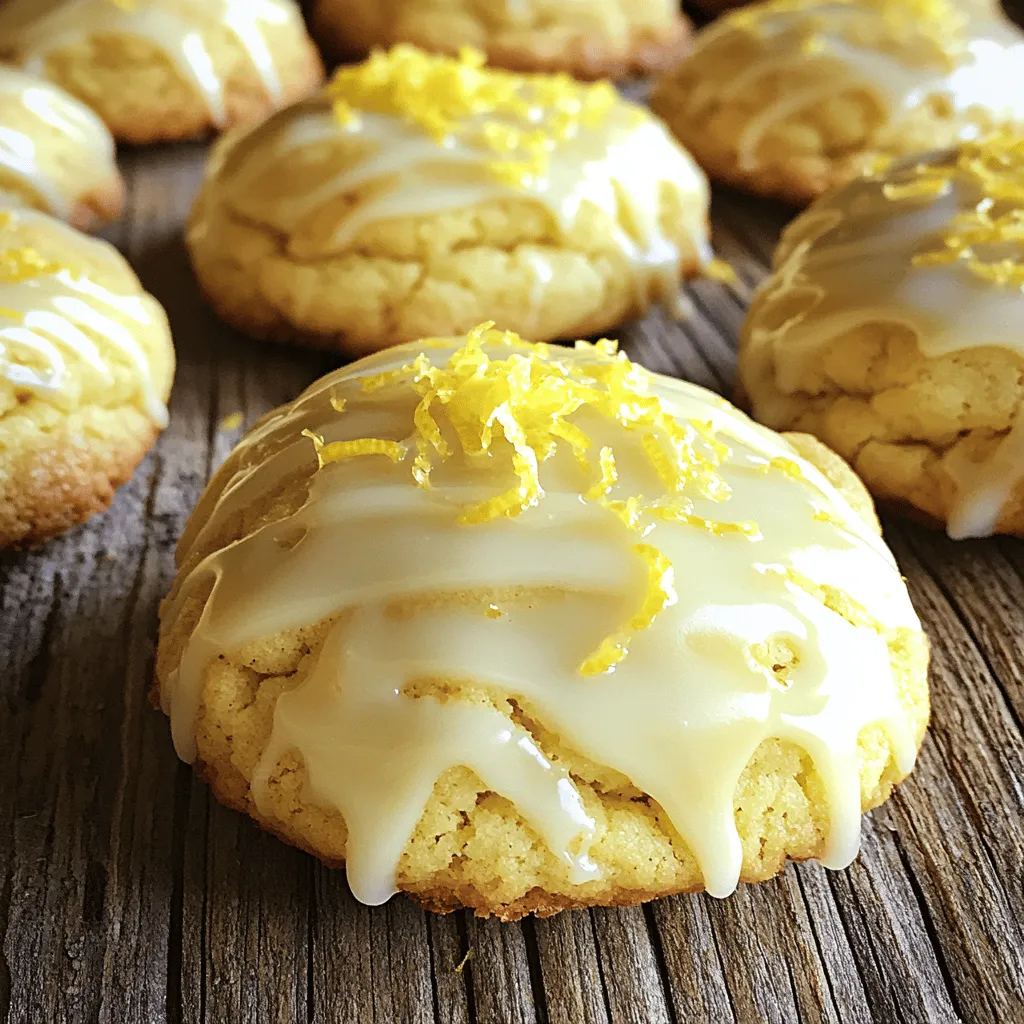 - Ricotta cheese: This creamy cheese adds moisture and a soft texture. - Unsalted butter: Use softened butter for a smooth mix and rich flavor. - Granulated sugar: This sweetens the cookies and helps them rise. - Egg: One large egg binds the ingredients and adds richness. - All-purpose flour: This is the base that gives structure to the cookies. - Baking powder: This helps the cookies rise and become fluffy. - Baking soda: It adds lift and helps balance acidity from the lemon. - Salt: A pinch enhances the flavors and balances sweetness. - Lemon zest: The zest packs a punch of bright lemon flavor. - Lemon juice: Fresh juice adds tang and moisture to the dough. - Vanilla extract: It rounds out the flavors, adding warmth and depth. These ingredients come together to create a soft and tangy treat. For the full recipe, check out the Full Recipe section. Start by preheating your oven to 350°F (175°C). This temperature is key for baking soft cookies. While the oven warms up, grab two baking sheets. Line them with parchment paper. This step makes cookie removal easy and keeps your sheets clean. In a large mixing bowl, add the softened butter and granulated sugar. Use an electric mixer on medium speed. Cream these together until the mix is light and fluffy. This should take about 3 to 5 minutes. A well-creamed mixture helps make the cookies soft. In another bowl, whisk together flour, baking powder, baking soda, salt, lemon zest, and lemon juice. Mix until evenly combined. Then, slowly add this dry mix to the wet mix in three batches. Use a spatula or wooden spoon to fold gently. This technique keeps your cookies light. Avoid overmixing, as it can make your cookies dense. For more detailed instructions, check out the Full Recipe. To get the right texture, watch for the edges. They should turn light golden brown. The centers may look soft. This means they are likely perfect. If you bake them too long, they will become hard. You want a soft, chewy cookie. To keep your cookies soft, store them in an airtight container. You can also add a slice of bread inside. This helps keep the cookies moist. Avoid stacking them too high, or they may stick together. Enjoy them within a week for the best taste. For a pretty finish, dust the cookies with powdered sugar. You can also add a lemon slice or zest on top. This adds color and flavor. Arrange them on a nice plate for serving. They look great at parties or gatherings. For the full recipe, check out the details above. {{image_4}} You can easily switch up the flavor of your Lemon Ricotta Cookies! Adding chocolate chips or nuts can give your cookies a new twist. Chocolate chips add sweetness and richness that pairs well with the tangy lemon. Nuts, like walnuts or almonds, add a nice crunch and depth of flavor. You can mix in about 1 cup of your chosen add-in right before baking. Just be sure not to overmix the dough. If you want to make these cookies a bit healthier, you can lower the sugar. Try cutting the sugar by a third or using a sugar substitute. You can also use whole grain flour instead of all-purpose flour. This adds fiber and nutrients while still keeping the cookies soft. The cookies may be a bit denser, but they will still taste great. For those who need a gluten-free option, you can use gluten-free flour blends. Look for a blend that includes xanthan gum, as it helps mimic the texture of regular flour. Substitute the all-purpose flour in the recipe with the gluten-free blend in the same amount. The cookies will still be soft and delicious while being safe for gluten-sensitive eaters. Feel free to explore these variations to make Lemon Ricotta Cookies your own! For the complete recipe, check out the Full Recipe. To keep your leftover Lemon Ricotta Cookies fresh, use an airtight container. This will help maintain their soft, chewy texture. If you prefer, you can also refrigerate them. Just make sure to wrap them well in plastic wrap or foil before placing them in the container. If you want to save some cookies for later, freezing is a great option. First, let the cookies cool completely. Then, place them on a baking sheet in a single layer. Freeze them for about an hour. Once frozen, transfer the cookies to a freezer-safe bag or container. When you're ready to enjoy them, thaw them at room temperature for about 30 minutes. These cookies can stay fresh for up to one week when stored properly. If frozen, they can last for about three months. Just remember, the longer they sit, the less fresh they may taste. Enjoy them at their best! Yes, you can use other cheeses. Cream cheese or cottage cheese can work well. However, ricotta gives the cookies a soft texture. If you use cream cheese, expect a richer taste. Cottage cheese will add a lighter feel but may need extra mixing to get smooth. Always choose a cheese that is creamy to maintain the right consistency in your cookies. For a smooth glaze, let the cookies cool first. After that, use a spoon or a small whisk to drizzle the glaze over each cookie. You can also dip the tops into the glaze for full coverage. Make sure the glaze is not too thick; add more lemon juice or powdered sugar to adjust it. This way, you will get a nice, even coat that looks great and tastes delicious. You can make the cookie dough ahead of time. Just refrigerate it for up to three days. When ready to bake, scoop the dough onto a baking sheet and bake as usual. Alternatively, you can bake the cookies and store them in an airtight container for up to a week. This way, you always have a fresh treat on hand. Yes, you can use other fruits like orange or lime. Orange juice and zest will give a sweeter flavor. Lime adds a sharper taste, which can be refreshing. Just keep the same amounts of zest and juice to keep the balance right. This way, you can enjoy different flavors while still making tasty cookies. Lemon ricotta cookies are simple and fun to make. We covered key ingredients, like ricotta and lemon zest. I shared step-by-step instructions for perfect cookies every time, plus tips for taste and texture. You can also try exciting variations and learn about storage for freshness. Remember, these cookies offer a treat you can customize or enjoy as is. Dive in and bake! You’ll love the results.