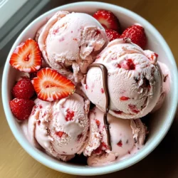 To make the best homemade strawberry ice cream, you need fresh, quality ingredients. The stars of this show are strawberries. Choose ripe, juicy strawberries for the best flavor. Here’s a quick list of what you’ll need: - 2 cups fresh strawberries, hulled and sliced - 1 cup granulated sugar, divided - 1 cup whole milk - 2 cups heavy cream - 1 teaspoon vanilla extract - A pinch of salt Getting the right measurements is key in ice cream making. Here’s a breakdown: - Use 2 cups of fresh strawberries. This gives you a strong strawberry flavor. - Split the sugar into two parts: 1/2 cup for the strawberries and 1/2 cup for the cream base. - For the cream base, use 1 cup of whole milk and 2 cups of heavy cream. - Add 1 teaspoon of vanilla extract and a pinch of salt to enhance the taste. If you can’t find fresh strawberries, you can use frozen ones. Just thaw them first. Need dairy-free options? Substitute whole milk and heavy cream with coconut milk or almond milk. For a sweeter taste, you can use honey or agave syrup instead of sugar. Just keep in mind that the texture might change a bit. First, wash and hull the strawberries. This means removing the green tops and any bad spots. Slice them into small pieces. In a medium bowl, mix the sliced strawberries with half a cup of granulated sugar. Toss them gently to coat. Let them sit for about 30 minutes. This step is called maceration. It helps release the sweet juices and boosts the flavor. After they sit, lightly mash the strawberries with a fork or potato masher. You want some chunks for texture. Set the mashed strawberries aside for later. In a large mixing bowl, combine the remaining half cup of sugar with one cup of whole milk. Add two cups of heavy cream, one teaspoon of vanilla extract, and a pinch of salt. Whisk the mixture well until the sugar dissolves completely. This creates a smooth and rich base for your ice cream. Now, gently stir in the mashed strawberries and their juices. Make sure everything is mixed well. This ensures you get that fruity flavor in every scoop. Next, pour the strawberry-cream mixture into your ice cream maker. Follow the manufacturer's instructions for churning. This usually takes about 20 to 25 minutes. You want the ice cream to reach a soft serve consistency. Once it’s done churning, transfer the ice cream into an airtight container. Smooth the top with a spatula. Freeze it for at least 2 to 4 hours. This will help it firm up. Before serving, let the ice cream sit out for a few minutes. This will soften it just enough to scoop easily. When you make homemade strawberry ice cream, some errors can ruin your treat. Here are a few to watch out for: - Skipping the maceration step: This step brings out the best strawberry flavor. - Not measuring your sugar accurately: Too much or too little can change the taste. - Over-churning the ice cream: This makes it icy instead of creamy. Stop when it’s soft serve. - Serving too soon: Ice cream needs time to freeze after churning. Be patient! Getting the right texture is key for great ice cream. Here are my favorite techniques: - Use whole milk and heavy cream: This combo creates creaminess. - Mash the strawberries lightly: Keep some chunks for a better mouthfeel. - Churn at the right speed: Follow your ice cream maker’s guide for the best results. - Freeze in a shallow container: This helps the ice cream firm up evenly. You can boost the flavor and sweetness of your ice cream using simple tips: - Use ripe strawberries: They are sweeter and have more flavor. - Add a splash of lemon juice: This brightens the strawberry taste. - Experiment with sweeteners: Try honey or agave for a different twist. - Mix in extras: Consider adding chocolate chips or crushed cookies for fun textures. For the full recipe, check out the Strawberry Fields Forever Ice Cream section! {{image_4}} You can make a dairy-free version of strawberry ice cream. Use coconut milk or almond milk instead of whole milk and heavy cream. These options provide a creamy texture. Choose full-fat coconut milk for the best results. This will give your ice cream a rich taste. Simply follow the same steps in the Full Recipe, but swap the dairy products. For a vegan treat, replace the sugar with maple syrup or agave nectar. These sweeteners are plant-based and work well with strawberries. You can also try using a vegan cream substitute. There are many brands that offer plant-based creams. They will help you create a smooth and creamy base. Just remember to check for vegan labels. Get creative with your ice cream! You can add extra flavors to the base. Try mixing in crushed cookies, chocolate chips, or even nuts. Fresh herbs like mint can add a nice twist too. You might also swirl in some fruit purees for a fun look. Just fold these additions in gently after churning. This keeps the flavors bright and distinct. Store your homemade strawberry ice cream in an airtight container. This helps keep ice crystals away. A glass or plastic container works well. Make sure the lid fits tightly. This keeps the ice cream fresh and tasty. Keep the ice cream at a steady temperature. The freezer should be at 0°F (-18°C) or colder. Avoid opening the freezer too often. Each time you open it, warm air enters. This can cause ice crystals to form. If you plan to keep it for a while, press plastic wrap directly on the surface before sealing the lid. This extra layer helps keep the ice cream creamy. When freezing, let the ice cream sit for a few minutes at room temperature before scooping. This makes it easier to serve. If the ice cream gets too hard, don’t worry! Just leave it out for about 5-10 minutes. It will soften up nicely. If you have leftovers, always return them to the freezer promptly. This way, you enjoy your delicious dessert longer. You can find my full recipe to make your own fresh strawberry ice cream above! To make your ice cream softer, let it sit out for a few minutes. This warms it slightly, making it easier to scoop. You can also add more heavy cream to the base. Cream has less water than milk. This leads to a creamier result. You can blend in more sugar as well, as sugar helps the ice cream stay soft. Yes, you can use frozen strawberries. Just thaw them before using. Drain any extra juice to keep the ice cream from becoming too watery. Frozen strawberries can work well, but fresh ones give the best taste. They have a bright flavor and better texture. Serve homemade ice cream in chilled bowls. This helps keep it cold and firm. You can add fresh strawberry slices on top for a nice touch. A drizzle of chocolate sauce can make it even better. For fun, you can also pair it with cookies or cake. You can store homemade strawberry ice cream for about two weeks. Keep it in an airtight container to prevent ice crystals. For the best taste and texture, eat it sooner. After two weeks, the flavor and texture may not be as good. You’ve learned how to make tasty homemade strawberry ice cream. We covered fresh ingredients and key substitutes. You also learned the steps for preparing, churning, and freezing. Tips helped you avoid mistakes and improve texture. We discussed dairy-free and vegan options, plus fun mix-ins. Finally, you now know how to store your ice cream for the best taste. Enjoy creating this delicious treat! There’s nothing like homemade ice cream to share with family and friends.