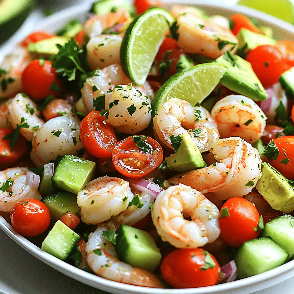 - 200g shrimp, peeled and deveined - 200g scallops - 150g calamari, sliced into rings - 1 cup cherry tomatoes, halved - 1 cucumber, diced into small cubes - 1 ripe avocado, cubed - 1/4 cup red onion, finely chopped - 1/4 cup fresh parsley, chopped - Juice of 2 limes - 3 tablespoons extra virgin olive oil - Salt and freshly ground pepper to taste - Pinch of red chili flakes (optional for spice) When making seafood salad, the mix of seafood and fresh veggies is key. The shrimp gives a sweet taste, while scallops add a rich flavor. Calamari brings a nice chewiness. You can choose fresh seafood or frozen, but fresh is always best. The veggies brighten the dish. Cherry tomatoes offer a burst of juiciness. The cucumber adds crunch, and the avocado brings creaminess. Red onion adds a sharp bite, while parsley gives a fresh finish. The dressing is simple yet zesty. Lime juice adds tang, while olive oil makes it smooth. Salt and pepper enhance the flavors, and a pinch of chili flakes can spice things up. You can find the full recipe for this seafood salad to enjoy the ocean's fresh bounty. - Boil shrimp until bright pink and opaque (2-3 minutes) - Cook scallops and calamari until tender (2-4 minutes) To start, bring a large pot of salted water to a boil. This helps the seafood cook evenly. Add your shrimp first. You want them to turn bright pink and opaque. This usually takes about 2-3 minutes. Once they’re done, use a slotted spoon to take them out. Place the shrimp on a plate to cool. Next, in the same boiling water, add the scallops and calamari. Cook them for about 2-4 minutes. Watch for the scallops to turn opaque and the calamari to become tender. Drain them and let them cool as well. - Combine cherry tomatoes, cucumber, avocado, red onion, and parsley in a bowl While the seafood cools, it’s time to prep the veggies. Grab a large mixing bowl. Add in 1 cup of halved cherry tomatoes, 1 diced cucumber, and 1 cubed avocado. Then, toss in 1/4 cup of finely chopped red onion and 1/4 cup of fresh parsley. This mix adds color and flavor to your salad. - Add cooled seafood to the vegetable mix - Whisk dressing ingredients together and combine with the salad Once your seafood is cool, it’s time to mix everything. Add the shrimp, scallops, and calamari to the bowl with your veggies. Now, let’s make the dressing. In a small bowl, whisk together the juice of 2 limes, 3 tablespoons of extra virgin olive oil, salt, and pepper. If you like a bit of heat, add a pinch of red chili flakes. This dressing brings everything together. Drizzle the dressing over the seafood and vegetable mix. Gently toss everything until coated. Let the salad rest for about 10 minutes. This helps the flavors meld. You’ll get a fresh, flavorful seafood salad that’s sure to impress. For the full recipe, check out Ocean Breeze Seafood Salad. - Serve in chilled bowls for an elegant touch. - Garnish with parsley and lime wedges. Chilling the bowls makes the salad feel fancy and refreshing. Using lime wedges gives a pop of color and adds flavor when squeezed. A sprinkle of fresh parsley brightens up the dish and invites guests to dig in. - Add a pinch of red chili flakes for extra spice. - Consider a splash of your favorite hot sauce. If you like heat, red chili flakes can elevate the taste. Just a tiny pinch can make a big difference! A few drops of hot sauce can also add a kick without overpowering the fresh flavors. - Substitute seafood types based on availability. - Use different dressings for varied flavors. Feel free to mix up the seafood! Use crab or lobster if you find them fresh. Trying new dressings can also change the entire vibe. A creamy dressing or a tangy vinaigrette can create a whole new experience for your salad. If you want to explore more, check the full recipe for ideas! {{image_4}} In this version, shrimp shines as the star. You can use fresh or frozen shrimp. I prefer fresh shrimp for the best taste. Cook the shrimp until they turn bright pink. This takes only a few minutes. After cooking, chop them into bite-sized pieces. Mix the shrimp with diced vegetables like cucumber and tomatoes. A light dressing of lime juice and olive oil enhances the flavors. This salad is quick, easy, and full of taste. For a different twist, try using lump crab meat. Crab adds a sweet and rich flavor. This option is perfect for special occasions. Start with fresh lump crab meat, if possible. Gently fold it into a mix of veggies. You can add celery for crunch and a bit of dill for freshness. A squeeze of lemon juice brightens the dish. This salad pairs beautifully with crackers or toasted bread. If you love variety, a mixed seafood salad is for you. You can combine shrimp, crab, and scallops for a seafood medley. Each seafood brings its unique taste and texture. For this version, cook each seafood type separately. This keeps flavors distinct and fresh. Toss everything together with a zesty dressing. This salad can be a main dish or a side. It's perfect for gatherings or a light lunch. Don't forget to check out the Full Recipe for a complete guide! Store any leftover seafood salad in an airtight container. It will stay fresh for up to 2 days. This helps keep the flavors intact. Make sure to seal it well to prevent any odors from seeping in. Freezing seafood salad is not a good idea. When you freeze seafood, it changes texture. The salad may become mushy and unappetizing once thawed. Enjoy it fresh instead for the best taste. Serve the seafood salad chilled. Once mixed, do not reheat the salad. Reheating can ruin the bright flavors and textures. Enjoy it cold for a refreshing treat. Yes, you can prepare the ingredients and dress them shortly before serving. This method keeps everything fresh and tasty. I often chop vegetables and cook seafood a few hours in advance. Just mix it all together when you're ready to eat. Shrimp, scallops, crab, and calamari are popular options. Each type brings a unique flavor and texture. Shrimp adds a sweet note, while scallops are tender and buttery. Crab gives a rich taste, and calamari adds a nice chew. Feel free to mix and match based on your preference! Yes, seafood salad is generally low in calories and high in protein, especially with fresh ingredients. Seafood is packed with good nutrients and healthy fats. This makes it a great choice for a light meal. Plus, adding fresh veggies boosts the vitamin content even more. Add grains like quinoa or pasta for additional texture and bulk. This change makes the salad heartier. You can also toss in some beans or chickpeas for extra protein. These additions make the salad not just a side dish but a full meal! This seafood salad combines fresh seafood and crispy veggies for a tasty dish. You learned how to cook shrimp, scallops, and calamari perfectly, then mix them with cherry tomatoes, avocado, and cucumber. The lime dressing adds zest and flavor. Remember to store leftovers in the fridge for up to two days, or enjoy it fresh. Feel free to customize the salad to suit your taste. Seafood salad is not just delicious; it's healthy and packed with protein. Enjoy your cooking, and make this dish a crowd favorite!