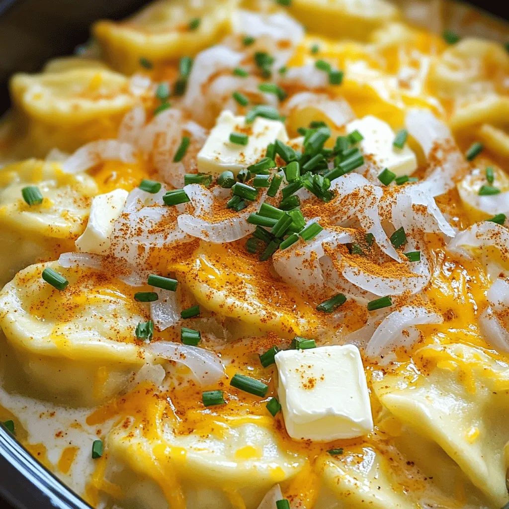 To make this dish, you need a few key items. Here’s what you will need: - 16 oz frozen potato and cheese pierogies - 1 medium onion, diced - 2 cups shredded sharp cheddar cheese - 1 cup sour cream - 2 cups vegetable broth - 1 teaspoon garlic powder - 1 teaspoon onion powder - 1 teaspoon paprika - Salt and pepper to taste - 3 tablespoons butter, cut into small pieces These ingredients create a creamy, cheesy base that pairs perfectly with the pierogies. The sharp cheddar cheese adds a rich flavor, while the onion gives a nice sweetness. For a bit of flair, consider these optional garnishes: - Fresh chives - Fresh parsley Adding these herbs can brighten the dish and make it more appealing. Just sprinkle them on top right before serving. To prepare this casserole, you will need a few handy tools: - A crockpot - A mixing bowl - A whisk - A cutting board - A knife These tools help make the cooking process smooth and easy. The crockpot is key for making this dish simple and delicious. For the entire recipe, check out the [Full Recipe]. Start by greasing the inside of your crockpot. Use cooking spray or a little oil. This step keeps the casserole from sticking. A smooth surface makes serving easier. Now, let’s layer the ingredients. First, spread half of the frozen pierogies at the bottom. Next, add half of the diced onion on top of the pierogies. Then, sprinkle half of the shredded cheddar cheese over the onions. This layering builds great flavor. In a separate bowl, mix the sour cream, vegetable broth, garlic powder, onion powder, paprika, salt, and pepper. Whisk these until smooth. Pour half of this mixture over the layered ingredients in the crockpot. Ensure it spreads evenly for balanced taste. Now, repeat the layering. Add the remaining pierogies, onions, and cheddar cheese. Pour the rest of the sour cream mixture over the top. Finally, place small pieces of butter on the surface to add richness. Cover the crockpot with its lid. Cook on low for about 5-6 hours or on high for 3-4 hours. The casserole is done when the pierogies are hot and the cheese is melted. This dish cooks slowly, which brings out the best flavors. Once cooking is complete, use a fork to fluff the casserole gently. This helps mix the ingredients. If you want, garnish with fresh chives or parsley before serving. Enjoy this comforting dish! For the complete recipe details, refer to the [Full Recipe]. To boost the flavor of your Crockpot Pierogi Casserole, try these tips: - Use sharp cheddar cheese. It adds a nice tang. - Add fresh herbs like chives or parsley. They brighten the dish. - Mix in sautéed mushrooms for a deeper taste. - Use homemade broth for richer flavors. Avoid these common mistakes to make your casserole perfect: - Don’t skip the butter. It adds creaminess and depth. - Avoid overcooking. Check for doneness around the suggested time. - Don’t stir the layers. Let them cook as is for better texture. - Use too much liquid. Stick to the recipe for best results. Serve your casserole with these ideas: - Add a side of steamed vegetables for balance. - Pair with a simple green salad for freshness. - Offer extra sour cream on the side for those who love it. - Serve with crusty bread to soak up the sauce. For the full recipe, check out the details above. Enjoy your cooking! {{image_4}} You can add meat to make this dish heartier. Cooked bacon, sausage, or ham work well. Simply chop the meat into small pieces and layer it with your other ingredients. This adds flavor and richness. If you want, try using ground beef or turkey for a different taste. Just cook the meat first, then mix it in with the other layers. For a meatless version, try adding veggies. Spinach, mushrooms, or bell peppers give great flavor. You can sauté them lightly before adding them to the crockpot. This will enhance their taste and keep the texture nice. Another option is to use a mix of your favorite seasonal vegetables. This keeps your meal fresh and vibrant. Cheese is key in this dish. While cheddar is great, you can mix it up! Try mozzarella for a gooey texture or feta for a tangy kick. You can also blend different cheeses together. Just make sure to use about two cups of cheese total. This way, every bite will be cheesy and delicious. Don't forget to check out the Full Recipe for more details! To store leftovers, let the casserole cool to room temperature. Then, transfer it to an airtight container. You can keep it in the fridge for up to three days. Make sure to cover it well to prevent it from drying out. To reheat, scoop out a portion and place it in a microwave-safe bowl. Heat it for one to two minutes, stirring halfway through. You can also reheat it in the oven. Preheat your oven to 350°F (175°C) and bake it for about 15 minutes. Keep it covered with foil to keep it moist. You can freeze the casserole if you want to save it for later. First, let it cool completely. Then, place it in a freezer-safe container or a heavy-duty freezer bag. It can last for up to three months in the freezer. When you're ready to eat it, thaw it overnight in the fridge and reheat as mentioned above. For the best taste, I recommend enjoying it fresh when possible. For the full recipe, check the earlier sections of this article. You can store leftovers in the fridge for up to four days. Be sure to place them in an airtight container. This keeps them fresh and safe to eat. If you want to keep them longer, consider freezing. In the freezer, they can last up to three months. Just make sure to label the container with the date. Yes, you can use fresh pierogies. They will cook quicker than frozen ones. If you use fresh, reduce the cooking time by about an hour. Check them often to avoid overcooking. Fresh pierogies can add a nice texture and taste to your casserole. This casserole pairs well with a simple salad or steamed veggies. A side of sour cream or applesauce also works great. For a heartier meal, try adding some grilled sausage or baked chicken. These sides balance the richness of the casserole and add variety to your meal. Crockpot Pierogi Casserole is simple and fun to make. You layer key ingredients, follow clear steps, and enjoy tasty results. Remember to avoid common mistakes, enhance flavor, and explore variations. Store leftovers safely and reheat them easily. This dish is great for any meal. Try it with friends or family for a warm gathering. Enjoy your cooking journey and create memories with every bite.