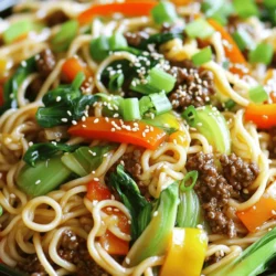 Mongolian Ground Beef Noodles Savory and Satisfying Dish
