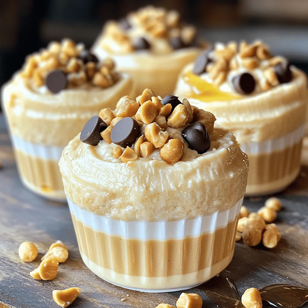 - 1 cup creamy peanut butter - 1 cup marshmallow fluff - 1/2 cup powdered sugar - 1 teaspoon pure vanilla extract - 1/4 cup heavy cream (or coconut cream for a dairy-free version) - A pinch of fine sea salt When making peanut butter fluff, the main ingredients are simple yet essential. The creamy peanut butter gives a rich taste. Marshmallow fluff adds sweetness and a lovely texture. Powdered sugar helps to balance flavors and gives it that sweet kick. Pure vanilla extract adds depth, while heavy cream or coconut cream provides a light texture. A pinch of salt enhances all these flavors. - Chopped peanuts - Chocolate chips Garnishes can take your fluff to the next level. Chopped peanuts add a crunchy bite. Chocolate chips bring a rich, sweet touch. You can mix and match to find your favorite topping. - Alternatives for creamy peanut butter: Try almond butter or sunflower seed butter if you want a different flavor. - Sweetener options instead of powdered sugar: You can use maple syrup or agave nectar for a healthier choice. - Dairy-free alternatives for heavy cream: Use coconut cream or almond milk whipped cream to keep it light and dairy-free. These substitutions allow you to customize the fluff to fit your taste or dietary needs. Enjoy experimenting! Mixing the base ingredients Start by taking a large mixing bowl. Add 1 cup of creamy peanut butter, 1 cup of marshmallow fluff, and 1/2 cup of powdered sugar. Use a spatula to mix these until fully combined. Make sure there are no dry spots left. This step lays the tasty foundation for your fluff. Adding flavor and seasoning Next, pour in 1 teaspoon of pure vanilla extract. Then, add a pinch of fine sea salt. This will enhance the sweet flavor and balance it out. Stir again until everything is mixed well. Your base is now ready for the next steps. How to blend until smooth Use a hand mixer or wooden spoon to blend the mixture. Aim for a smooth, creamy texture. Mix until you can't see any lumps. This should only take a few minutes. If you want it extra creamy, blend a bit longer. Proper whipping of heavy cream In a separate clean bowl, pour in 1/4 cup of heavy cream. Use an electric mixer on high speed. Whip the cream until stiff peaks form, which takes about 2-3 minutes. Be careful not to over-whip, or it will turn into butter! Folding in the whipped cream properly Now, gently fold the whipped cream into your peanut butter mixture. Use a spatula to scoop from the bottom and lift it up. Be light with your touch to keep the fluff airy. Mix just until you can’t see any white streaks. Chilling and presentation tips Transfer the fluff into a serving dish or airtight container. Smooth the top with your spatula. Chill it in the refrigerator for at least 30 minutes. This helps the flavors blend. For serving, use individual cups and top with chopped peanuts or chocolate chips. This adds a nice touch! - Ensuring a smooth texture: Start with room temperature ingredients. Cold peanut butter is hard to mix well. Use a spatula to combine the peanut butter and marshmallow fluff slowly. This helps avoid lumps. Don’t rush this step; take your time for the best results. - How to adjust sweetness to your preference: Taste the fluff as you mix. If you like it sweeter, add more powdered sugar little by little. Blend it in gently to keep the fluff's light texture. - Over-whipping the cream: When you whip the heavy cream, watch it closely. Stop mixing right when you see stiff peaks form. If you whip too much, it can turn into butter, ruining your fluff's texture. - Not chilling adequately: Chilling the fluff is key. If you don’t chill it long enough, the flavors won’t blend well. Aim for at least 30 minutes in the fridge. This step is vital for the best taste and texture. - Ideas for dip options: Serve the peanut butter fluff with graham crackers for a crunchy contrast. Fresh fruit like apple slices or banana pieces also pairs well. You can even use pretzels for a salty-sweet experience. Enjoy exploring different dips! {{image_4}} To make a chocolate version, just add cocoa. Here’s how to do it: - Ingredients: - 1 cup creamy peanut butter - 1 cup marshmallow fluff - 1/2 cup powdered sugar - 1/2 cup unsweetened cocoa powder - 1 teaspoon pure vanilla extract - 1/4 cup heavy cream (or coconut cream) - A pinch of fine sea salt Instructions: 1. In a large bowl, mix peanut butter, marshmallow fluff, powdered sugar, and cocoa. 2. Pour in the vanilla and salt. Mix until smooth. 3. Whip the cream until stiff peaks form. 4. Gently fold the cream into the chocolate mixture. 5. Chill, and enjoy! You can make a vegan version too! Just swap a few ingredients. Here’s how: - Ingredients: - 1 cup creamy peanut butter - 1 cup vegan marshmallow fluff - 1/2 cup powdered sugar - 1/4 cup coconut cream - A pinch of fine sea salt Instructions: 1. Mix peanut butter, vegan marshmallow fluff, and powdered sugar in a bowl. 2. Add coconut cream and salt. Blend until smooth. 3. Chill it in the fridge for a bit, and serve! You can make your Peanut Butter Fluff even more fun! Here are some tasty mix-ins: - Crushed cookies - Mini chocolate chips - Chopped nuts - Fresh fruit pieces like bananas or strawberries Just fold in your favorite add-ins after mixing the base ingredients. This adds flavor and texture, making your fluff even better! For the full recipe of Peanut Butter Fluff Delight, check out the link above. To keep your peanut butter fluff fresh, use an airtight container. Make sure the lid seals tightly. If you have leftovers, place them in the fridge right away. This will help keep the fluff from drying out. Storing it properly will also keep the flavors strong. Peanut butter fluff lasts about one week in the fridge. After that, it may lose its creamy texture and flavor. Always check for any changes in smell or look before eating. If it seems off, it’s best to toss it out. You can freeze peanut butter fluff! Place it in a freezer-safe container. Make sure to leave some space at the top, as it will expand. When you’re ready to eat it, thaw it in the fridge overnight. Stir well before serving to bring back its smooth texture. Peanut Butter Fluff is a sweet and creamy dessert. It combines peanut butter, marshmallow fluff, and sugar. The flavor is rich and fun. It can be enjoyed on its own or used in other treats. This dessert is light and airy, thanks to whipped cream. You will love its smooth texture and sweet taste. Yes, you can make Peanut Butter Fluff ahead of time. Simply prepare the fluff and store it in an airtight container. Keep it in the fridge for best results. It stays fresh for about 3 to 5 days. Just remember to let it chill for at least 30 minutes before serving. This helps the flavors mix well. You can use Peanut Butter Fluff in many fun ways. It works great as a dip for fruits or graham crackers. You can spread it on toast or pancakes for a sweet treat. It also makes a tasty filling for cakes or cupcakes. Some people even use it as a topping for ice cream. The options are endless and delicious! To make Peanut Butter Fluff, gather these ingredients: - 1 cup creamy peanut butter - 1 cup marshmallow fluff - 1/2 cup powdered sugar - 1 teaspoon pure vanilla extract - 1/4 cup heavy cream (or coconut cream) - A pinch of fine sea salt - Chopped peanuts or chocolate chips for garnish For detailed steps, check the Full Recipe. Peanut butter fluff is a fun, tasty treat you can make easily. We reviewed the main ingredients and optional add-ins, along with tips for smooth mixing. You learned how to avoid mistakes and create various flavors. Remember, this dessert is not just for eating straight; you can use it in so many ways. Feel free to experiment and customize your fluff. Your taste buds will thank you for this sweet, creamy delight! Make sure to store it well for fresh enjoyment later. Enjoy your peanut butter fluff adventure!