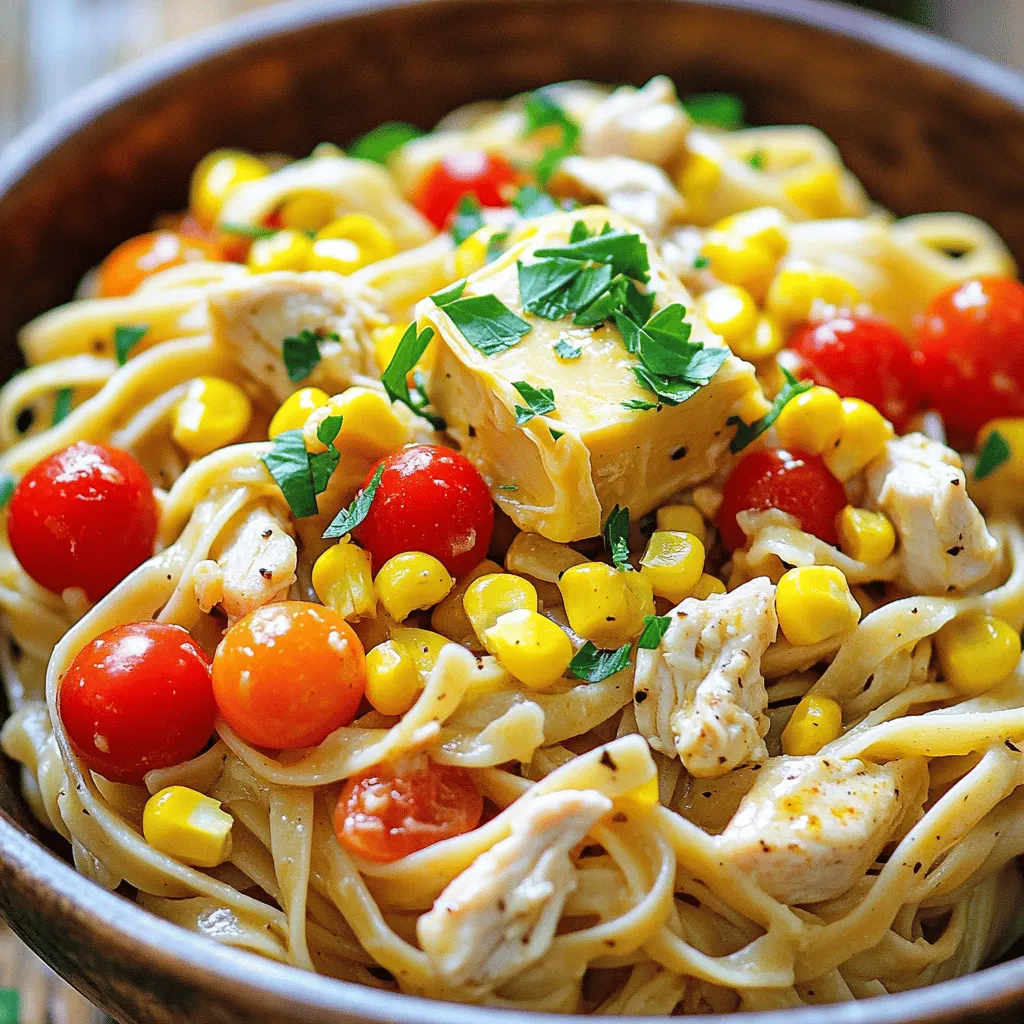For this dish, you need a few key items. First, let's talk about the pasta and chicken. - 8 oz linguine pasta: This pasta has a flat shape that holds sauce well. Cook it until al dente for the best texture. - 2 chicken breasts: Dice these into bite-sized pieces. Chicken is the main protein here and adds great flavor. Next, we have some colorful vegetables to brighten the dish. - 1 cup cherry tomatoes: These add sweetness and color. Halve them to release their juices. - 1 cup corn: You can use fresh or canned corn. If using canned, make sure to drain it. - 1 red bell pepper: Dice it for a sweet crunch. - 2 cloves garlic: Minced garlic brings a strong flavor. Fresh is always best. Finally, we add spices for that Cowboy Butter flair. - 1 teaspoon smoked paprika: This spice gives a smoky taste. - 1 teaspoon ground cumin: Cumin adds warmth and depth to the dish. - Salt and freshly ground black pepper: Use these to taste. Now, let’s dive into the Cowboy Butter itself. - 1 cup unsalted butter: Make sure it's softened to room temperature. This helps it mix well. - 2 tablespoons fresh lemon juice: This adds brightness to the butter. - 2 tablespoons finely chopped fresh parsley: Fresh herbs boost flavor and color. - 1 tablespoon minced garlic: This will give your butter a robust taste. - 1 teaspoon chili powder: For a touch of heat and flavor. - 1 teaspoon onion powder: This adds depth to the butter. - Salt and freshly ground black pepper: Adjust to your taste. Using fresh ingredients is very important. Fresh items taste better and make your dish shine. The bright colors and bold flavors will impress anyone who tries this Cowboy Butter Chicken Linguine. You can find the full recipe with detailed steps on how to prepare this amazing dish. To make your cowboy butter, start by mixing the butter with lemon juice, chopped parsley, minced garlic, chili powder, onion powder, and a pinch of salt and pepper. Use a bowl for this. Stir until it is smooth. You can use this cowboy butter right away or store it in the fridge. If you choose to store it, keep it in an airtight container to maintain freshness. Fill a large pot with water and add a good amount of salt. Bring the water to a rolling boil. Add the linguine and cook it for about 8 to 10 minutes. You want the pasta to be al dente. When it's done, drain the pasta but save about ½ cup of the pasta water. This water helps make your sauce later. Now, heat 4 tablespoons of cowboy butter in a large skillet over medium heat. When the butter melts and bubbles, add the diced chicken. Season it with salt, pepper, smoked paprika, and cumin. Cook the chicken for about 5 to 7 minutes. Stir it often until the chicken turns golden brown and is cooked through. Next, add minced garlic, halved cherry tomatoes, corn, and diced red bell pepper to the skillet. Mix everything well. Cook for another 3 to 4 minutes. This step makes the veggies tender and fragrant, which adds great flavor. Carefully add the cooked linguine to the skillet. Toss it with the chicken and veggies to coat everything evenly. If the mixture seems dry, add a splash of the reserved pasta water. This helps create a light sauce that clings to the pasta. Once everything is well combined, take the skillet off the heat. Serve your Cowboy Butter Chicken Linguine right away. For a nice touch, garnish it with fresh chopped parsley. This adds color and freshness to the dish. Serve in shallow bowls to show off the vibrant ingredients. Enjoy your meal! To avoid overcooked linguine, cook it until it is al dente. This means it should be firm to the bite. Start checking the pasta a minute or two before the package time ends. Toss it in a bit of olive oil after draining to keep it from sticking. If you want to add heat, try red pepper flakes or sliced jalapeños. For extra flavor, consider adding fresh herbs like basil or thyme. You can switch up the cowboy butter by adding chipotle powder or smoked garlic for a unique twist. One common mistake is incorrect cooking times. Always follow the pasta package for the best result. Also, avoid overstuffing the pan when cooking the chicken and veggies. This can trap steam and make everything soggy. You want a nice sear on your chicken, so give it space to breathe. {{image_4}} You can switch up the main protein in Cowboy Butter Chicken Linguine easily. If you want to use shrimp, it cooks quickly. Just add it to the hot skillet for a few minutes until it turns pink. Tofu is also a great choice for a meatless meal. Press and cube the tofu, then sauté it in the cowboy butter until it’s golden. Both options keep the dish tasty and fun. Feel free to add seasonal veggies or your favorites. Zucchini, asparagus, or spinach work well. These can add color and nutrients. I suggest adding greens for extra nutrition. Try fresh spinach or kale. Just toss them in toward the end to keep them bright and tender. The mix of flavors makes each bite exciting. While linguine is the star here, you can explore other pasta types. Spaghetti or penne can give you a different texture. If you need a gluten-free option, many brands now offer gluten-free linguine. It cooks similarly and tastes great in this dish. So, don’t be shy to experiment with the pasta you love. This recipe offers flexibility while keeping rich flavors. You can find the Full Recipe in the article above to create your own delicious version. When you have leftover Cowboy Butter Chicken Linguine, store it in the fridge. Use an airtight container to keep it fresh. It stays good for about 3 to 4 days. Make sure to let it cool down before sealing it up. This helps to avoid moisture build-up. To reheat your leftovers, I recommend using the stove. Heat a pan over low heat and add a splash of water. This keeps the pasta moist. Stir often to prevent sticking. If it seems dry, add a bit more water or a touch of olive oil. This will help bring back the flavors. If you want to save some for later, you can freeze portions. Use freezer-safe containers and leave some space for expansion. Label the containers with the date. They can last for up to 3 months. When you’re ready to eat, thaw it in the fridge overnight. Reheat on the stove with a little added water for best results. Cowboy butter is a rich, flavorful spread. It combines butter with fresh herbs and spices. This concept comes from cowboy culture, where hearty flavors are key. You can use cowboy butter on many dishes, like grilled meats, seafood, or vegetables. It adds a punch of flavor and creaminess. The key ingredients include butter, lemon juice, garlic, and spices. This mix gives dishes a robust taste. Yes, you can make cowboy butter ahead of time. Just mix the ingredients and store it. Use an airtight container for best results. It keeps well in the fridge for up to a week. This way, you save time when cooking. Simply take it out and let it soften before use. You can also freeze it for longer storage. Just be sure to wrap it tightly. To add heat to the Cowboy Butter Chicken Linguine, try these tips: - Add more chili powder to the cowboy butter. - Include diced jalapeños or red pepper flakes when cooking. - Serve with a splash of hot sauce for an extra kick. These options let you adjust the spice level to your taste. Yes, you can substitute the linguine for a low-carb option. Here are some great alternatives: - Zucchini noodles (zoodles) for a fresh twist. - Shirataki noodles, which are very low in carbs. - Spaghetti squash, which has a nice texture. These options keep the dish tasty while cutting carbs. For a complete meal, consider these side dishes: - Garlic bread for a crunchy complement. - A simple green salad with lemon dressing. - Roasted vegetables for extra flavor and nutrition. These sides balance the richness of the linguine and enhance your meal experience. In this post, we explored Cowboy Butter Chicken Linguine, covering vital ingredients and steps. I shared details on pasta, chicken, fresh veggies, and spices that make the dish unique. We discussed how to create rich cowboy butter and tips for cooking, garnishing, and storing. This meal is easy to customize and perfect for any occasion. Whether you choose chicken, shrimp, or veggies, the flavor remains key. Enjoy making it your way, and impress friends and family with your cooking skills!