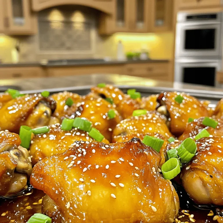 - 1 lb (450g) boneless chicken thighs - 1/4 cup honey - 3 tablespoons soy sauce - 1 tablespoon rice vinegar - 2 cloves garlic, minced - 1 teaspoon freshly grated ginger - Salt and pepper, to taste - 2 green onions, thinly sliced - Sesame seeds, for garnish - 1 tablespoon cornstarch - 2 tablespoons water - 1 tablespoon sesame oil The sticky honey chicken recipe needs simple ingredients. You start with chicken thighs, which stay juicy and tender. Honey gives the dish its sweet flavor, while soy sauce adds saltiness. Rice vinegar balances the taste and gives a nice tang. You can’t forget the seasonings! Minced garlic and ginger bring warmth and depth. Season with salt and pepper to taste. Green onions add fresh flavor and a pop of color. Lastly, sesame seeds make a great garnish, adding crunch. To thicken the sauce, you mix cornstarch with water. This creates a smooth slurry that makes the sauce sticky and rich. Sesame oil adds a nutty flavor that ties everything together. This recipe is easy to adjust based on what you have at home. You can swap chicken thighs for breasts or even try shrimp or tofu. Just remember, the goal is to create a balance of flavors. For the full recipe, check out the Sticky Honey Chicken section above! - Whisk together honey, soy sauce, rice vinegar, minced garlic, and ginger. - Set aside the honey sauce for later use. Making the honey sauce is simple. The mix of sweet and savory flavors creates a tasty blend. Honey adds sweetness while soy sauce gives a nice saltiness. The rice vinegar adds a touch of tang. Minced garlic and ginger bring warmth and depth. This sauce is what makes the chicken so sticky and delicious. - Heat sesame oil in a large skillet over medium-high heat. - Season chicken pieces with salt and pepper. - Cook chicken for 5-7 minutes until browned and cooked through. When cooking the chicken, use a large skillet. This gives you enough space to cook everything evenly. Heat the sesame oil until it shimmers. Then, add the seasoned chicken. You want to hear that sizzle! Stir the chicken so it cooks all around. It will take about 5-7 minutes. Look for a golden brown color. That’s when it’s fully cooked. - Pour the prepared honey sauce over the cooked chicken. - Stir to ensure even coating of sauce on chicken pieces. After the chicken is cooked, it’s sauce time! Pour the honey sauce over the chicken in the skillet. Make sure to stir well. You want every piece of chicken to be covered in that sticky goodness. The heat helps the sauce cling to the chicken. - Prepare cornstarch slurry and mix with water. - Add slurry to the skillet and stir, cooking for an additional 2-3 minutes until thick. To make the sauce thicker, you need a cornstarch slurry. Mix cornstarch with water in a small bowl. Once smooth, add it to the skillet. Stir well and let it cook for 2-3 minutes. You will see the sauce bubble and thicken. This creates that perfect sticky texture. - Let the dish sit for a minute to further thicken. - Serve garnished with green onions and sesame seeds. After thickening, let the dish rest for a minute. This helps it to stick even more. When ready to serve, add a sprinkle of green onions and sesame seeds. This gives a nice crunch and fresh taste. Now, your sticky honey chicken is ready to enjoy! - Use boneless, skinless chicken thighs for tenderness. - Chicken breasts can be swapped in but may take longer to cook. - Adjust honey for sweetness or soy sauce for saltiness. - Add red pepper flakes for a spicy kick. - Use a cast-iron skillet for better heat retention. - Stir frequently to avoid burning. When I cook, I find that boneless, skinless chicken thighs offer the best taste and texture. They stay juicy and tender, making each bite worthwhile. If you only have chicken breasts, don’t worry! Just cook them a bit longer, and they’ll still work. The sauce is where the magic happens. I love to play with the honey and soy sauce. If you like it sweeter, add more honey. If you prefer it salty, a splash of soy sauce does the trick. For a bit of heat, a sprinkle of red pepper flakes can make a big difference. Using a cast-iron skillet is my go-to tip. It holds heat well, giving the chicken a nice sear. Plus, remember to stir often. This helps to cook the chicken evenly and prevents it from burning. Enjoy these tips, and watch your sticky honey chicken shine! {{image_4}} You can switch the chicken for shrimp or tofu. This change brings a new taste. Shrimp cooks fast and soaks up flavors well. Tofu absorbs the honey sauce, making it tasty. If you want a heartier meal, use beef. Beef gives a rich flavor and works well with the sweet sauce. Adding vegetables is a great way to boost nutrition. You can toss in bell peppers or broccoli while cooking. They add color and crunch. Serving this dish with steamed rice or stir-fried veggies makes it even better. The rice soaks up the sauce and balances the meal. You can enhance the flavor with a few simple tweaks. Try adding citrus zest or juice for some brightness. A splash of lemon or lime juice can really wake up the dish. Also, consider using hoisin sauce. It adds a deeper flavor and pairs nicely with the honey. These small changes can make your sticky honey chicken even more delicious. Store leftover sticky honey chicken in an airtight container. Keep it in the fridge for up to 3-4 days. Make sure it cools down before sealing. This helps keep the chicken fresh and tasty. You can freeze sticky honey chicken in a freezer-safe container. It lasts for up to 2 months. When you're ready to eat, thaw it in the refrigerator. This keeps the chicken safe and helps it stay juicy. Reheat the chicken in a skillet over medium heat. This method gives you the best results. Add a splash of water to keep the chicken moist while reheating. Stir occasionally until it's heated through. Enjoy your meal just as delicious as the first time! Great sides include rice, noodles, or steamed vegetables. Rice soaks up the sauce well. Noodles add a fun twist. Steamed veggies bring in fresh flavors and colors. Yes, this dish can be prepared a few hours in advance and refrigerated until serving. Just reheat it on the stove. It will taste just as good! No, this recipe is not spicy. You can adjust the spice level. Just add hot sauce or pepper if you like some heat. Yes, different types of honey can add unique flavors to the dish. Clover honey is mild and sweet. Wildflower honey offers a more floral taste. Chicken should reach an internal temperature of 165°F (75°C) to be safe to eat. Use a meat thermometer for best results. Cut into a piece to check that it’s not pink inside. For a complete guide, refer to the Sticky Honey Chicken recipe provided above. To wrap up, making sticky honey chicken is simple and fun. You mix key ingredients like honey and soy sauce, cook chicken, and thicken the sauce. You can add your favorite veggies or try different proteins for variety. Store any leftovers in the fridge or freeze for later. This dish is tasty and versatile, perfect for any meal. Enjoy experimenting with flavors and feel free to share your own tips!