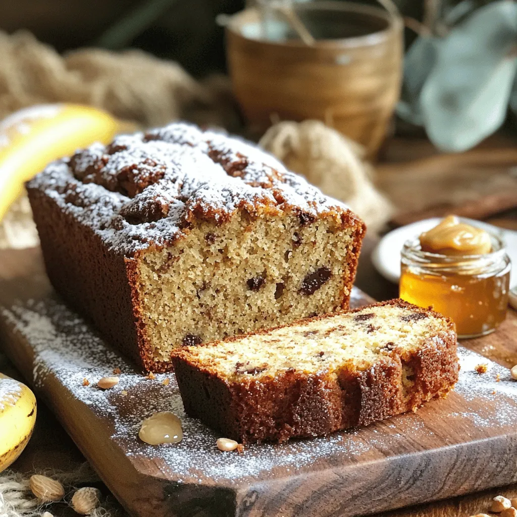 To make almond flour banana bread, gather these key items: - 3 ripe bananas, well-mashed - 2 cups almond flour - 1/4 cup honey or maple syrup - 3 large eggs - 1/4 cup melted coconut oil or unsalted butter - 1 teaspoon vanilla extract - 1 teaspoon baking soda - 1/2 teaspoon baking powder - 1/2 teaspoon salt - 1 teaspoon ground cinnamon These ingredients work together to create a moist and flavorful bread that everyone will love. The ripe bananas provide natural sweetness, while almond flour offers a unique texture and nutty taste. You can make your banana bread even better with these optional ingredients: - 1/2 cup chopped walnuts or pecans - 1/4 cup dark chocolate chips Adding nuts gives a nice crunch, while chocolate chips add a sweet touch. Feel free to mix and match based on your taste. Almond flour is a great choice for baking. It is: - Gluten-free - High in protein - Rich in healthy fats - Packed with vitamins and minerals Using almond flour can help keep the bread moist and tender. It also provides a good source of nutrients, making your treat a bit healthier. You can find the complete recipe for this delicious banana bread in the [Full Recipe]. 1. Preheat your oven to 350°F (175°C). 2. Lightly grease a 9x5 inch loaf pan with coconut oil or butter. 3. In a large bowl, mash 3 ripe bananas until smooth. 4. Add 1/4 cup honey or maple syrup, 3 large eggs, 1/4 cup melted coconut oil, and 1 teaspoon vanilla extract. Mix until the mixture is smooth. 5. In another bowl, combine 2 cups almond flour, 1 teaspoon baking soda, 1/2 teaspoon baking powder, 1/2 teaspoon salt, and 1 teaspoon ground cinnamon. Whisk to aerate. 6. Gradually mix the dry ingredients into the wet ingredients. Stir gently until just combined. 1. If you'd like, fold in 1/2 cup chopped walnuts or pecans and 1/4 cup dark chocolate chips. 2. Pour the batter into your greased loaf pan. Smooth the top with a spatula. 3. Bake for 45-55 minutes. Check with a toothpick in the center; it should come out clean. 4. Let the banana bread cool in the pan for about 10 minutes. 5. Transfer it to a wire rack to cool completely. - Avoid over-mixing the batter. This keeps the bread light and fluffy. - Use very ripe bananas for best sweetness and moisture. - Let the bread cool fully before slicing. This helps keep it from crumbling. - Store your banana bread in an airtight container to keep it fresh. Try this simple and tasty recipe for almond flour banana bread to impress your friends! For the full recipe, check the details above. When making almond flour banana bread, small errors can ruin your loaf. Here are key mistakes to avoid: - Using unripe bananas: Ripe bananas give the best flavor. Look for bananas with brown spots. - Over-mixing: Stir just until mixed. Over-mixing can make bread dense. - Skipping the greasing step: Always grease the pan well. This helps the bread release easily. - Not checking the oven temperature: An oven thermometer can help ensure accurate baking. A moist banana bread is a joy to eat. Here are tips to keep it tender: - Use ripe bananas: They add natural sweetness and moisture. - Add enough fat: Coconut oil or butter keeps the bread moist. Don’t skimp on it. - Include eggs: They provide moisture and help bind the ingredients. - Avoid overbaking: Check for doneness around 45 minutes. Remove it when a toothpick comes out clean. Good tools make baking easier. Here’s what you need: - 9x5 inch loaf pan: A standard size for perfect baking. - Mixing bowls: Use one for wet and one for dry ingredients. - Whisk or fork: Essential for mixing the wet ingredients well. - Spatula: Great for smoothing the batter and getting it out of the bowl. - Oven thermometer: Ensures your oven runs at the right temperature. With these tips and tools, you can create a delicious almond flour banana bread that’s sure to impress. For the complete recipe, check the Full Recipe section. {{image_4}} If you want a gluten-free treat, almond flour is perfect. It is naturally gluten-free, making this recipe safe for those with gluten sensitivities. Just be sure to avoid cross-contamination with gluten products. Also, choose pure ingredients to keep your banana bread healthy and tasty. To make this recipe vegan, swap the eggs for flax eggs. Mix one tablespoon of ground flaxseed with three tablespoons of water. Let it sit for a few minutes until it thickens. You can also use applesauce as a substitute for eggs. Replace honey with maple syrup or agave syrup for sweetness. This way, you get a moist and delicious vegan treat. To make your banana bread even tastier, add spices and fruits. Ground cinnamon is a must for warmth. You might also try nutmeg or ginger for a twist. Fruits like blueberries or chopped apples can boost flavor and nutrition. For a chocolatey delight, add dark chocolate chips. Each variation gives you a new experience with this simple recipe. Try these variations for a fun twist on your banana bread. Check the Full Recipe for more details! Store your almond flour banana bread in an airtight container. This keeps it fresh and moist. You can leave it at room temperature for up to three days. If you want to keep it longer, the fridge is a good option. Just remember, the fridge can dry it out a bit. Wrap it in plastic wrap before placing it in the fridge. Freezing is a great way to save your banana bread for later. First, let the bread cool completely. Then, slice it into pieces. Wrap each piece tightly in plastic wrap. Place the wrapped slices in a freezer bag or container. This helps prevent freezer burn. You can freeze it for up to three months. When you're ready to enjoy it, just thaw it overnight in the fridge. To reheat your banana bread, you can use the oven or microwave. For the oven, preheat it to 350°F (175°C). Wrap the bread in foil to keep it moist. Heat for about 10-15 minutes. If you use the microwave, place a slice on a plate and cover it with a damp paper towel. Heat it for 15-20 seconds. This keeps it soft and tasty. Enjoy your delicious almond flour banana bread! Yes, you can use other flours. However, almond flour gives a unique taste and texture. If you want a nut-free option, try oat flour or coconut flour. Just remember, these flours absorb moisture differently. You may need to adjust the liquid in your recipe. You want bananas that are very ripe. Look for bananas that are brown with spots. They should feel soft when you press them. Ripe bananas have more natural sweetness and flavor, which makes your banana bread taste better. Yes, you can replace honey with other sweeteners. Maple syrup or agave syrup works well. You can also use brown sugar or coconut sugar. Just keep in mind that the sweetness level may change, so adjust to your liking. For a sugar-free option, try using mashed dates. For the full recipe, check the link here: [Full Recipe]. This blog post covered how to make almond flour banana bread. We discussed the key ingredients and optional add-ins to boost flavor. I shared step-by-step cooking instructions, tips for the best texture, and common mistakes to avoid. You learned about gluten-free and vegan options, plus how to store your bread long-term. In conclusion, almond flour banana bread is both tasty and healthy. With these tips, you can enjoy baking and savoring your creation. Happy baking!