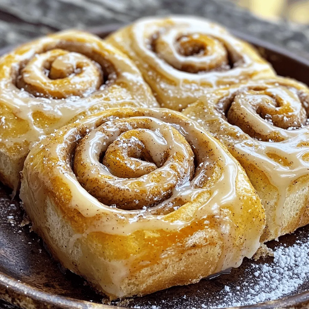 To make your homemade cinnamon rolls, gather these key ingredients: - 4 cups all-purpose flour - 1/2 cup granulated sugar - 1 packet (2 1/4 tsp) active dry yeast - 1 cup whole milk, warmed to about 110°F (43°C) - 1/3 cup unsalted butter, melted and slightly cooled - 2 large eggs, at room temperature - 1 teaspoon salt - 1 tablespoon ground cinnamon - 1/2 cup packed brown sugar - 1 tablespoon pure vanilla extract - 1 cup powdered sugar (for icing) - 2 tablespoons milk (for icing) You can add some fun twists to your rolls. Consider these options: - Chopped nuts, like walnuts or pecans - Raisins or currants for extra sweetness - Cream cheese for a richer icing - Orange zest for a citrusy kick If you lack some ingredients, here are smart swaps: - Use almond milk instead of whole milk for a dairy-free option. - Coconut oil can replace unsalted butter. - For a gluten-free version, use a gluten-free flour blend. - If you don’t have brown sugar, mix granulated sugar with a bit of molasses. These ingredients set the stage for your cinnamon roll success. You can find the full recipe to guide you through! To start, combine the warmed milk with one tablespoon of granulated sugar. Then, sprinkle the yeast on top and let it sit for 5-10 minutes. This will help activate the yeast. Next, in a large bowl, mix the all-purpose flour, the rest of the sugar, and salt. Make a well in the center of the dry mix. Pour in the frothy yeast mixture, melted butter, and eggs. Use a spatula to mix everything until you see a dough form. Now, transfer the dough to a floured surface. Knead it for about 5-7 minutes until it feels smooth and elastic. Lightly grease a large bowl. Place the dough inside and cover it with a damp cloth. Let it rise in a warm spot for about 1 to 1.5 hours. You want it to double in size. Once the dough has risen, gently punch it down to let the air out. Roll it out on a floured surface into a rectangle about 1/4 inch thick. In a small bowl, mix the brown sugar and ground cinnamon together. Evenly sprinkle this mix over the rolled-out dough, covering every inch. Now, starting at one long side, roll the dough tightly into a log shape. Use a sharp knife or dental floss to slice the log into 12 equal pieces. Place these rolls into a greased baking dish. Leave some space between each roll for rising. Cover the dish loosely with a cloth and let the rolls rise again for about 30 minutes. While the rolls rise, preheat your oven to 375°F (190°C). After 30 minutes, the rolls should look puffed up. Place them in the oven and bake for 20-25 minutes. Look for a golden brown color. While they bake, prepare the icing. In a medium bowl, whisk the powdered sugar, vanilla extract, and two tablespoons of milk until smooth. When the rolls are done, drizzle the warm icing over the top. The icing will soak into the swirls and make them even tastier. Follow the full recipe to create these delightful treats. Getting the dough just right is key to great cinnamon rolls. Start by mixing the flour, sugar, and salt. Then, add the frothy yeast mixture, melted butter, and eggs. Mix until it forms a sticky dough. If your dough feels too dry, add a splash of warm milk. If it’s too wet, sprinkle a bit more flour. Kneading is crucial. Knead the dough for about 5-7 minutes. It should feel smooth and elastic when ready. Preheat your oven to 375°F (190°C) before baking. This ensures even cooking. Place the rolls in a greased baking dish, leaving space between them. This allows them to expand while baking. Bake for 20-25 minutes until they are golden brown. Keep an eye on them to avoid over-baking. A light touch can help you tell if they are done. They should feel soft but not doughy. If your rolls don’t rise, check the yeast. It should be frothy after mixing with warm milk. If your rolls are too dense, you may have over-kneaded the dough. They should be soft and fluffy. If they burn on the bottom, try using a lighter baking dish. For icing, mix powdered sugar with milk until smooth. If it’s too thick, add more milk. If it’s too thin, add more sugar. Follow the full recipe for precise steps and enjoy your baking! {{image_4}} You can make vegan cinnamon rolls with simple swaps. Use plant-based milk, like almond or oat milk. Replace butter with coconut oil or vegan butter. For eggs, use flax eggs made from ground flaxseed and water. This change gives you soft and fluffy rolls that everyone can enjoy. To make gluten-free cinnamon rolls, swap all-purpose flour for a gluten-free blend. Brands like Bob's Red Mill or King Arthur Flour work well. Ensure the blend includes xanthan gum for better structure. Follow the same steps in the recipe, and you’ll have tasty rolls that are gluten-free. You can get creative with your cinnamon rolls. Here are some fun ideas: - Nuts: Add chopped pecans or walnuts for crunch. - Dried fruit: Sprinkle raisins or cranberries for sweetness. - Chocolate: Mix in chocolate chips for a rich twist. - Citrus zest: Add lemon or orange zest for a fresh flavor. Feel free to mix and match these ideas. Each variation brings a new taste to your homemade cinnamon rolls. Enjoy exploring the different flavors! To keep your leftover cinnamon rolls fresh, place them in an airtight container. If you don’t have one, wrap each roll tightly in plastic wrap. Store them at room temperature for up to three days. If you want to keep them longer, the fridge can help. Just remember, they may dry out a bit. If you want to freeze your cinnamon rolls, let them cool first. Place them in a single layer on a baking sheet. Freeze them for about an hour. Once frozen, transfer the rolls to a freezer-safe bag or container. They can last up to three months in the freezer. When you're ready to enjoy them, thaw in the fridge overnight. To reheat your cinnamon rolls, preheat your oven to 350°F (175°C). Place the rolls on a baking sheet and cover them with foil. Heat for about 10-15 minutes. You can also microwave them. Just place a roll on a plate and cover it with a damp paper towel. Heat for about 15-20 seconds. This will keep them soft and warm. To make homemade cinnamon rolls, start by mixing warm milk and sugar. Add active dry yeast and let it bubble. In another bowl, mix flour, sugar, and salt. Combine the two mixtures with melted butter and eggs. Knead the dough until smooth. Let it rise until doubled in size. Roll out the dough, sprinkle with cinnamon and sugar, then roll it up. Cut the roll into pieces and let them rise again before baking. This gives you soft, fluffy rolls, and you can find the full recipe for more details. Yes, you can prepare cinnamon rolls ahead of time. Make the dough, roll it up, and slice it into pieces. Instead of baking, cover the rolls and refrigerate them overnight. In the morning, let them sit at room temperature for about 30 minutes. Then bake them as usual. This method saves time and gives fresh rolls for breakfast. To warm cinnamon rolls, preheat your oven to 350°F (175°C). Place the rolls on a baking sheet and cover them loosely with foil. Warm them in the oven for about 10-15 minutes. This keeps the rolls soft and fluffy. You can also microwave individual rolls for about 15-20 seconds, but they might get a bit chewy. To make icing thicker, add more powdered sugar a little at a time. Mix well after each addition. For thinner icing, add a bit more milk, mixing until you reach the desired consistency. Adjusting the milk and sugar lets you customize the icing to your liking. The full recipe yields 12 delicious cinnamon rolls. Each roll is soft, sweet, and perfect for sharing. Enjoy them warm with a drizzle of icing on top! We covered all the key steps to make cinnamon rolls, from ingredients to storage tips. You learned how to prepare the dough, roll and fill, and bake them perfectly. I shared some great tips to fix common issues and even ways to make vegan or gluten-free versions. Making cinnamon rolls can be fun and rewarding. Enjoy warm rolls fresh from the oven with your favorite icing. Remember, practice makes perfect, so keep trying new variations! Your perfect cinnamon rolls await.