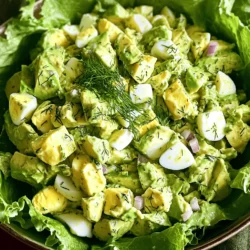 - 4 large eggs - 1 ripe avocado - 2 tablespoons Greek yogurt - 1 tablespoon Dijon mustard - 1 tablespoon freshly squeezed lemon juice - 1 small red onion - 2 tablespoons fresh dill - Salt and freshly ground black pepper The core of this dish is simple yet full of taste. First, we use four large eggs. They provide rich protein and healthy fats. Next, we have a ripe avocado. This adds creaminess and nutrients. For a touch of tang, we mix in two tablespoons of Greek yogurt. It keeps the salad light and fresh. To elevate the flavors, we add Dijon mustard and lemon juice. These ingredients brighten the dish and create a lovely zing. A small red onion gives a sweet and sharp crunch, balancing the smooth avocado. For seasonings, we include fresh dill. It brings a fragrant note that complements the other flavors perfectly. Don’t forget salt and freshly ground black pepper. They enhance the overall taste and tie the dish together. This avocado and egg salad is not just tasty; it’s also packed with nutrients. You can find the complete recipe [Full Recipe] to guide you through making this delightful dish. To start, boil the eggs. Place 4 large eggs in a saucepan and cover them with cold water. Heat on medium until the water boils. Once it boils, cover the pot and remove it from the heat. Let the eggs sit for 9-12 minutes for hard-boiled perfection. After the time is up, cool the eggs quickly. Transfer them to a bowl with ice water for about 5 minutes. This helps with peeling. Once cool, tap the eggs on a hard surface to crack the shell. Peel them under running water to make it easier. Finally, dice the eggs into small pieces. Next, prepare the avocado mixture. Take 1 ripe avocado, peel it, and remove the pit. In a large bowl, mash the avocado with a fork. Aim for a creamy texture, but leave some small chunks for a nice bite. Now, add the creamy goodness. Mix in 2 tablespoons of Greek yogurt, 1 tablespoon of Dijon mustard, and 1 tablespoon of freshly squeezed lemon juice. Toss in 1 small finely chopped red onion and 2 tablespoons of fresh dill. Stir all these together until they blend well and look creamy. It's time to assemble your salad. Carefully fold in the diced eggs using a spatula. Be gentle to keep the egg pieces intact. This adds great texture! Now, season your salad. Sprinkle salt and freshly ground black pepper to taste. Adjust the seasoning to your liking for the best flavor. For serving, spoon the salad onto crisp lettuce leaves or use it as a filling for a sandwich. You can also enjoy it on toast or with crunchy crackers. For the full recipe, check out [Full Recipe]. To boil eggs flawlessly, start with cold water. Place eggs in a pot, cover them fully. Set the heat to medium and wait for a gentle boil. Once boiling, cover the pot and remove it from heat. Let it sit for 9-12 minutes. This method gives you a perfect hard-boiled egg. For easy peeling, cool the eggs quickly. After boiling, move them to a bowl of ice water for about 5 minutes. This shock makes the shell come off easier. Crack the egg gently on a hard surface. Peel it under running water to help remove any stubborn bits. To boost flavors, adjust your seasonings. You might add more lemon juice for brightness or extra dill for a fresh taste. A pinch of cayenne can add a mild kick too. For added crunch, consider mixing in some diced celery or chopped bell peppers. These not only add texture but also enhance the overall taste. You can even try sunflower seeds for a nutty twist. If you want a lighter option, use plain yogurt instead of Greek yogurt. This keeps the creaminess while cutting calories. You can also use avocado oil mayo for a different flavor profile. For herbs, fresh chives or cilantro can be great substitutes. They bring unique flavors that can change your salad completely. Experiment with spices like smoked paprika or curry powder for an exciting twist. For the full recipe, check out the Creamy Avocado & Herb Egg Salad Delight. {{image_4}} You can make a tasty avocado egg salad wrap by using tortillas or wraps. This change offers a fun twist. Simply spread the salad on a wrap, then add some crisp veggies. Roll it tightly for a healthy meal on the go. You can slice it into pinwheels for a cute party snack. The wrap adds a new texture and makes it easy to eat. To boost the protein in your salad, try adding chicken or tofu. Grilled chicken works well and adds a nice flavor. If you prefer a plant-based option, diced tofu is a great choice. Just mix it in gently to keep the salad’s creamy texture. This addition makes the salad more filling and nutritious. You can enjoy it as a meal or a hearty snack. For a vegan version, swap the Greek yogurt for a plant-based alternative. You can use silken tofu blended until smooth or plant-based yogurt. This keeps the creaminess without any dairy. Also, you might want to skip the eggs and replace them with chickpeas. Mash the chickpeas slightly to mimic the egg texture. This vegan twist is still packed with flavor and nutrition. For the full recipe, check out the delicious details above. To keep your avocado and egg salad fresh, store it in the refrigerator. Use an airtight container to prevent air from getting in. This helps keep the salad creamy and tasty. If you have leftover salad, place it in a small bowl and cover it tightly with plastic wrap. This will keep it from drying out and losing flavor. How long does the salad stay fresh? When stored properly, your salad will last for about 3 days in the fridge. After that, the avocado may brown and the eggs can get rubbery. Always check for any off smells or changes in texture before eating. If it looks or smells bad, it's best to throw it away. If you have leftovers, serve them cold for the best taste. Microwaving is not recommended, as heat can change the texture. If you want to enjoy it warm, let it sit at room temperature for a few minutes. This way, the flavors will blend nicely without losing their fun texture. For a fresh twist, add a sprinkle of lemon juice just before serving. You can find the full recipe [here]. Yes, you can use many herbs. Try parsley for a fresh taste. Cilantro adds a unique flavor. Chives give a mild onion taste. You can mix different herbs for a fun twist. Just keep in mind to chop them finely for even flavor. To add heat, consider mixing in diced jalapeños. You could also add a dash of cayenne pepper or hot sauce. Another option is to mix in a pinch of red pepper flakes. Start small, and taste as you go. This way, you can control the spice level. Yes, this salad works well for meal prep. You can make it a day ahead. Store it in an airtight container in the fridge. To keep it fresh, add lettuce just before serving. This way, the lettuce stays crispy and fresh. For best taste, eat within three days. For the full recipe, check out the details. This avocado and egg salad is simple and packed with flavor. You learned about key ingredients like eggs, avocado, and Greek yogurt. I shared tips to make cooking easy and ways to add your twist. You can try different proteins, wraps, or herbs to make it yours. Remember to store it right for freshness. Enjoy making this healthy dish that is quick to prepare and great for meals. With these steps, you're ready to impress anyone with your tasty salad.