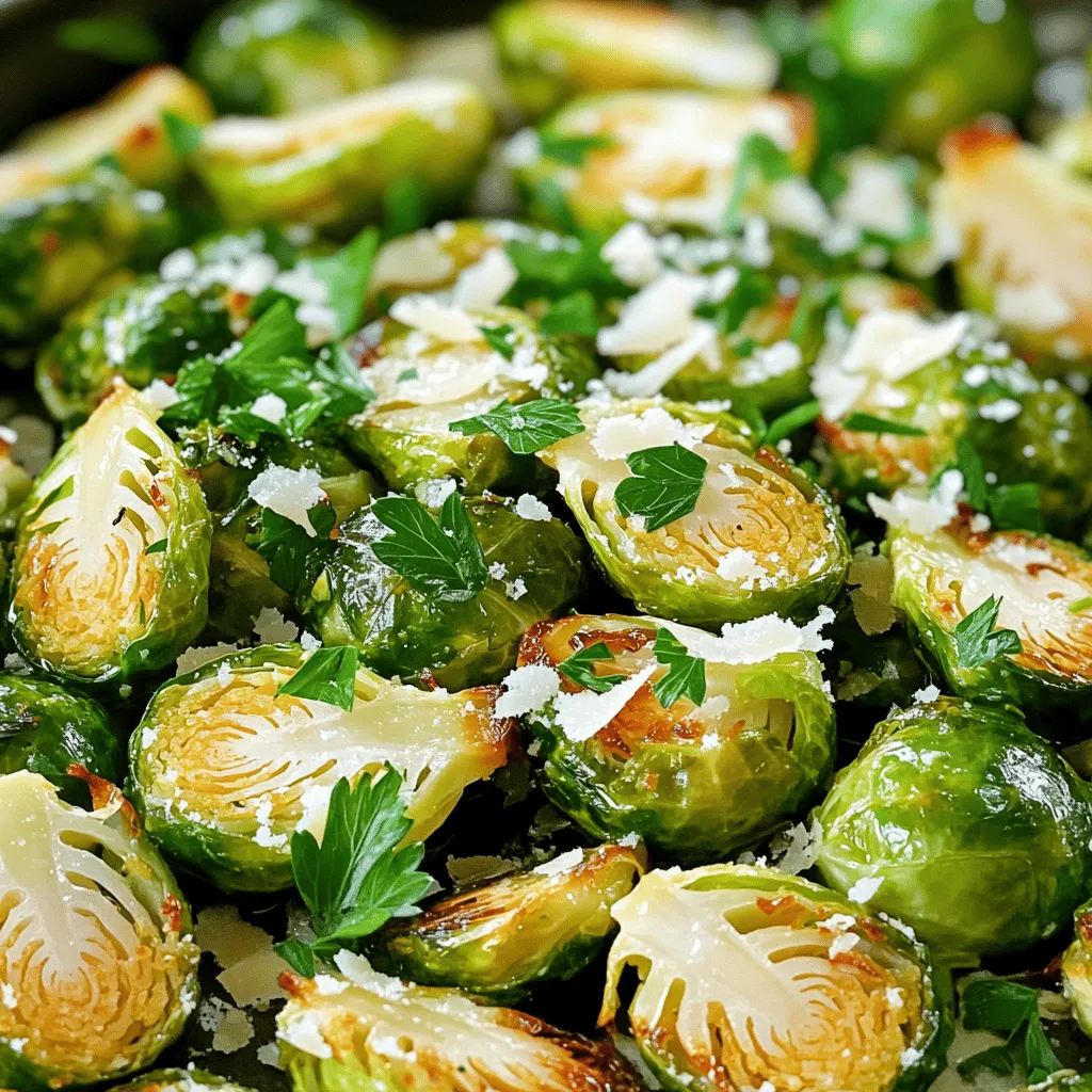To make Maple Mustard Roasted Brussels Sprouts, you need: - 1 lb Brussels sprouts, thoroughly washed, trimmed, and halved - 3 tablespoons extra virgin olive oil - 2 tablespoons pure maple syrup - 1 tablespoon Dijon mustard - 1 tablespoon whole grain mustard - 2 cloves garlic, finely minced - Salt and freshly ground black pepper, to taste - ¼ cup freshly grated Parmesan cheese (optional) - Chopped fresh parsley, for garnish Each ingredient plays a key role in the dish. The Brussels sprouts give a nice texture and taste. The olive oil helps them roast well. Maple syrup adds sweetness. Dijon and whole grain mustard bring a sharp flavor. Garlic adds depth, while salt and pepper enhance all the tastes. Parmesan cheese is optional but adds richness. Fresh parsley brightens the dish. You can make some swaps if you need to. If you don't have Brussels sprouts, broccoli or green beans work too. Use any cooking oil if you lack olive oil. Honey can replace maple syrup for sweetness. If you want less tang, skip the mustards or use a milder one. For a dairy-free version, leave out the Parmesan or use a plant-based cheese. Start by washing 1 pound of Brussels sprouts. Trim the ends and cut them in half. This helps them cook evenly. Next, grab a large mixing bowl. Add 3 tablespoons of extra virgin olive oil, 2 tablespoons of pure maple syrup, 1 tablespoon of Dijon mustard, and 1 tablespoon of whole grain mustard. Then, add 2 cloves of finely minced garlic. Sprinkle in salt and freshly ground black pepper to taste. Whisk this mixture until it blends well. This will be your tasty coating. Now, preheat your oven to 400°F (200°C). Once ready, add the halved Brussels sprouts to the bowl. Toss them in the maple mustard mixture until they are well coated. Line a baking sheet with parchment paper. Spread the Brussels sprouts out in a single layer. This helps them roast evenly. Place the baking sheet in the oven and roast for 20-25 minutes. Halfway through, give them a gentle toss. This ensures they caramelize nicely. If you want, add ¼ cup of freshly grated Parmesan cheese during the last 5 minutes of roasting. It melts beautifully and adds flavor. Once they look golden brown and tender, take them out of the oven. Transfer the Brussels sprouts to a serving dish. For a pop of color, sprinkle freshly chopped parsley on top. You can also drizzle a little extra maple syrup over them for added sweetness. Serve them warm as a side dish or a main event. They pair well with roasted meats or a hearty grain salad. For more detailed steps, check the Full Recipe. To get the best Brussels sprouts, start with fresh ones. Look for bright green sprouts that feel firm. Wash them well and trim off any brown edges. Cut them in half to help them cook evenly. The oven should be hot, at 400°F (200°C). Spread the sprouts in a single layer on a baking sheet. This helps them roast, not steam. Toss them halfway through to get all sides nice and crispy. You can boost the flavor of Brussels sprouts by adding garlic and fresh herbs. Fresh thyme or rosemary works well. You can also use different mustards for a unique taste. Whole grain mustard adds texture and depth, while Dijon gives a nice tang. A sprinkle of Parmesan cheese adds a rich, creamy flavor. Drizzling a bit of extra maple syrup before serving can enhance the sweetness too. One common mistake is overcrowding the baking sheet. If the sprouts are too close, they steam instead of roast. Make sure they are spread out. Another mistake is not preheating the oven. A hot oven is key for crispy edges. Lastly, don’t skip the tossing step during roasting. This ensures even cooking and caramelization. Follow these tips for the best Maple Mustard Roasted Brussels Sprouts. You can find the Full Recipe in the earlier section. {{image_4}} You can mix in other vegetables with your Brussels sprouts. Carrots add sweetness and color. Sweet potatoes bring a creamy texture. Red onions offer a nice crunch. Just cut them into similar sizes for even cooking. Toss them in the same maple mustard mix, and roast together. You’ll create a tasty medley of flavors. The mustards in this dish make it special. Dijon mustard gives a sharp bite. Whole grain mustard adds texture and a bit of tang. You can switch it up! Try yellow mustard for a milder taste. Or go for spicy brown mustard for an extra kick. Each choice brings a unique twist to the dish. Want a vegan version? Skip the Parmesan cheese. It’s just as good without it. You can also replace the honey with maple syrup. Make sure to check labels on your mustard to ensure they are dairy-free. This way, everyone can enjoy this dish without worry. Once you finish your meal, let the Brussels sprouts cool. Place them in an airtight container. They stay fresh in the fridge for up to three days. When you want to enjoy them again, just take them out. The maple mustard flavor remains tasty even after a day or two. You can freeze the Brussels sprouts if you have leftovers. Spread them on a baking sheet in a single layer. Freeze for about two hours until they are solid. Then, transfer them to a freezer-safe bag. They can last up to three months in the freezer. Just remember to label the bag with the date. To reheat, you have a few options. The oven works best for keeping them crispy. Preheat your oven to 350°F (175°C). Spread the sprouts on a baking sheet and heat for about 10-15 minutes. You can also use the microwave. Heat them in short bursts of 30 seconds. Mix them in between to ensure even heating. If you want, add a drizzle of maple syrup before serving. It brings back that sweet flavor. For more details, check the Full Recipe. Brussels sprouts are done when they are golden brown and tender. You can poke them with a fork. If they feel soft, they are ready. The outside should have a nice crisp. This means they caramelized well in the oven. Yes, you can make this recipe ahead of time. You can prepare the Brussels sprouts and coat them with the maple mustard mix. Then, store them in the fridge for up to 24 hours. When you are ready, just roast them as instructed. This saves time on busy days. These Brussels sprouts pair well with many dishes. You can serve them with roasted chicken or baked fish. They also work great with quinoa or rice. For a vegetarian option, try them with a hearty lentil dish. The flavors blend well together. You can find the full recipe for Maple Mustard Roasted Brussels Sprouts in the recipe section above. Enjoy cooking! This article covered everything you need for tasty Brussels sprouts. We explored the best ingredients, their measurements, and smart substitutes. I shared step-by-step instructions for preparation, roasting, and serving. You also learned tips for perfection, flavor, and avoiding mistakes. I offered variations to add twist and ideas for storage. Finally, we answered common questions to boost your cooking skills. Enjoy making these sprouts your way and sharing them with friends and family!