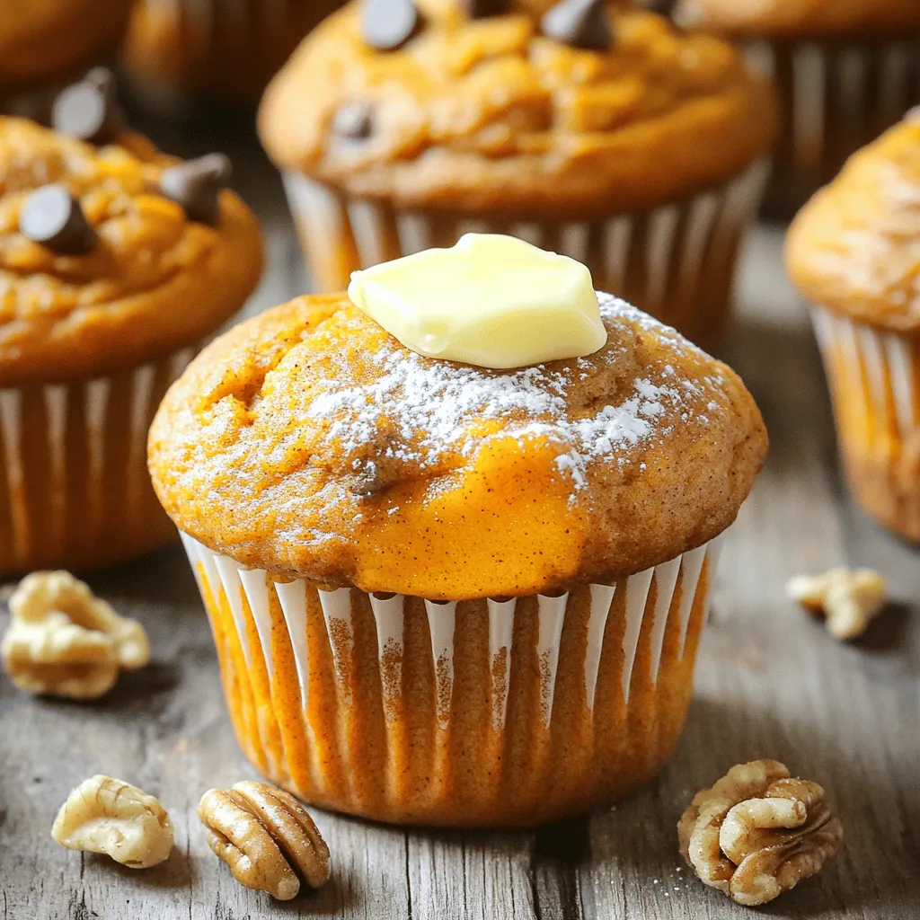 - 1 cup canned pumpkin puree - 1/2 cup vegetable oil - 1 cup brown sugar, packed - 1/2 cup granulated sugar - 3 large eggs, at room temperature - 1 1/2 cups all-purpose flour - 1 teaspoon baking powder - 1 teaspoon baking soda - 1 teaspoon ground cinnamon - 1/2 teaspoon ground nutmeg - 1/4 teaspoon ground ginger - 1/2 teaspoon salt - 1/2 cup chopped walnuts - 1/2 cup chocolate chips Using the right ingredients is key to making these muffins shine. The pumpkin puree gives them a moist base and a rich flavor. Vegetable oil keeps the muffins soft and fluffy. Brown sugar adds depth and sweetness, while granulated sugar balances it out. The eggs, at room temperature, help bind everything. They also add a nice rise. For the dry mix, all-purpose flour is your best bet. It provides structure. Baking powder and baking soda work together to make the muffins rise perfectly. The blend of ground cinnamon, nutmeg, and ginger creates that warm, spiced flavor we love in fall. Salt enhances all these flavors. If you want to amp up the texture, consider adding chopped walnuts or chocolate chips. Both options bring a delightful crunch and sweetness. You can find the complete recipe, including these ingredients, in the Full Recipe section. - Preheat the oven to 350°F (175°C). - Prepare a muffin tin with paper liners or grease with cooking spray. - Combine pumpkin puree, vegetable oil, brown sugar, and granulated sugar. - Add eggs one at a time, whisking until fully incorporated. - Mix dry ingredients in a separate bowl. - Gradually fold dry ingredients into wet mixture to combine. - Fill muffin cups two-thirds full with batter. - Bake for 18-20 minutes until a toothpick comes out clean. Baking these muffins is simple and fun. You can find the full recipe above. Enjoy the warm scent of cinnamon and pumpkin filling your kitchen! - Avoid overmixing to ensure fluffy texture. - Use room temperature eggs for better emulsification. To make your muffins light and airy, mix gently. Overmixing can create dense muffins. Take care when combining wet and dry ingredients. Also, room temperature eggs blend better with the other ingredients. This makes your batter smooth and uniform. - Serve warm with butter or a dusting of powdered sugar. - Pair with coffee or tea for an afternoon treat. Enjoy these muffins fresh from the oven. A warm muffin with butter melts in your mouth. A sprinkle of powdered sugar adds sweetness. For a cozy treat, serve with your favorite coffee or tea. This pairing makes for a perfect afternoon snack. - Arrange on a decorative plate. - Garnish with cinnamon sticks or whole spices for a festive look. Presentation adds charm to your muffins. Place them on a nice plate for a pretty display. For extra flair, add cinnamon sticks or whole spices around the muffins. This simple touch brings a festive vibe to your table. You can find the full recipe to guide you through this delightful baking experience. {{image_4}} You can easily change the flavor of your muffins. Try adding dried cranberries for a nice tart taste. This little twist gives a burst of flavor in each bite. You can also play with spices. Cardamom and cloves can add depth to your muffins. Just a pinch can make a big difference. Want a healthier muffin? Substitute applesauce for the oil. This swap cuts fat while keeping moisture. Another option is to use whole wheat flour instead of all-purpose flour. Whole wheat adds fiber and makes the muffins heartier. For a fun texture, try adding grated zucchini. It blends well and keeps the muffins moist. You can also brighten the flavor with orange zest. Just a little zest can give your muffins a fresh, citrusy kick. Explore these variations to find your favorite! For the full recipe, check here. Keep muffins covered at room temperature for up to 2 days. This method keeps them soft and fresh. I recommend using a cake dome or a simple plastic wrap. You can store these muffins in an airtight container in the fridge for up to a week. This helps keep moisture in, so they stay tasty. For longer storage, freeze muffins. Wrap each one individually in plastic wrap. Then place them in a freezer bag. They can last up to 3 months this way. When you want to enjoy a muffin, warm it in the microwave for 10-15 seconds. This method brings back that fresh-baked feel. You can also use the oven at 350°F for a few minutes. This helps keep the muffin crisp on the outside. For the full recipe, check out the section above. Yes, just ensure it's pureed well and cooked beforehand. Fresh pumpkin gives a light taste. You can roast it, then puree it for a rich, homemade flavor. This adds a lovely touch to your muffins. Substitute with a gluten-free flour blend. Many blends work well for baking. Look for one that includes xanthan gum for better texture. This way, you can enjoy these muffins without gluten. Great with cream cheese frosting, spiced lattes, or chai tea. Cream cheese frosting adds a sweet, creamy layer. Pairing with warm drinks enhances the cozy fall vibe. You can also enjoy them plain for a quick snack. Check for a toothpick inserted in the center; it should come out clean. If it has a few moist crumbs, that's also fine. This test helps you avoid dry muffins and keeps them fluffy. It's best to bake the muffins right after mixing for the best texture. If you wait, the batter may lose its rise. Mixing just before baking keeps the muffins light and airy. Enjoy them fresh from the oven for the best taste! In this post, I shared a simple recipe for delicious Cinnamon Spice Pumpkin Muffins. We covered the main ingredients, step-by-step baking instructions, and helpful tips. I also suggested tasty add-ins and variations to suit your taste. Remember, these muffins are best served warm with your favorite drink. By trying different twists, you can make these muffins truly your own. Baking should be fun and satisfying, so enjoy the process and share the joy with others. Happy baking!