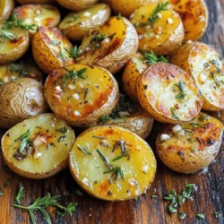- 2 pounds baby potatoes, halved - 4 tablespoons extra virgin olive oil - 5 cloves garlic, finely minced - 2 teaspoons fresh rosemary, finely chopped - 2 teaspoons fresh thyme, finely chopped - 1 teaspoon smoked paprika - Sea salt and freshly cracked black pepper, to taste To make Garlic Herb Roasted Potatoes, you need simple, fresh ingredients. Baby potatoes work best. Their creamy texture becomes soft when cooked. Olive oil adds richness. Garlic gives a punch of flavor. Fresh herbs like rosemary and thyme bring a lovely aroma. Smoked paprika adds warmth and depth. Sea salt and black pepper enhance all the flavors. - Fresh parsley (for garnish) - Other herbs (oregano, basil) You can add optional ingredients to lift the taste. Fresh parsley makes a bright garnish. It adds a pop of color. Oregano and basil can also bring new flavors. Experiment with these herbs to find your favorite mix. The goal is to create a dish that excites your taste buds. For the complete recipe, refer to the [Full Recipe]. 1. Preheat your oven to 425°F (220°C). This heat helps the potatoes get crispy. 2. While the oven heats, prepare the garlic and herbs. Mince five cloves of garlic. Finely chop two teaspoons each of fresh rosemary and thyme. 1. In a large mixing bowl, combine the halved baby potatoes, minced garlic, and olive oil. 2. Add chopped rosemary, chopped thyme, smoked paprika, sea salt, and black pepper. 3. Toss everything together. Make sure all potatoes get a nice coating. This step is key for good flavor. 1. Line a large baking sheet with parchment paper. This makes cleanup easy. 2. Spread the potatoes out in a single layer. Do not crowd them; space them out for even cooking. 3. Place the baking sheet in the preheated oven. Roast the potatoes for about 30-35 minutes. 4. Halfway through, stir the potatoes. This helps them brown evenly. 5. Once done, the potatoes should be golden brown and crispy. Remove them from the oven and cool for a few minutes. 6. Right before serving, sprinkle the fresh parsley on top. This adds color and flavor. For the complete guide to this dish, check out the Full Recipe. To get those golden, crispy potatoes, space is key. When you place the potatoes on the baking sheet, make sure they are in a single layer. If they are too close, they will steam instead of roast. Stirring the potatoes halfway through cooking is also vital. This helps them brown evenly. Use a spatula to flip them gently. You want every side to crisp up nicely. For a fresh twist, add lemon zest or a splash of balsamic vinegar. Lemon zest brightens the dish and adds zing. Balsamic vinegar brings a sweet tang that complements the herbs. Don't forget to adjust the seasoning. Taste the potatoes before they finish cooking. If they need more salt or pepper, add it! Personalizing the flavor makes your dish special. For more details, you can check the Full Recipe. {{image_4}} You can switch up the flavors in garlic herb roasted potatoes easily. Try using sweet potatoes instead of baby potatoes. This swap adds a sweet, earthy flavor that pairs well with garlic and herbs. For a spicy kick, mix in some chili powder. It brings heat and depth to your dish. You can adjust the amount based on your spice preference. Don’t stop at potatoes! You can add other veggies to make it a mixed roast. Carrots or bell peppers add color and taste. They roast well alongside the potatoes and soak up the garlic herb flavor. Creating a mixed vegetable roast is fun. Just cut the veggies to a similar size as the potatoes. This way, everything cooks evenly. You can use seasonal vegetables for fresh flavors. For the complete experience, try the Full Recipe to see how these variations enhance your meal. To keep your garlic herb roasted potatoes fresh, place leftovers in the refrigerator. Store them in airtight containers. This helps keep moisture out and flavors in. The potatoes will last for about 3 to 5 days. Make sure they cool to room temperature before sealing. This step prevents condensation, which can make them soggy. When it's time to enjoy your leftovers, reheating is key. The oven is the best method. Preheat it to 375°F (190°C). Spread the potatoes on a baking sheet and heat for about 10-15 minutes. This keeps them crispy. You can also use a microwave, but it may make them soft. If you use the microwave, heat in short bursts to avoid overheating. Enjoy your tasty garlic herb roasted potatoes again! Garlic herb roasted potatoes last about 3 to 5 days in the fridge. Store them in an airtight container to keep them fresh. Make sure they cool before sealing to avoid moisture buildup. Reheat them in the oven for better texture. Yes, you can use other types of potatoes. Yukon Gold or red potatoes work well. Each type has its own flavor and texture. For a twist, try sweet potatoes. They add a nice sweetness to the dish. You can prep garlic herb roasted potatoes ahead of time. Chop the potatoes and mix with oil and herbs. Store the mixture in the fridge for up to 24 hours. When ready, roast them straight from the fridge for a quick meal. These potatoes pair well with many dishes. Serve them with grilled chicken or fish for a complete meal. They also go great with a fresh salad or roasted veggies. Try them alongside a hearty stew too. This recipe is already vegan-friendly! Use vegetable broth instead of olive oil for a flavor boost. You can also add more veggies, like bell peppers or zucchini, for an extra kick. Enjoy the tasty, plant-based goodness! This blog post covered how to make garlic herb roasted potatoes. We discussed the key ingredients like baby potatoes, garlic, and fresh herbs. You learned step-by-step instructions for prepping, mixing, and roasting them to perfection. We also shared tips for getting crispy potatoes and creative flavor boosts. In the end, these potatoes are simple yet packed with flavor. Use this guide to make a delicious side dish that everyone will love. Enjoy your cooking adventure!