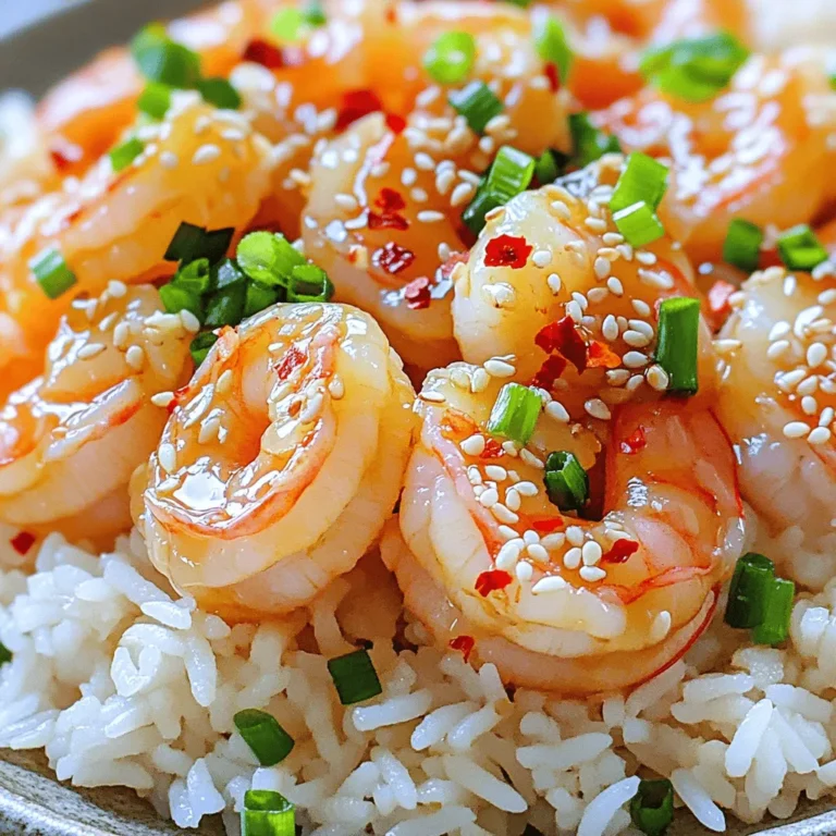 The key to making roasted honey garlic shrimp is to use fresh, quality ingredients. Here’s what you need for this dish: - 1 lb large shrimp, peeled and deveined - 1/4 cup honey - 3 tablespoons soy sauce (or tamari for a gluten-free option) - 4 cloves garlic, finely minced - 1 tablespoon fresh ginger, finely grated - 1 tablespoon sesame oil - 1 teaspoon red pepper flakes (adjust according to your spice preference) - 2 green onions, finely chopped (for garnish) - Sesame seeds (for garnish) Using fresh shrimp makes a big difference. The sweetness of honey blends well with the saltiness of soy sauce. Garlic and ginger add a lovely aroma. You can adjust the red pepper flakes to suit your taste. Green onions and sesame seeds are great for garnish; they add flavor and color. For the full recipe, check out the detailed instructions. Enjoy cooking this dish with these simple yet flavorful ingredients! - Preheat the oven to 400°F (200°C). This step is key for even cooking. - In a medium bowl, mix 1/4 cup honey, 3 tablespoons soy sauce, 4 minced garlic cloves, 1 tablespoon grated ginger, 1 tablespoon sesame oil, and 1 teaspoon red pepper flakes. Whisk until smooth. - Add 1 lb of peeled and deveined shrimp to the bowl. Mix well to coat. Let them marinate for 15-20 minutes. This allows the shrimp to soak up all those tasty flavors. - Line a baking sheet with parchment paper or lightly oil it. This helps with easy cleanup. - Spread the marinated shrimp in a single layer on the baking sheet. This ensures they cook evenly. - Place the sheet in the oven and roast for 8-10 minutes. Watch closely; they turn pink when done. Overcooking makes shrimp tough. - After roasting, take the baking sheet out. Drizzle any leftover sauce from the pan over the shrimp. This adds more flavor. - Move the shrimp to a serving platter. Garnish with chopped green onions and sesame seeds. This adds color and crunch. You can find the full recipe to explore all the steps in detail. To avoid overcooking shrimp, watch the time closely. Shrimp cooks fast. When they turn pink, they are done. I suggest roasting for just 8-10 minutes. If they cook too long, they become tough. To ensure even cooking, lay the shrimp in a single layer. This helps hot air reach all sides. If the shrimp overlap, they may not cook evenly. Use parchment paper on your baking sheet for easy cleanup and to prevent sticking. Adjusting spice levels is easy. If you want more heat, add more red pepper flakes. If you prefer milder flavors, use less spice. This recipe allows you to tailor the heat to your taste. Adding extra ingredients can deepen the flavor. Consider mixing in fresh herbs like cilantro or basil after cooking. You can also sprinkle some lime juice for brightness. Adding a splash of sriracha can give your dish a nice kick. For a touch of sweetness, drizzle more honey before serving. I always like to experiment with flavors. Feel free to try new combinations! For more ideas, check out the Full Recipe. {{image_4}} If you want to switch things up, try chicken or tofu. Both are great choices. For chicken, use boneless thighs or breasts. Cut them into bite-sized pieces for even cooking. Marinate them just like you would the shrimp for full flavor. For tofu, use firm or extra-firm tofu. Press it first to remove excess water. Cut it into cubes and marinate. Cooking time will vary. Bake chicken for about 20 minutes and tofu for around 15 minutes at 400°F. Keep an eye on them to avoid overcooking. You can explore many sauce variations to keep things exciting. Try adding lime juice or citrus zest for a fresh twist. You can also mix in some hoisin sauce for a sweet and savory note. If you want to substitute soy sauce, use coconut aminos for a soy-free option. You can also use tamari, which is gluten-free. This way, you can cater to different diets while keeping the dish flavorful. Feel free to experiment and find your favorite flavor profile! Check out the Full Recipe for more ideas on making this dish your own. Roasted honey garlic shrimp lasts up to three days in the fridge. To keep it fresh, store it in an airtight container. This helps avoid any weird odors and keeps the shrimp tasty. Always let the shrimp cool down before sealing it away. This step stops condensation, which can lead to sogginess. Yes, you can freeze roasted shrimp! They freeze well for up to three months. To freeze, place the shrimp in a single layer on a baking sheet. After they are frozen solid, transfer them to a freezer bag. This method keeps them from sticking together. When you want to eat them, thaw the shrimp overnight in the fridge. Reheat gently in a pan over low heat. Avoid high heat, as it can toughen the shrimp. Enjoy your meal with flavors still intact. What to serve with roasted honey garlic shrimp? You can serve roasted honey garlic shrimp with fluffy jasmine rice or quinoa. Both options soak up the sauce well. Adding steamed veggies, like broccoli or snap peas, makes the meal colorful and healthy. Can I use frozen shrimp? Yes, you can use frozen shrimp. Just make sure to thaw them first. Place them in a bowl of cold water for about 15 minutes. This helps them cook evenly. How do I know when shrimp are done? Shrimp are done when they turn pink and opaque. This usually takes 8-10 minutes in the oven. Keep an eye on them to avoid overcooking. Overcooked shrimp can become tough. Is this recipe gluten-free? Yes, this recipe can be gluten-free. Simply use tamari instead of soy sauce. Check labels on all ingredients to ensure they meet your dietary needs. Enjoy this tasty dish without worries. For the full recipe, check out the section above. This blog post walked you through making roasted honey garlic shrimp. We covered the right ingredients, step-by-step instructions, and useful tips. You learned how to store and freeze shrimp too. Remember, cooking shouldn't be hard. Enjoy experimenting with flavors! Try variations and make the dish your own. With practice, you’ll become a pro. Happy cooking!
