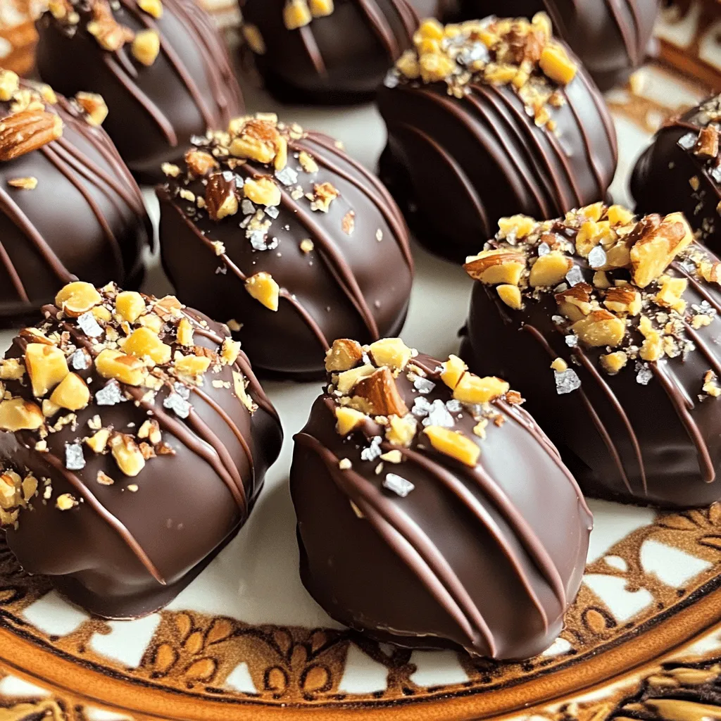 Gather your ingredients before you start. This makes the process smooth and fun. Here’s what you need: - 2 large ripe bananas - 1 cup dark chocolate chips - 1 tablespoon coconut oil - Sea salt, for sprinkling - Optional toppings: crushed nuts, shredded coconut, or colorful sprinkles These ingredients create a tasty treat that everyone loves. The ripe bananas add natural sweetness. Dark chocolate gives a rich flavor and pairs well with bananas. Coconut oil helps the chocolate melt smoothly. Sea salt adds a nice touch to balance the sweetness. You can get creative with toppings if you want! Using fresh ingredients makes a big difference. Choose ripe bananas for the best taste. Look for chocolate chips that are high-quality. They will melt better and taste great. Quality ingredients lead to a better snack. For the full recipe, check out the steps later! Start by peeling the bananas. Use ripe ones for the best taste. Slice them into bite-sized pieces, about 1 inch thick. This size makes them easy to eat. It also ensures the chocolate covers each piece well. Smaller pieces help with even coating and quick freezing. Next, melt the chocolate. In a microwave-safe bowl, mix the dark chocolate chips with coconut oil. The oil helps the chocolate stay smooth. Microwave this mixture for 30 seconds. Then stir it well. Repeat this until the chocolate melts completely. Be careful; stop if it gets too hot. Now, it's time to dip. Use a fork or toothpick to pick up each banana piece. Dip it in the melted chocolate, covering it well. Allow excess chocolate to drip back into the bowl. This way, the bites won’t be too messy. Place the coated pieces on the lined baking sheet. Prepare your baking sheet by lining it with parchment paper. This helps prevent sticking. After coating all the pieces, put the baking sheet in the freezer. Let the banana bites freeze for at least 30 minutes. They need this time to set. Once the chocolate is hard, transfer the bites to an airtight container. Keep them in the freezer until you want to enjoy them. For the full recipe, check out the details above. To get the best chocolate coating, you must melt the chocolate gently. Overheating chocolate makes it clumpy. I recommend using a microwave on low power. Heat it in short bursts, about 30 seconds at a time. Stir well after each interval. This keeps the chocolate smooth and shiny. When dipping the banana pieces, ensure each piece gets a good coat. Use a fork or toothpick for easy dipping. Let any extra chocolate drip off before placing it on the baking sheet. This helps avoid thick spots. You can make your banana bites even more fun by adding toppings. Crushed nuts give a nice crunch. Shredded coconut adds a tropical twist. Colorful sprinkles make them look festive. For serving, place the bites on a pretty plate. You can drizzle some leftover chocolate on top for flair. This makes them great for parties or a fun snack at home. Bananas are full of nutrients. They provide potassium and fiber, which are good for your heart. Eating bananas can help keep you full longer. Dark chocolate also has health perks. It contains antioxidants that can help your body. Plus, it may improve your mood. So, these banana bites are not just tasty, they can be good for you too! {{image_4}} You can choose from many types of chocolate for your bites. Milk chocolate gives a creamy taste. White chocolate is sweet and pairs well with bananas. For those who prefer a dairy-free option, vegan chocolate works great too. Each type changes the flavor profile slightly, so try them all! Want to spice things up? You can add cinnamon or nutmeg to the melted chocolate. A drop of vanilla or almond extract can also boost the flavor. These little touches make a big difference and add a nice twist to your bites. Toppings can make your banana bites even better. Try using seasonal sprinkles for color and fun. Flavored nuts like almonds or pistachios add crunch and taste. You can mix and match toppings to create your own unique version of this treat. To keep your chocolate covered banana bites fresh, use an airtight container. A small plastic or glass container works best. Make sure to place parchment paper between layers. This way, your bites won’t stick together. You can store them in the freezer for up to two months. After that, they may lose flavor and texture. When you are ready to enjoy your treats, take out only what you need. Let them sit at room temperature for about five minutes. This helps soften the chocolate and makes them easier to eat. You can also warm them up in the microwave for a few seconds. Just be careful not to melt the chocolate again. Enjoy your delicious snack! To make chocolate-covered banana bites, start by peeling two large ripe bananas. Slice them into 1-inch thick pieces. This size helps with coating and snacking. Next, melt 1 cup of dark chocolate chips with 1 tablespoon of coconut oil in the microwave. Stir every 30 seconds until smooth. Dip each banana piece in the melted chocolate and let the excess drip off. Place the bites on a lined baking sheet, sprinkle with sea salt, and freeze for 30 minutes. For the full recipe, check out the instructions above. Chocolate-covered banana bites last about 2 to 3 months in the freezer. Make sure to store them in an airtight container. This keeps them fresh and prevents freezer burn. You can take them out as needed for a tasty snack. Yes, you can use other fruits! Strawberries and kiwi are great choices. You can slice strawberries or dip whole ones. Kiwi can be sliced into rounds or sticks. Each fruit gives a unique flavor when coated in chocolate. Feel free to experiment with your favorites! You can find pre-made chocolate-covered banana bites at local grocery stores. Check the frozen section or the snack aisle. Many stores also offer them online through delivery services. Look for brands that focus on quality and natural ingredients for the best taste. This blog post breaks down how to make delicious chocolate-covered banana bites. You learned about simple ingredients, step-by-step instructions, and helpful tips for the best results. We also explored tasty toppings and variations to make them your own. Chocolate-covered banana bites are a fun treat for everyone. Enjoy making these bites and don’t hesitate to try new flavors. Your kitchen is now ready for some sweet experimentation!