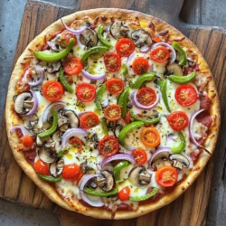 Making an easy veggie pizza is fun and simple. You can use fresh veggies and cheese. This recipe helps you create a tasty meal that everyone loves. You can find the Full Recipe above for all the details. Here are the main items you need: - 1 pre-made pizza dough (store-bought or homemade) - 1/2 cup of zesty pizza sauce - 1 cup of shredded mozzarella cheese - 1/2 cup of bell peppers (a mix of red and green), thinly sliced - 1/2 cup of cherry tomatoes, halved - 1/4 cup of red onions, thinly sliced - 1/2 cup of fresh mushrooms, sliced - 1/4 cup of black olives, sliced - 1 teaspoon of fragrant dried oregano - 1 teaspoon of aromatic dried basil - Salt and pepper, to taste - A drizzle of olive oil for richness These ingredients make your pizza flavorful and colorful. Feel free to get creative with your pizza! Here are some fun ideas: - Spinach or kale for extra greens - Artichokes or sun-dried tomatoes for a unique taste - Feta or goat cheese for a tangy twist - Fresh herbs like basil or parsley for added freshness Mix and match these toppings to make your veggie pizza even more special! First, let’s get your oven ready. Preheat it to 475°F (245°C). If you have a pizza stone, place it in the oven now. This helps your crust become crispy. Next, grab your pizza dough. Roll it out on a lightly floured surface. Make it as thick or thin as you like. Then, transfer the rolled dough to a pizza stone or a baking sheet lined with parchment paper. Center it well. Now, let’s add some flavor! Spread 1/2 cup of zesty pizza sauce over the dough. Leave a little space around the edges for the crust. Sprinkle 1 cup of shredded mozzarella cheese over the sauce. Make sure to cover it well for a nice, gooey bite. It’s time to add veggies! Arrange 1/2 cup of bell pepper slices, 1/2 cup of halved cherry tomatoes, 1/4 cup of thinly sliced red onions, 1/2 cup of sliced mushrooms, and 1/4 cup of sliced black olives on top of the cheese. Be creative; make it colorful! To boost the flavor, sprinkle 1 teaspoon of dried oregano, 1 teaspoon of dried basil, and add salt and pepper to taste. Finally, drizzle a little olive oil over the pizza. This adds richness and helps it bake evenly. Now, it’s time to bake! Carefully place the pizza in your preheated oven. Bake it for about 12-15 minutes. Keep an eye on it. You want the cheese to be bubbling and the crust to turn golden brown. Once it’s done, take it out of the oven. Let it cool for a couple of minutes. This will help you avoid burns when slicing. To make the best veggie pizza, follow these tips: - Use fresh veggies for great taste. - Don’t overload the pizza with toppings; it can make it soggy. - Let your pizza stone heat up for a crispy crust. You can find the Full Recipe for all the details you need. Enjoy your cooking! Many home cooks make simple mistakes with veggie pizza. One common error is overloading toppings. Too many toppings can make your pizza soggy. Another mistake is not preheating the oven. This step ensures the crust cooks well. Always roll the dough evenly. Uneven dough leads to uneven cooking. Lastly, don’t forget to season your veggies. A sprinkle of salt and pepper can boost their flavor. A crispy crust can elevate your veggie pizza. First, use a hot oven, around 475°F (245°C). This high heat helps the crust bake quickly. If you have a pizza stone, use it. Place the stone in the oven while it preheats. This adds extra heat from below. When rolling out the dough, keep it thin. Thinner crusts crisp up better. Drizzle olive oil on your crust before baking. This adds richness and helps it brown. Cheese adds creaminess and flavor to veggie pizza. Mozzarella is the classic choice. It melts beautifully and stretches well. For a richer flavor, consider mixing in provolone or gouda. Goat cheese offers a tangy twist too. If you want a dairy-free option, try cashew cheese. It’s creamy and healthy. Adding a sprinkle of parmesan before serving can also enhance the taste. Each cheese brings a unique touch to your veggie pizza. For the full recipe, check out the Delightful Veggie Pizza section above. {{image_4}} If you need a gluten-free option, you can use gluten-free pizza dough. Many stores sell this now. You can also make your own at home. Use almond flour or rice flour for a tasty base. Just follow the package directions for baking times and temperatures. To make your veggie pizza heartier, add proteins like tofu or tempeh. Tofu is soft and takes on flavors well. Just press it to remove moisture, then cube it. Sauté it with spices for extra taste. Tempeh is firmer and nutty. Slice it thin and cook it before adding it on top of your pizza. Both options boost protein and make your meal more filling. Try using seasonal veggies for fresh flavors. In spring, add asparagus and peas. In summer, zucchini and eggplant shine bright. Fall brings hearty vegetables like squash and mushrooms. Winter calls for root veggies like carrots and sweet potatoes. Mixing seasonal ingredients not only changes the flavor but also keeps the pizza exciting all year round. For the complete recipe, refer to the Full Recipe section that guides you through making this delightful dish! After enjoying your veggie pizza, you may have some slices left. To store those tasty leftovers, place them in an airtight container. This keeps the pizza fresh and prevents it from drying out. If you do not have a container, wrap the pizza tightly in plastic wrap. Store the pizza in your fridge for up to three days. Remember, the faster you eat it, the better it will taste! When you're ready to enjoy your leftover veggie pizza, reheating is key. I recommend using an oven for the best results. Preheat your oven to 350°F (175°C). Place your pizza slices on a baking sheet. Heat them for about 10-15 minutes or until the cheese is bubbly again. You can also use a skillet on the stovetop. Heat on medium-low, cover with a lid, and warm for about 5-7 minutes. This keeps the crust nice and crisp! If you want to save your veggie pizza for later, freezing is a great option. First, let the pizza cool completely. Then, slice it into individual pieces. Wrap each slice tightly in plastic wrap, and then place them in a freezer bag. Make sure to remove as much air as possible. You can freeze the pizza for up to three months. When you're ready to eat, thaw in the fridge overnight and reheat as mentioned above. Enjoy every bite! Bake your veggie pizza for 12 to 15 minutes. The key is to watch for the cheese. It should be bubbling and golden brown. A hot oven at 475°F (245°C) helps achieve a crispy crust. The time may vary, so keep an eye on it. If you want a softer crust, bake for less time. Yes, you can! Feel free to swap the zesty pizza sauce for others. Try pesto, BBQ sauce, or even Alfredo sauce. Each sauce adds a unique flavor to the pizza. Just keep the amount similar to the zesty sauce. Experimenting with sauces can lead to fun new tastes. Use a sharp pizza cutter or a large knife for the best results. Start by cutting the pizza in half. Then, cut each half into smaller wedges. A good method is to make 8 slices in total. This way, everyone gets a nice piece. For cleaner cuts, let the pizza cool for a few minutes before slicing. This blog post gave a clear guide to making great pizza. We covered the essential ingredients, step-by-step instructions, and helpful tips. You learned about common mistakes to avoid and how to get that perfect crispy crust. Try different toppings and variations for fun. Remember, pizza is easy to store and reheat, so enjoy your leftovers. Now, you can confidently make pizza that tastes great every time. Get creative and have fun in the kitchen!