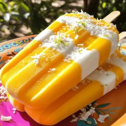 - 2 ripe mangoes, peeled and diced - 1 cup full-fat coconut milk - 1/2 cup Greek yogurt The main ingredients create a rich base. Ripe mangoes bring sweetness and flavor. Full-fat coconut milk adds creaminess. Greek yogurt gives a slight tang and extra creaminess. - 1/4 cup honey or maple syrup - 1 tablespoon fresh lime juice - Pinch of salt Sweeteners like honey or maple syrup balance the flavors. Fresh lime juice gives a zesty kick. A pinch of salt enhances the sweet taste of the mangoes. - Shredded coconut - Finely chopped nuts Adding shredded coconut or nuts gives a fun texture. These add-ins make each bite more exciting. You can mix them in or use them as a topping. 1. First, gather your ingredients. You need ripe mangoes, coconut milk, Greek yogurt, honey, lime juice, and salt. 2. Cut the diced mangoes and place them in a blender. 3. Pour in the full-fat coconut milk and Greek yogurt. 4. Add honey or maple syrup, lime juice, and a pinch of salt. 5. Blend on medium-high until the mixture is smooth and creamy. 6. Taste the mixture and see if it needs more sweetness. 7. If you want it sweeter, add more honey or syrup and blend again. 1. Carefully pour the smooth mixture into popsicle molds. 2. Fill each mold almost to the top, but leave a small gap. 3. This gap allows for expansion as the popsicles freeze. 4. Insert the popsicle sticks into the molds. Make sure they are centered. 5. Place the molds in the freezer and let them freeze for at least six hours. 1. When the popsicles are ready, remove them from the freezer. 2. Run warm water over the outside of the molds for a few seconds. 3. This will help loosen the popsicles from the molds. 4. Gently pull each popsicle out. 5. If you want, roll them in shredded coconut or sprinkle with nuts for added crunch. Choosing ripe mangoes is key. Look for mangoes that feel soft when you press them lightly. They should have a sweet smell. Ripe mangoes make your popsicles taste great. Full-fat coconut milk gives your popsicles a rich, creamy texture. It helps blend the flavors well. Using light coconut milk may make them icy, not creamy. To avoid chunks, blend your mixture thoroughly. Start on a low speed to break up the mangoes. Then, increase the speed until it's completely smooth. If you need a dairy-free option, try using coconut yogurt or almond yogurt. Both will keep the creamy texture while meeting dietary needs. For a fun presentation, serve your popsicles on a colorful plate. You can also drizzle extra coconut milk over them. This adds a nice touch. Garnishing with shredded coconut or chopped nuts adds appeal. It creates a lovely crunch and enhances the flavor. Enjoy your beautiful, tasty treats! {{image_4}} For a vegan option, you can replace Greek yogurt with coconut yogurt. This keeps the creamy texture. You can also use agave nectar or maple syrup instead of honey. Both options are plant-based and sweet. You can add more fruit to your popsicles. Pineapple or banana works well with mango. They bring new tastes and fun textures. You might also infuse herbs like mint or basil for a fresh twist. Just blend them into your mixture to add that unique flavor. If you want a tangy taste, use frozen yogurt instead of Greek yogurt. This option gives a nice creaminess. You may need to adjust the sweetness since frozen yogurt can be more tart. Taste your mixture and add more sweetener as needed. You can store your creamy coconut mango popsicles in the freezer for up to three months. This means you can make a big batch and enjoy them all summer long! Just check that they are in a sealed container to keep them fresh. Wrap your popsicles in plastic wrap or place them in an airtight container. This helps prevent freezer burn. If you want to refresh the popsicles after storage, simply let them sit at room temperature for a few minutes before eating. This softens them just enough for the perfect bite. To defrost your popsicles, run warm water over the outside of the molds for a few seconds. This will help loosen them. Avoid leaving them out in warm air, as this can lead to freezer burn. Enjoy your popsicles when they are just right! To make popsicles creamier, use full-fat coconut milk. This milk adds rich texture. Blend the ingredients on medium-high. Make sure to mix until smooth with no chunks. If you want an even creamier taste, add Greek yogurt. This will enhance the flavor and texture. Yes, you can use various fruits! Try bananas or pineapples for a twist. You can mix fruits, too. For example, mango and pineapple create a tropical flavor. Just make sure to keep the same ratios. This way, you maintain the creamy texture. If your popsicles won't come out, try running warm water over the molds. This helps loosen them. Be gentle as you pull them out. If they still stick, let them sit for a few minutes at room temperature. This will help them release more easily. Freeze the popsicles for at least 6 hours. This time ensures they are completely firm. If you want them extra solid, freeze overnight. The longer they freeze, the more delightful they will be on a hot day. Making mango popsicles is fun and easy. You blend ripe mangoes, coconut milk, and yogurt. Then, you can add sweeteners like honey and lime juice for extra flavor. Don’t forget optional add-ins like coconut or nuts. After pouring the mix into molds, freeze them well. I shared tips for a creamy texture and ways to enjoy your popsicles. Store them safely, and keep them fresh. Now, you can create delicious treats at home and impress your friends! Enjoy your flavorful popsicles!