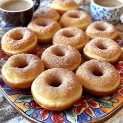 - 2 cups all-purpose flour - 1 cup granulated sugar - 1 tablespoon baking powder - 1 teaspoon baking soda - 1/2 teaspoon salt - 1 teaspoon ground cinnamon - 1/2 cup unsalted butter, melted - 1 cup buttermilk (or homemade version: 1 cup milk + 1 tablespoon vinegar, mixed and allowed to sit for 5 minutes) - 2 large eggs - 1 teaspoon vanilla extract - 1/2 cup brown sugar, packed - 1 tablespoon cinnamon (for the topping) - 1/4 cup granulated sugar (for the topping) - Optional: 1/2 cup chopped nuts (pecans or walnuts) To create these delightful donuts, start by gathering your ingredients. For the dry ingredients, I use all-purpose flour, which gives the donuts a soft texture. Granulated sugar adds sweetness, while baking powder and baking soda help them rise. Don't forget the salt and ground cinnamon, which add depth and flavor. Next, for the wet ingredients, I melt unsalted butter to keep the donuts rich. Buttermilk adds moisture and a slight tang. If you do not have buttermilk, a mix of milk and vinegar works great. The eggs bind everything together, and vanilla extract gives a lovely aroma. Finally, for the toppings, I mix brown sugar, cinnamon, and granulated sugar. This creates a sweet, crunchy coating. If you like, add chopped nuts for extra texture and flavor. These ingredients come together to make a sweet treat that you will love! - Preheat the oven to 350°F (175°C). - Grease the donut pan with non-stick spray. - In a large bowl, combine flour, sugar, baking powder, baking soda, salt, and cinnamon. - In a separate bowl, whisk together melted butter, buttermilk, eggs, and vanilla until smooth. - Gently mix the wet ingredients into the dry ingredients. Stir until just combined. It's okay if there are small lumps. If you want nuts, fold them in now. - Fill each donut pan cavity about 3/4 full with batter. - Bake for 12 to 15 minutes. - Check for doneness by inserting a toothpick into the center. It should come out clean. To get the best texture, you must avoid overmixing the batter. Mix it just until combined. A few lumps are okay. This keeps your donuts light and fluffy. Also, ensure your oven temperature is accurate. An oven thermometer can help. If your oven is too hot, donuts may bake too fast and dry out. Let your donuts cool in the pan for about five minutes. This helps them set without breaking. After that, move them to a wire rack. While still warm, roll each donut in the cinnamon sugar mix. Make sure they are fully coated. This adds a sweet crunch. For a great display, use a bright platter. Arrange your donuts in a circle or stack them. Dust with more cinnamon sugar for flair. You can even drizzle a simple glaze. Mix powdered sugar with a bit of milk to create a sweet topping. This adds a nice shine and extra sweetness. Enjoy your beautiful donuts with coffee! {{image_4}} You can easily change the flavor of your donuts. Adding spices like nutmeg or cardamom gives a warm twist. Nutmeg adds a sweet aroma, while cardamom offers a hint of citrus. You can also use flavored extracts. Almond or maple extracts can give your donuts a unique taste. Just replace part of the vanilla extract with your chosen flavor. If you need gluten-free options, substitute all-purpose flour with a gluten-free blend. Make sure it contains xanthan gum for best results. For vegan substitutions, use plant-based butter and replace eggs with flax eggs. Mix one tablespoon of ground flaxseed with three tablespoons of water. Let it sit until it thickens. This simple swap keeps your donuts tasty. Toppings can change the whole look and taste of your donuts. Instead of cinnamon sugar, try a chocolate glaze. Melt chocolate chips with a bit of cream for a rich topping. You can also explore different sugar coatings. Maple sugar or even chocolate sprinkles add a fun twist. Experiment with what you love for a personal touch. To keep your donuts fresh, store them properly. Place leftover donuts in an airtight container. This helps maintain their soft texture. Store them at room temperature for up to three days. If you want to keep them longer, follow these tips: - Wrap each donut in plastic wrap. - Place wrapped donuts in a freezer-safe bag. - Donuts can freeze for up to three months. When you’re ready to enjoy your donuts again, reheating is key. Here are the best methods: - Microwave: Heat each donut for about 10 to 15 seconds. This warms them up quickly. - Oven: Preheat your oven to 350°F (175°C). Place donuts on a baking sheet. Heat for about 5 minutes. This keeps them soft and delicious. To maintain the texture, avoid overheating. Overheating can make the donuts dry. Enjoy your warm, cinnamon-sugar-covered treats just like they were fresh! These donuts stay fresh for about 2 to 3 days when stored correctly. To keep them at their best, place them in an airtight container. Store them in a cool, dry place. Avoid leaving them out, as they can dry out quickly. Yes, you can make these donuts ahead of time. Bake them, let them cool, and then store them in an airtight container. They will stay fresh for up to 2 days. If you want to keep them longer, freeze the donuts. Wrap each one tightly in plastic wrap and place them in a freezer bag. They can last up to 3 months in the freezer. You can use regular milk mixed with vinegar as a buttermilk substitute. For every cup of buttermilk, mix 1 cup of milk with 1 tablespoon of vinegar. Let it sit for 5 minutes. This mixture will mimic the acidity of buttermilk, giving your donuts that tender texture. You can also use plain yogurt or sour cream, thinned with a little water, as another option. In this post, we explored how to make delicious homemade donuts. We covered the ingredients, both dry and wet, and what toppings to consider. I shared step-by-step instructions and tips for perfect texture. We also looked at fun variations, storage options, and answered common questions about making donuts. Now, you have the tools to create tasty treats. Enjoy experimenting with flavors and toppings. Soon, you'll impress everyone with your baking skills!
