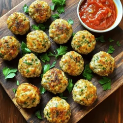 - 1 lb ground chicken - 1/4 cup breadcrumbs - 1/4 cup grated Parmesan cheese The main ingredients are simple yet flavorful. Ground chicken provides a lean base. Breadcrumbs add texture, while Parmesan cheese brings a nice savory depth. These three form the heart of the meatballs. - 2 cloves garlic, finely minced - 1/4 cup fresh parsley, finely chopped - 1 tablespoon fresh thyme leaves, chopped Garlic is key to flavor in these meatballs. It gives a warm, rich taste. Fresh parsley adds a pop of color and freshness. Thyme enhances the overall herb profile, making every bite fragrant and delicious. - 1 teaspoon dried oregano - 1/2 teaspoon red pepper flakes (optional for added heat) - 2 tablespoons olive oil, for frying Dried oregano creates an earthy note. Red pepper flakes bring heat, but you can skip them if you prefer mild. Olive oil is perfect for frying, creating a golden crust while keeping the meatballs juicy inside. - In a large mixing bowl, add: - 1 lb ground chicken - 1/4 cup breadcrumbs - 1/4 cup grated Parmesan cheese - 2 cloves garlic, finely minced - 1/4 cup fresh parsley, finely chopped - 1 tablespoon fresh thyme leaves, chopped - 1 teaspoon dried oregano - 1 large egg, lightly beaten - 1/4 teaspoon salt - 1/4 teaspoon freshly ground black pepper - 1/2 teaspoon red pepper flakes (optional) Mix these ingredients gently using your hands. This step is key. You want all the flavors to blend. But be careful not to overmix. Overmixing can make your meatballs tough. Keep it light and gentle to keep them tender. - Preheat your skillet over medium heat. - Add 2 tablespoons of olive oil and let it heat for a minute. While the skillet warms up, take a small portion of your chicken mix. Roll it in your palms to form meatballs. Aim for about 1 inch wide. This size helps them cook evenly. Once the oil shimmers, place the meatballs in the skillet. Make sure they have space. If they are too close, they won’t brown well. You can cook them in batches if needed. Cook the meatballs for about 5-7 minutes. Turn them gently as they cook. You want them to be golden brown on all sides. Check that the inside reaches 165°F for safe eating. When done, carefully remove the meatballs from the skillet. Place them on a paper towel-lined plate. This helps soak up any extra oil. Serve the meatballs warm. They pair well with marinara sauce for dipping. You can also drizzle it over pasta for a tasty meal. Enjoy the mix of flavors and the ease of this recipe! To get the best meatballs, avoid overmixing. When you blend the chicken with the other ingredients, do it gently. Overmixing makes meatballs tough. They should stay soft and tender. When rolling, aim for about one inch in size. Use your palms to shape them. A smooth surface helps them cook evenly. Try not to press too hard. Cook in batches for even browning. If you crowd the skillet, meatballs can steam instead of brown. Brown each side for about 5-7 minutes. Watch the internal temperature. Use a meat thermometer for safety. Chicken should reach 165°F to be safe to eat. Serve the meatballs warm on a bright plate. Drizzle with marinara sauce for color and flavor. Add fresh parsley on top for a pop of green. This makes your dish look great and taste better. {{image_4}} You can switch the meat for turkey. Turkey meatballs are lean and tasty. They cook well with the same spices and herbs. If you want a richer flavor, use a beef or pork blend. Mixing meats adds depth to the taste. Changing herbs can change the whole dish. Try adding basil or rosemary for a fresh twist. These herbs bring a bright flavor that pairs well with chicken. You can also add cheese. Feta adds a tangy taste, while mozzarella makes it creamy. These simple swaps can create a new favorite dish. Want to mix things up? Use pesto sauce instead of marinara. Pesto gives a nutty and herb-rich flavor. You can also try yogurt or tahini dipping sauces. These options add creaminess and extra taste to the meatballs. To keep your garlic herb chicken meatballs fresh, store leftovers in an airtight container. This helps prevent moisture loss and keeps them tasty. In the fridge, these meatballs last for about 3 to 4 days. Be sure to let them cool down before sealing the container. You can freeze both cooked and uncooked meatballs. For cooked meatballs, let them cool completely. Then, place them in a single layer on a baking sheet. Freeze them for about 1 hour, then transfer to a freezer bag. This keeps them from sticking together. For uncooked meatballs, shape and freeze them in the same way. They will keep well for about 3 months. To thaw, place them in the fridge overnight or use the microwave for quick defrosting. When you are ready to eat, reheating is simple. For the oven, preheat to 350°F. Place meatballs on a baking sheet and heat for about 15-20 minutes. If using the microwave, place them on a microwave-safe plate. Heat in short bursts of 30 seconds, checking often. This keeps them moist and warm. Garlic herb chicken meatballs can last in the fridge for about 3 to 4 days. To keep them fresh, store them in an airtight container. This helps prevent moisture loss and keeps them tasty. If you notice any off smell or change in color, it’s best to throw them away. Yes, you can make these meatballs ahead of time! You can prepare the mixture and form the meatballs. Then, store them in the fridge for up to 24 hours before cooking. This makes dinner quick on a busy night. If you want to freeze them, place the uncooked meatballs on a baking sheet. Freeze until firm, then transfer to a bag. They will last up to 3 months in the freezer. When ready, cook them straight from the freezer, just add a few extra minutes to the cooking time. These meatballs pair well with many tasty sides. You can serve them with marinara sauce for dipping. They also go great on a bed of spaghetti. For a lighter option, try them on a salad with fresh greens. Roasted vegetables or garlic bread are also excellent choices. You can even serve them with some rice or quinoa for a healthy twist. This article covered how to make tasty garlic herb chicken meatballs. We discussed key ingredients like ground chicken and Parmesan cheese. You learned step-by-step instructions for mixing and cooking. We shared tips for the perfect texture and cooking methods. I also provided ideas for variations, storage, and answers to common questions. You can enjoy these meatballs in many ways. Don’t hesitate to try different flavors or sauces. Happy cooking!