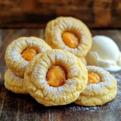 - All-purpose flour: 2 ½ cups provide the base for the cookies. - Baking soda and baking powder: 1 teaspoon each helps the cookies rise. - Salt and pumpkin pie spice: ½ teaspoon salt and 1 tablespoon pumpkin pie spice add flavor. - Unsalted butter: 1 cup, softened, gives a rich texture. - Sugars: 1 cup granulated sugar and 1 cup packed brown sugar sweeten the dough. - Eggs: 2 large eggs bind the ingredients together. - Vanilla extract: 1 teaspoon pure vanilla extract enhances the cookie taste. - Pumpkin purée: 1 cup, canned or fresh, forms the filling and adds moisture. - Filling ingredients: 1 cup powdered sugar, 1 teaspoon ground cinnamon, and ¼ teaspoon ground nutmeg sweeten and spice the pumpkin filling. These ingredients come together to create a warm, comforting treat. Each part plays a role in the cookie’s soft texture and rich flavor. Using fresh or canned pumpkin gives you options, so choose what you prefer! Start by mixing the filling ingredients. In a small bowl, combine 1 cup of pumpkin purée, 1 cup of powdered sugar, 1 teaspoon of ground cinnamon, and ¼ teaspoon of ground nutmeg. Whisk until smooth. This step is key for a creamy filling. After mixing, cover the bowl and chill it in the fridge for about 30 minutes. Chilling firms the filling, making it easier to handle later. Next, let's make the cookie dough. In a large mixing bowl, whisk together 2 ½ cups of all-purpose flour, 1 teaspoon of baking soda, 1 teaspoon of baking powder, ½ teaspoon of salt, and 1 tablespoon of pumpkin pie spice. This mix is your dry base. Set it aside. Now, in another bowl, cream 1 cup of softened unsalted butter with 1 cup of granulated sugar and 1 cup of packed brown sugar. Use an electric mixer on medium speed for about 3-5 minutes. The mixture should be light and fluffy. Add 2 large eggs to the butter mix, one at a time. Beat well after each addition. Then, stir in 1 teaspoon of pure vanilla extract. This adds rich flavor to your cookies. Combine the dry and wet ingredients. Gradually add the dry mix into the wet mixture. Stir gently with a spatula until just combined. Avoid overmixing, or your cookies may turn out tough. Chill the dough next. Wrap it in plastic wrap and place it in the fridge for at least 30 minutes to an hour. Chilling helps with handling the dough and reduces spreading during baking. While the dough chills, preheat your oven to 350°F (175°C). This ensures it's hot and ready for the cookies. Once chilled, take the dough out. Form tablespoon-sized balls and flatten each slightly in your palm. Place about a teaspoon of the chilled pumpkin filling in the center. Fold the edges of the dough around the filling, encasing it completely. Roll it into a smooth ball. Arrange the stuffed cookie balls on a parchment-lined baking sheet. Leave about 2 inches of space between each. Bake for 10-12 minutes. The edges should be lightly golden, while the centers remain soft. After baking, let the cookies cool on the baking sheet for 5 minutes. Then, transfer them to a wire rack to cool completely. Enjoy your delicious pumpkin pie stuffed cookies! To make perfect pumpkin pie stuffed cookies, keep these tips in mind: - Avoid tough cookies by not overmixing. When you mix your wet and dry ingredients, stir just until they come together. Overmixing makes the cookies dense and chewy instead of soft and tender. - Ensure cookies retain softness. Chilling the dough helps keep the cookies soft while baking. Once you bake them, do not overbake. The edges should be light golden, while the centers remain soft. Your cookies deserve to look as good as they taste. Here are some ideas: - Dusting with powdered sugar. After the cookies cool, sprinkle a light layer of powdered sugar on top. This adds a sweet touch and makes them look beautiful. - Serving suggestions with ice cream. Pair your cookies with a scoop of vanilla ice cream. The warm cookie and cold ice cream create a delightful mix of flavors and textures. Enjoy this treat during fall or any time of year! {{image_4}} You can change the spices in the pumpkin filling to make it your own. Instead of just pumpkin pie spice, try adding ginger or allspice. These spices give a nice kick to the filling. If you love chocolate, you can mix in some chocolate chips. Dark chocolate or white chocolate both work well. This twist adds sweetness and richness to each bite. For those needing gluten-free options, you can swap the all-purpose flour for a gluten-free blend. Make sure it works well in cookies. This change keeps the cookies soft and tasty. If you're looking for vegan adaptations, use plant-based butter instead of regular butter. You can replace the eggs with flaxseed meal mixed with water. This keeps the dough together without any animal products. Both options let everyone enjoy these cookies. To keep your baked cookies fresh, store them in an airtight container. Line the container with parchment paper to avoid sticking. This helps maintain their soft texture. You can keep them at room temperature for up to five days. If you want to save some cookie dough for later, freezing is a great option. Shape the dough into balls and place them on a baking sheet. Freeze them for about an hour until firm, then transfer to a zip-top bag. Keep the dough in the freezer for up to three months. When you’re ready to bake, you can bake them straight from the freezer. Just add a minute or two to the baking time. These cookies can stay fresh for about five days when stored properly. If you want to enjoy them longer, freezing is the best choice. If you find your cookies have gone stale, don't worry! You can revive them. Simply place a slice of bread in the container with the cookies. The cookies will absorb moisture from the bread and become soft again. This trick works great and brings back that fresh-baked taste! Can I use fresh pumpkin instead of canned? Yes, you can use fresh pumpkin. Just cook and puree it first. Make sure to remove excess water. This keeps the cookie filling from being too runny. How do I know when the cookies are done baking? Look for lightly golden edges. The centers should still be soft. You can gently press on a cookie; it should spring back slightly. Can these cookies be gluten-free? Yes, you can make them gluten-free. Use a gluten-free flour blend. Check for a mix that works well in baking to keep the texture nice. In this article, we covered how to make delicious pumpkin pie stuffed cookies. You learned about the key ingredients, step-by-step instructions, and tips for perfect cookies. We also explored variations and storage tips to keep your treats fresh. Baking these cookies is fun and rewarding. Enjoy sharing them with friends and family. They will love these tasty delights. Remember, good cookies can bring joy to any occasion. Happy baking!
