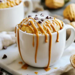 - 4 tablespoons all-purpose flour - 2 tablespoons granulated sugar - 1/2 teaspoon baking powder - 1/8 teaspoon fine salt - 3 tablespoons milk (your choice of dairy or non-dairy) - 2 tablespoons creamy peanut butter - 1 tablespoon vegetable oil - 1/4 teaspoon pure vanilla extract - Optional: a sprinkle of chocolate chips or crushed peanuts for topping Using fresh ingredients makes a big difference. Choose flour that is not clumpy. The sugar should be fine, and the baking powder should be fresh for the best rise. Good-quality peanut butter adds rich flavor. I recommend creamy peanut butter for a smooth texture. If you choose milk, pick one that you enjoy drinking. This will enhance the taste of your cake. If you don't have all-purpose flour, try using oat flour or almond flour. These can give different textures but still taste great. You can swap granulated sugar for brown sugar if you want a richer flavor. For the milk, any nut milk or soy milk works well. If you don’t have vegetable oil, melted coconut oil is a good choice. You can also leave out chocolate chips or peanuts if you prefer a simple cake. Pick a microwave-safe mug. It should hold about 8 ounces. This size helps your mug cake cook well. Make sure it is clean and dry before using it. In your mug, add: - 4 tablespoons all-purpose flour - 2 tablespoons granulated sugar - 1/2 teaspoon baking powder - 1/8 teaspoon fine salt Use a fork or small whisk. Mix these dry ingredients well. This step helps to avoid lumps in your cake. Now, add: - 3 tablespoons milk (your choice of dairy or non-dairy) - 2 tablespoons creamy peanut butter - 1 tablespoon vegetable oil - 1/4 teaspoon pure vanilla extract Whisk these wet ingredients together. Make sure you mix until it is smooth. No lumps should remain. This will make your cake nice and creamy. Put the mug in the microwave. Heat it on high for 30-40 seconds. Watch it closely. You want the cake to rise and set in the middle. Don’t overcook it! This can make your cake dry. When it’s done, carefully take it out. It may be hot! Let it cool for about a minute. Now, you can enjoy your warm mug cake. For a special treat, add more peanut butter or sprinkle some powdered sugar on top. To get the best texture in your mug cake, be careful with your mixing. Mix dry ingredients well to avoid lumps. When adding wet ingredients, stir until it’s smooth. Too much stirring can make the cake tough. You want it fluffy and soft, so mix just right. Microwave power varies, so watch your cake closely. Start with 30 seconds. If it’s not done, check every 10 seconds. Overcooking makes it dry and rubbery. If your mug is small, it might overflow. Use a bigger mug to avoid mess. You can make this cake your own in many ways. Add chocolate chips for sweetness. Try crushed peanuts for crunch. Want a twist? Use almond butter instead of peanut butter. You can even mix in a spoonful of your favorite jam for a fruity surprise. {{image_4}} You can switch up the nut butter for fun. Almond butter works well in this recipe. Cashew butter gives a rich, creamy taste. Sunflower seed butter is great for nut-free diets. Each nut butter adds its own flavor, so feel free to experiment. Want to jazz up your cake? Add a teaspoon of cocoa powder for a chocolate twist. You can also mix in a pinch of cinnamon for warmth. If you love fruit, try adding mashed banana or applesauce. These flavors bring new life to your mug cake. Toppings make any dessert more exciting. A drizzle of honey or maple syrup adds sweetness. You can sprinkle crushed nuts or a few chocolate chips on top. If you like whipped cream, add a dollop for richness. Fresh berries also make a colorful and tasty addition. Each topping can change the cake's vibe, so have fun! You might not finish your mug cake in one sitting. If that's the case, store the leftover cake in the refrigerator. Place it in an airtight container. This keeps it fresh for up to two days. If you want to save it longer, you can freeze it. Wrap the mug cake tightly in plastic wrap. Then, place it in a freezer-safe bag. It can last up to a month in the freezer. When you're ready to enjoy your leftover mug cake, reheating is easy. If it's in the fridge, take it out and place it in the microwave. Heat it for about 10 to 15 seconds. If it's frozen, let it thaw in the fridge overnight first. Then, follow the same reheating steps. Check if it’s warm enough. You want it hot, but not too hot to eat. Store your ingredients properly for the best taste. Keep flour in an airtight container in a cool, dry place. Sugar should also be in a sealed container to prevent clumping. For peanut butter, store it in a cool place or in the fridge if you prefer. Check expiration dates on all your ingredients. This way, you always have fresh items for your next mug cake. Yes, you can make this mug cake without milk. Use a milk substitute like water, almond milk, or coconut milk. Each option will change the taste a bit, but it will still be yummy! To stop your mug cake from overflowing, use a larger mug. Fill it only halfway with the batter. Keep an eye on it while it cooks. If it starts to rise too much, you can stop the microwave for a moment. Peanut butter pairs well with many flavors. Try adding chocolate, banana, or honey. You can also mix in spices like cinnamon or nutmeg for a fun twist. Yes, you can double the recipe! Just use a bigger mug and cook it longer. Check it every 30 seconds to avoid overcooking. Let your mug cake cool for about one minute before eating. This gives it time to set and makes it safer to enjoy. You want it warm, not hot! In this blog post, we explored how to make a delicious mug cake. We covered all the ingredients, tips for the best texture, and fun ways to personalize your cake. We also shared storage tips to keep leftovers fresh. Remember, this recipe is easy and fun to adapt with your favorite flavors. Try different nut butters or add toppings. Enjoy your mug cake journey, and don’t be afraid to experiment!
