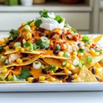 - 2 cups cooked chicken, shredded - 1 cup BBQ sauce - 1 large bag of tortilla chips - 2 cups shredded cheddar cheese - 1 cup black beans, rinsed and drained - 1 cup corn kernels (fresh or frozen) - 1 jalapeño, sliced (optional for heat) - 1/2 cup green onions, chopped - 1/2 cup cilantro, chopped - Sour cream, for serving - Salsa, for serving To make these nachos pop with flavor, you need a few key ingredients. First, the cooked chicken gives a hearty base. I love using shredded chicken because it mixes well with the BBQ sauce. The BBQ sauce adds a sweet and tangy taste. Next, the tortilla chips provide the crunch. Choose a large bag so you have enough for everyone. The shredded cheddar cheese is essential. It melts beautifully and ties everything together. Now, let’s add some extra flair! Black beans and corn add texture and nutrition. They bring a nice balance to the dish. If you enjoy a kick, add jalapeño slices on top. For the final touch, don’t skip the garnishes! Chopped green onions and cilantro add freshness. A dollop of sour cream and a side of salsa make for great dipping. These ingredients come together to create a fun, tasty dish you’ll want to share! 1. Preheat the oven: First, preheat your oven to 400°F (200°C). This step is key for getting that perfect melt on the cheese. 2. Prepare BBQ chicken: In a medium bowl, mix your shredded chicken with BBQ sauce. Make sure each piece of chicken is coated well. This will give your nachos a great flavor. 1. Arrange tortilla chips: Grab a large baking sheet. Spread the tortilla chips in an even layer. Let them overlap a bit for the best coverage. 2. Add BBQ chicken and toppings: Evenly spoon your BBQ chicken mix over the chips. Make sure it gets into all the nooks. Then, sprinkle black beans and corn on top. 1. Bake in the oven: Place your nachos in the preheated oven. Bake for 10-12 minutes. Watch for the cheese to melt and bubble. It should turn a nice golden brown. 2. Cool down and garnish: When done, take the nachos out and let them cool for about 2-3 minutes. This helps the cheese set. Then, sprinkle green onions and cilantro on top. This adds a fresh, tasty touch. Serve your nachos with sour cream and salsa. Enjoy! - Using different cheeses: Try mixing cheeses like pepper jack or mozzarella. Each adds a unique taste. Pepper jack gives a spicy kick, while mozzarella melts beautifully. Combine for a rich flavor. - Adding spices to BBQ chicken: Spice up your BBQ chicken with garlic powder, onion powder, or smoked paprika. These spices deepen the flavor. A pinch of chili powder adds heat, making each bite exciting. - Colorful plating ideas: Use a bright platter for your nachos. The colors of the toppings make the dish pop. Layer the nachos high for a fun, messy look that invites everyone to dig in. - Garnishing options: Top with fresh cilantro and green onions for color. Add slices of lime for a zesty touch. A dollop of sour cream or a side of salsa invites people to customize their plates. - Recommended types of baking sheets: Use a rimmed baking sheet for nachos. It holds all the toppings and prevents spills. A non-stick sheet makes cleanup easy. - Using parchment paper for easier cleanup: Line your baking sheet with parchment paper. This prevents sticking and makes washing up a breeze. It’s a simple trick that saves time and effort. {{image_4}} If you want to make these nachos fit your needs, consider some easy swaps. - Vegetarian substitutions: Use shredded jackfruit or tempeh in place of chicken. Add your favorite BBQ sauce to keep the flavor high. - Gluten-free options: Choose gluten-free tortilla chips. This simple swap makes the dish safe for those avoiding gluten. You can change the taste of your nachos with different BBQ sauces. - Sweet BBQ vs. spicy BBQ sauce: Sweet BBQ sauce gives a rich, tangy taste. Spicy BBQ sauce adds a kick that many love. Pick what suits your taste best. - Experimenting with different toppings: Try black olives, diced tomatoes, or avocado for more flavor. Each topping can change the overall taste of your dish. You can easily adjust the size of your nacho platter for any gathering. - Scaling the recipe for different gatherings: If you have more guests, just double the recipe. This way, everyone can enjoy. - Mini nachos for appetizers or snacks: Use small bowls or plates and make mini nachos. They are perfect for parties and easy for guests to grab. To store your nachos, first let them cool. This prevents steam from building up in the container. Use airtight containers to keep the nachos fresh. I recommend glass or plastic containers with tight lids. Make sure to separate the toppings, like sour cream and salsa, to keep them fresh longer. When it's time to eat, you can reheat nachos in two ways. The microwave is quick but may make the chips soggy. For crispy nachos, use the oven. Preheat your oven to 350°F (175°C). Place nachos on a baking sheet and heat for about 5-10 minutes. This keeps the cheese melty and the chips crunchy. Can you freeze nachos? Yes, but it’s best to freeze the chicken and toppings separately. Layer the chips in a freezer-safe bag. You can freeze the BBQ chicken in a separate bag too. When you want to enjoy them, thaw in the fridge overnight. Then, reheat as mentioned above for the best taste. BBQ chicken nachos last about 3-4 days in the fridge. To store them, let them cool first. Place them in an airtight container. This keeps them fresh and tasty. You can also wrap them in plastic wrap for extra protection. When you want to eat them, just reheat them in the oven, not the microwave. This helps the chips stay crisp. You can use raw chicken for nachos, but it needs more time to cook. Start by cooking the chicken in a skillet before adding it to the nachos. Cook it until it reaches 165°F (75°C). Once cooked, shred the chicken and mix it with BBQ sauce. Then, layer it on the nachos. This way, you ensure the chicken is safe to eat and full of flavor. If you want a healthier option, try using baked tortilla chips. You can also use veggie chips or pita chips for a twist. For a low-carb choice, use sliced bell peppers or zucchini. These options add crunch without the extra calories. You can also try making your own tortilla chips by baking corn tortillas until crispy. This way, you control the ingredients! Sheet-pan BBQ chicken nachos are easy and fun to make. With cooked chicken, BBQ sauce, and toppings, you can create a tasty dish that suits any crowd. Remember to play with flavors and ingredients to match your taste. Store any leftovers properly for later enjoyment. These nachos are more than just a snack; they are a delicious way to share food and fun. Try different variations for a new experience each time. Enjoy every bite!