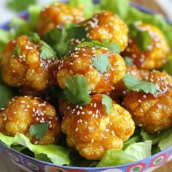 - 1 large head of cauliflower, cut into bite-sized florets - 1/4 cup Sriracha sauce - 2 tablespoons honey - 1 tablespoon extra virgin olive oil - 1 teaspoon garlic powder - 1 teaspoon onion powder - 1/2 teaspoon sea salt - 1/2 teaspoon freshly ground black pepper - 1 tablespoon sesame seeds - Fresh cilantro, finely chopped For this Air Fryer Sriracha Honey Cauliflower, you need simple, fresh items. The star is the cauliflower. A large head, cut into bite-sized pieces, works best. This size allows for even cooking and perfect bites. Next, you'll want the Sriracha sauce. It brings heat and flavor. Pair it with honey for sweetness. The honey helps balance the spice. Together, they create a tasty glaze. Don't forget the olive oil. Just a tablespoon adds a rich flavor and helps the spices stick. For seasoning, garlic and onion powder add depth. Sprinkle in some sea salt and black pepper. These enhance the overall taste and make each bite pop. Finally, for garnishing, sesame seeds and fresh cilantro add a nice finish. The seeds add crunch, while cilantro gives a fresh touch. Gather these ingredients, and you are ready for a delicious dish that's sure to impress! Set your air fryer to 375°F (190°C). This helps the cauliflower cook evenly and become crispy. Take a large bowl and add bite-sized cauliflower florets. Pour in the olive oil, garlic powder, onion powder, sea salt, and black pepper. Toss everything together. Make sure each floret gets a nice coating of the oil and spices. In a small bowl, whisk together the Sriracha sauce and honey. Mix until it is smooth. This sauce brings the sweet and spicy flavors that make this dish special. Pour the Sriracha-honey mixture over the seasoned cauliflower. Toss gently until all the florets are covered in the sauce. This step is key for flavor. Place the coated cauliflower in the air fryer basket. Try not to overcrowd it. Cook for 12-15 minutes, shaking the basket halfway. This helps to crisp them up nicely. Once cooked, transfer the cauliflower to a serving platter. Sprinkle sesame seeds and chopped cilantro on top. This adds color and flavor, making it look inviting. Enjoy the crunch with every bite! To make sure your cauliflower cooks evenly, avoid overcrowding the air fryer. Place the florets in a single layer. If they are too close, they will steam instead of crisping up. Cook in batches if needed. You want each piece to have space for hot air to flow around. This helps them become golden and crunchy. Want more heat? Add extra Sriracha! For less spice, reduce the amount. You can also mix in some other sauces, like BBQ or teriyaki, if Sriracha is too much for your taste. This way, you can find the perfect balance of sweet and spicy for your dish. Experiment to find what you like best! For super crispy bites, make sure to toss the cauliflower thoroughly in oil and seasonings. This helps the cauliflower achieve that crunchy texture. Shake the air fryer basket halfway through cooking. This ensures every side gets that beautiful crispiness. The result is a tasty treat you can't resist! {{image_4}} If you want a vegan option, you can easily swap out honey. Use maple syrup or agave instead. Both will add sweetness without losing flavor. This change keeps the dish plant-based and still delicious. Feel free to mix up the flavors! You can try different sauces like barbecue or teriyaki. Adding spices like paprika or cumin can give it a new twist. Experimenting with these options will make the dish unique every time. Air Fryer Sriracha Honey Cauliflower pairs well with many sides. Serve it with rice to soak up the sauce. A fresh salad adds a nice crunch and balance. This makes for a well-rounded meal that everyone will enjoy. To keep your Air Fryer Sriracha Honey Cauliflower fresh, store leftovers in an airtight container. Place it in the fridge. This helps maintain flavor and texture. You can keep it for about 3 to 4 days. Before serving, check for any off smells or signs of spoilage. For the best taste and crunch, reheat in the air fryer. Set it to 350°F (175°C). Heat for about 5 to 7 minutes. This method revives the crispiness. You can also use a microwave, but it may make the bites softer. If using the microwave, heat in short bursts to avoid overcooking. To freeze your cauliflower bites, let them cool completely first. Then, spread them in a single layer on a baking sheet. Place them in the freezer for about 1 hour. Once frozen, transfer the bites to a freezer-safe bag. Squeeze out excess air and seal tightly. They can last up to 3 months. To thaw, simply place them in the fridge overnight before reheating. Yes, you can bake Sriracha honey cauliflower in a traditional oven. Preheat your oven to 400°F (200°C). Prepare the cauliflower as described in the recipe. Spread the coated florets in a single layer on a baking sheet lined with parchment paper. Bake for 20-25 minutes, flipping them halfway through. This method will give you tasty, roasted cauliflower. Air Fryer Sriracha honey cauliflower pairs well with many dishes. Here are some ideas to get you started: - Rice: Serve over white or brown rice for a hearty meal. - Salads: Add to a fresh salad for extra crunch and flavor. - Dips: Pair with ranch or yogurt for a cooling contrast. - Wraps: Stuff in wraps or tacos for a fun twist. Cooking cauliflower in an air fryer takes about 12-15 minutes at 375°F (190°C). Shake the basket halfway through to ensure even cooking. You want the florets to be golden brown and crispy. This quick cooking method gives you a delicious and healthy snack or side dish. In this blog post, you learned how to make crispy Air Fryer Sriracha Honey Cauliflower. We covered the main ingredients, simple steps, and helpful tips for perfect results. Remember, you can adjust spice levels and even make a vegan version. Fresh garnishes add a nice touch. Enjoy serving these bites with rice or salads. With easy storage and reheating options, they’ll stay tasty. I hope you try this fun recipe soon and enjoy the flavor!