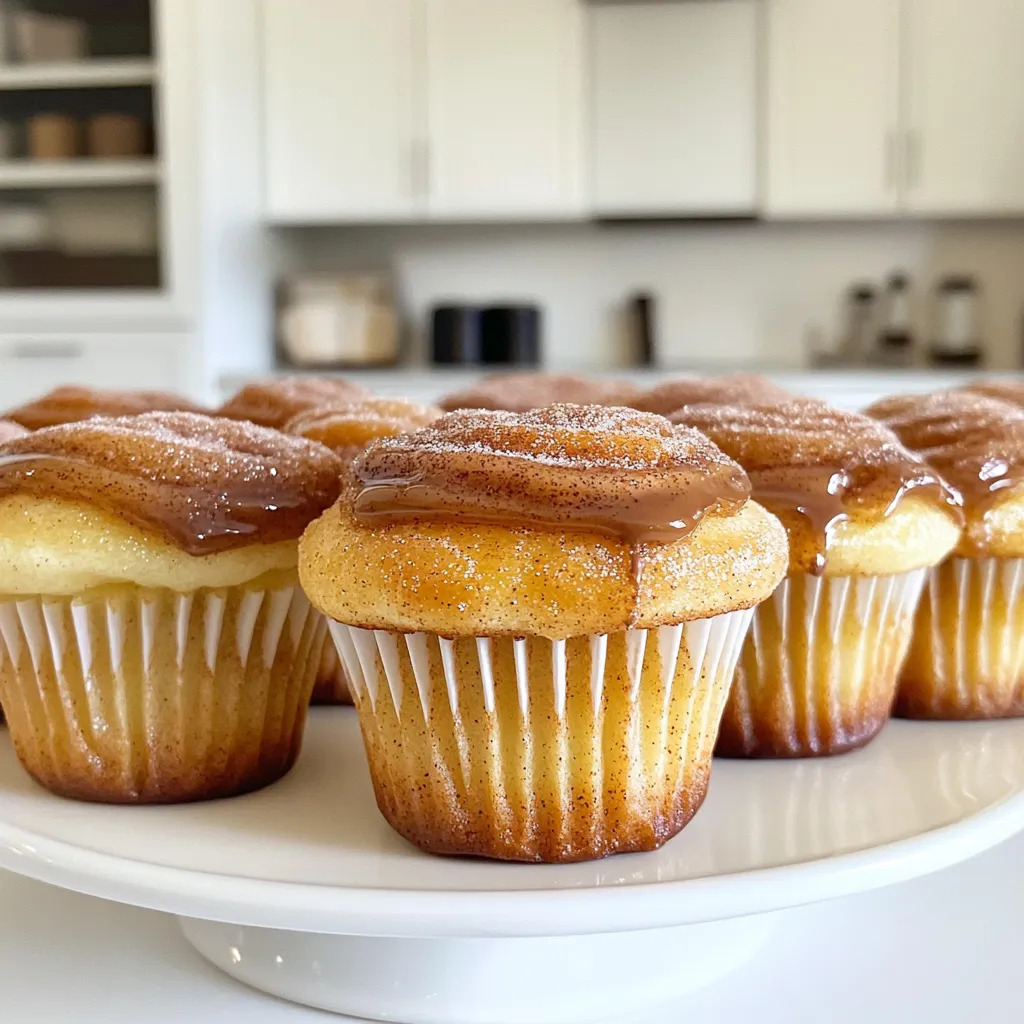 - 1 cup all-purpose flour - 1/2 cup granulated sugar (for batter) - 1/2 cup unsalted butter, softened to room temperature - 2 large eggs, at room temperature - 1/2 cup milk, at room temperature - 1 teaspoon vanilla extract - 1 teaspoon baking powder - 1/2 teaspoon ground cinnamon - 1/4 teaspoon salt - 1/4 cup granulated sugar (for topping) - 2 teaspoons ground cinnamon (for topping) - Optional: Chocolate sauce or dulce de leche for drizzling To make the best cinnamon sugar churro cupcakes, start with fresh ingredients. Here are some tips: - Flour: Use unbleached all-purpose flour for a better texture. - Butter: Choose high-quality unsalted butter for rich flavor. - Sugar: Granulated sugar should be fine and free of lumps. - Eggs: Large eggs should be fresh and at room temperature for better mixing. - Milk: Whole milk gives a richer taste but use any milk you have. If you need to make changes, here are some easy swaps: - Butter: Use coconut oil or margarine if you want a dairy-free option. - Milk: Almond, soy, or oat milk can replace regular milk. - Eggs: Use flax eggs (1 tbsp flaxseed meal + 2.5 tbsp water) for a vegan option. - Flour: A gluten-free flour blend works well instead of all-purpose flour. These substitutions can help you adjust the recipe to your needs while still enjoying those delightful cupcakes! Start by preheating your oven to 350°F (175°C). This heats the oven evenly for the cupcakes. Next, take a standard cupcake pan and line it with paper cupcake liners. This helps prevent the cupcakes from sticking. In a large mixing bowl, add 1/2 cup of softened butter and 1/2 cup of granulated sugar. Beat the mixture on medium speed for 2-3 minutes until it becomes light and fluffy. Next, add 2 large eggs, one at a time, mixing well after each. Then, pour in 1/2 cup of milk and 1 teaspoon of vanilla extract. Stir gently until smooth. In a separate bowl, mix 1 cup of all-purpose flour, 1 teaspoon of baking powder, 1/2 teaspoon of ground cinnamon, and 1/4 teaspoon of salt. This step ensures that the dry ingredients blend well. Gradually add this flour mix to the wet ingredients. Use a spatula to stir gently. Be careful not to over mix; this keeps your cupcakes light and fluffy. Now, spoon the batter into the lined cupcake pan, filling each about 2/3 full. Bake in the preheated oven for 18-20 minutes. To check if they are done, insert a toothpick into the center of a cupcake. If it comes out clean, they are ready. Once baked, let the cupcakes cool in the pan for about 10 minutes. Then, move them to a wire rack to cool completely. This cooling step is crucial for the best texture. To make sure your cupcakes are light and fluffy, start with room temperature ingredients. This includes butter, eggs, and milk. Softened butter mixes better with sugar, creating air pockets that help the cupcakes rise. When you mix the batter, don't overmix. Stir just until combined. Overmixing can lead to dense cupcakes. For an even coating of cinnamon sugar, let your cupcakes cool completely. This step is key! After cooling, brush the tops with melted butter. This helps the cinnamon sugar stick well. Then, roll or dip each cupcake into the cinnamon-sugar mixture. Make sure to coat all sides for that perfect churro flavor. Presentation makes a big difference! Place your cupcakes on a nice plate. For a fun touch, sprinkle some extra cinnamon sugar on top. You can also add mini chocolate chips for a sweet look. If you like, drizzle chocolate sauce or dulce de leche on top for an extra treat. These small details make your cupcakes truly shine. {{image_4}} You can easily switch up the flavor of these churro cupcakes. For a chocolate twist, replace some flour with cocoa powder. Use 1/3 cup cocoa powder and reduce the flour to 2/3 cup. This will give you a rich, chocolatey flavor. You can also add chocolate chips for extra taste. If you want vanilla, just increase the vanilla extract to 1 tablespoon. This makes your cupcakes taste even better. Toppings can make your cupcakes shine. Besides cinnamon sugar, try other toppings! A simple glaze can be made with powdered sugar and milk. Mix 1 cup of powdered sugar with 2 tablespoons of milk. Drizzle this over the cooled cupcakes for a sweet touch. Alternatively, you can use chocolate sauce or dulce de leche. Just drizzle it on top before serving for a fun, sweet surprise. You can make these cupcakes gluten-free by using a good gluten-free flour mix. Just make sure it has xanthan gum for the right texture. For a vegan option, replace eggs with flax eggs. Mix 1 tablespoon of ground flaxseed with 2.5 tablespoons of water for each egg. Also, use almond milk instead of regular milk and coconut oil instead of butter. These changes will keep the cupcakes tasty and fun. To keep your cinnamon sugar churro cupcakes fresh, store them in an airtight container. This keeps moisture in and prevents them from drying out. Place the container at room temperature for up to three days. If your kitchen is warm, consider putting them in the fridge. Just remember to bring them back to room temp before serving. If your cupcakes lose their warmth, you can easily reheat them. Place the cupcakes in the microwave for about 10-15 seconds. This gives them a nice warmth without drying them out. You can also pop them in a preheated oven at 300°F (150°C) for around 5 minutes. This method helps keep the cupcake texture soft and fluffy. Freezing your cupcakes is simple and effective. First, let the cupcakes cool completely. Then, wrap each one in plastic wrap. Place them in a freezer-safe bag or container. They can stay frozen for up to three months. When you're ready to enjoy them, thaw them in the fridge overnight or at room temperature for a couple of hours. To check if the cupcakes are done, use a toothpick. Insert it into the center of a cupcake. If it comes out clean, your cupcakes are ready. Bake them for 18-20 minutes at 350°F (175°C). If they are golden brown and spring back when touched, they are also done. Yes, you can make the batter ahead of time. Mix it, then store it in the fridge. Use it within 24 hours for the best results. When you are ready to bake, let it sit at room temp for about 15 minutes. This helps the batter rise nicely. If you need a butter substitute, try using coconut oil or vegetable oil. Both will keep your cupcakes moist. You can also use unsweetened applesauce for a healthier option. Just replace the butter with the same amount of your chosen substitute. Cinnamon sugar churro cupcakes bring joy to any dessert spread. We covered ingredients, baking steps, and tips to make these treats shine. Remember to choose quality ingredients for the best flavor. Don’t hesitate to try different flavors or dietary options to match your needs. Storing and reheating them carefully helps keep them fresh. Whether you bake them for a crowd or just yourself, they will delight your taste buds. Happy baking!