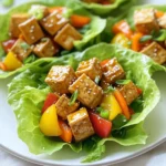 - 1 block (14 oz) firm tofu, pressed and diced - 2 tablespoons vegetable oil - 1 cup bell peppers, diced (mixed red and yellow for color) - 1/2 cup carrot, finely grated - 3 green onions, sliced (reserve some for garnish) - 1/4 cup teriyaki sauce (store-bought or homemade) - 1 tablespoon sesame seeds (toasted for extra flavor) - 1 head of butter lettuce or romaine, leaves separated and rinsed - Sliced avocado - Fresh cilantro - Spicy mayo Gather these ingredients to make tasty teriyaki tofu lettuce wraps. Each item plays a part in the dish's flavor and texture. Firm tofu forms the base, while colorful bell peppers and carrots add crunch. The teriyaki sauce brings that sweet, savory taste that makes this dish special. Don't forget the sesame seeds! They add a nutty twist and a lovely finish. For toppings, you can get creative. Sliced avocado adds creaminess, while fresh cilantro brings a bright note. If you like spice, a drizzle of spicy mayo will kick things up a notch. With these ingredients in hand, you're ready to create a healthy and delicious meal. - Pressing the tofu: Start by pressing the tofu. This helps remove extra water. Wrap the tofu block in a clean kitchen towel. Place a heavy object on top, like a cast-iron skillet. Let it sit for about 15 minutes. - Cutting the tofu into cubes: After pressing, cut the tofu into small, even cubes. Aim for uniform size for even cooking. - Heating oil in the skillet: Heat 2 tablespoons of vegetable oil in a large skillet. Use medium-high heat for the best results. - Sautéing tofu until golden brown: Carefully add the diced tofu to the hot oil. Don’t overcrowd the pan. Sauté the tofu for about 8-10 minutes. Turn occasionally until it is golden brown on all sides. - Adding bell peppers and carrot: Once the tofu is golden, add 1 cup of diced bell peppers and 1/2 cup of grated carrot. Also, add half of the sliced green onions. Stir everything well. - Incorporating teriyaki sauce: Pour 1/4 cup of teriyaki sauce over the tofu and veggies. Stir to coat all ingredients. Cook for another 2-3 minutes to meld the flavors. - Filling the lettuce leaves: Take a lettuce leaf, like butter lettuce or romaine. Place a generous spoonful of the tofu mixture in the center. - Adding optional toppings: Add your favorite toppings like sliced avocado, fresh cilantro, or spicy mayo. These add great flavor and texture. To achieve the best tofu texture, you need to press it well. Start by wrapping the tofu in a clean kitchen towel. Place a heavy object, like a cast-iron skillet, on top. Let it sit for 15 minutes to remove excess moisture. This step helps the tofu absorb flavor better. For a crispy finish, use high heat. Heat vegetable oil in a large skillet. Once hot, add the pressed and diced tofu cubes. Don’t overcrowd the pan. Sauté the tofu for 8-10 minutes. Turn the pieces often to get a golden-brown crust on all sides. You can choose between homemade and store-bought teriyaki sauce. Homemade sauce lets you control the sweetness and saltiness. It can taste fresher, too. If time is short, store-bought works well. Just check for quality ingredients. For extra flavor, add spices like garlic powder or ginger. A splash of lime juice can brighten the dish. Also, consider a sprinkle of chili flakes for heat. For a beautiful serving, use a large platter. Arrange the lettuce wraps neatly. Garnish with toasted sesame seeds and fresh cilantro for color. These small touches make a big difference. For added appeal, serve small bowls of spicy mayo on the side. Guests can dip their wraps for extra flavor. This simple idea elevates the whole meal. {{image_4}} You can swap tofu for tempeh or chickpeas. Tempeh brings a nutty taste. It also has a firmer texture. Cut tempeh into small pieces and cook it the same way as tofu. Chickpeas offer a different flavor and great protein. Use canned chickpeas for ease. Just rinse and drain them well before cooking. Both options keep the dish tasty and healthy. You can choose different types of lettuce. Butter lettuce is soft and easy to wrap. Romaine adds a nice crunch. For more options, try cabbage leaves. They are sturdy and work well too. Rice paper is another fun choice. Dip them in warm water to soften. This gives a fresh twist to your wraps. Each type of wrap offers a unique eating experience. Change up the sauce for added fun! A sweet and spicy mix can kick things up. Add chili sauce or sriracha for heat. You can also try a peanut sauce for a nutty flavor. If you need gluten-free options, look for tamari. It works just like soy sauce but is gluten-free. These sauce variations allow you to create your perfect teriyaki wrap. To keep your teriyaki tofu lettuce wraps fresh, follow these steps: - Refrigeration Tips for Leftovers: Store leftovers in the fridge right away. Place the tofu filling in a container. Make sure it cools to room temperature first. This helps prevent sogginess. Use the filling within three days for the best taste. - Best Containers for Storage: Use airtight containers. Glass containers work well. They keep food fresh and do not stain. You can also use BPA-free plastic containers. Label them with the date for easy tracking. When it's time to enjoy the leftovers, reheating is key: - How to Reheat Without Losing Texture: The goal is to keep the tofu crispy. Reheat the filling gently. Avoid the microwave, as it can make it soggy. - Recommended Methods: Stovetop vs. Microwave: Use a skillet on medium heat. Add a splash of water to keep it moist. Stir often until heated through. If you must use a microwave, do it in short bursts. Heat for 15-30 seconds at a time, stirring in between. If you want to store the filling longer, freezing is an option: - Can You Freeze Teriyaki Tofu Filling? Yes, you can freeze the filling. It keeps well for about three months. Just be sure to cool it before freezing. - How to Properly Freeze and Thaw: Place the filling in a freezer-safe container. Leave some space at the top, as it expands when frozen. To thaw, move it to the fridge overnight. Reheat gently before serving. I recommend using firm tofu for teriyaki tofu lettuce wraps. Firm tofu holds its shape well when cooked. It has a nice texture and absorbs flavors easily. Extra-firm tofu can also work if you prefer a denser bite. It may be a bit harder to cook evenly. Yes, this recipe is already vegan-friendly! All ingredients, including teriyaki sauce, are plant-based. Just check the label on your teriyaki sauce to ensure it has no animal products. If you use homemade sauce, it can be fully vegan. To add heat, try these options: - Add sliced jalapeños to the filling. - Mix sriracha into the teriyaki sauce. - Drizzle spicy mayo on top before wrapping. - Use chili oil for a subtle kick. These tips will give your wraps a tasty, spicy twist! This recipe shines with its mix of flavors and textures. We used firm tofu and fresh veggies, combined them with teriyaki sauce, and wrapped them in lettuce. You learned cooking tips, storage tricks, and tasty variations. Remember, you can switch out ingredients based on what you like. Homemade wraps are healthy, fun, and easy to make. Enjoy exploring your creativity in the kitchen with these ideas!