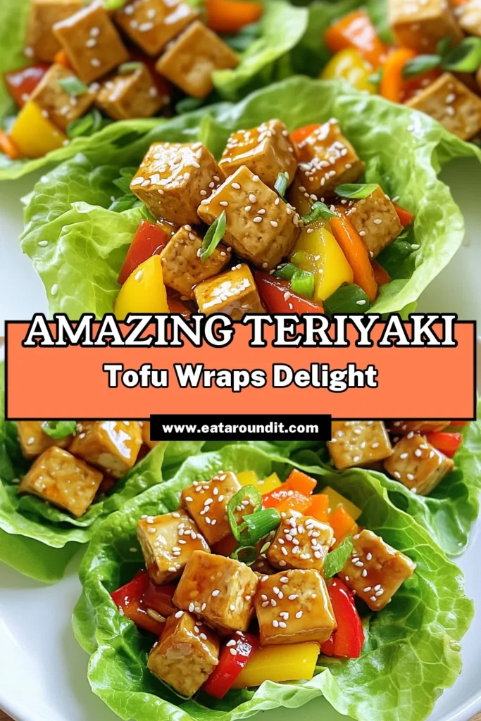 Discover the deliciousness of Teriyaki Tofu Lettuce Wraps with this easy recipe that brings vibrant flavors to your table! Enjoy the crispy tofu, colorful bell peppers, and fresh veggies all wrapped in cool lettuce leaves. Perfect for a healthy lunch or a fun appetizer! Click through to explore the full recipe and get inspired to whip up these tasty wraps at home. #TeriyakiTofu #HealthyRecipes #TofuWraps #VegetarianDelights
