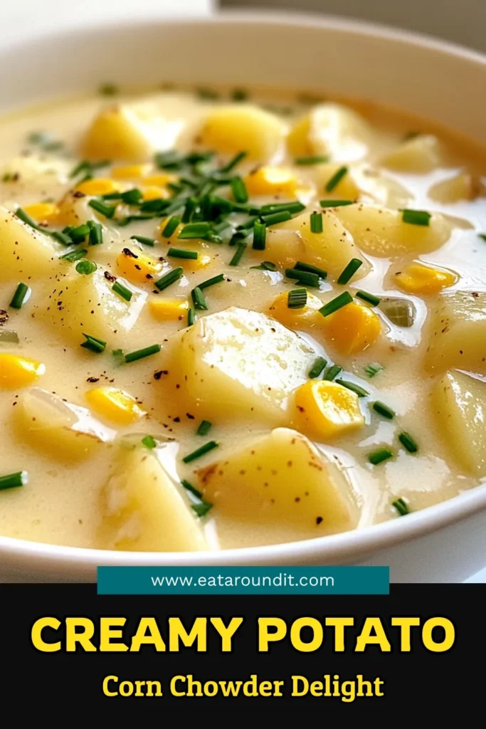 Warm up with a bowl of delicious Slow Cooker Creamy Potato Corn Chowder, perfect for any season! This easy recipe combines tender potatoes, sweet corn, and rich cream for a comforting dish that's sure to impress. With just a few simple ingredients and a slow cooker, you can create a creamy, hearty chowder that will delight your family and friends. Click through for the full recipe and enjoy a cozy meal! #SlowCookerRecipes #Chowder #ComfortFood #PotatoRecipes