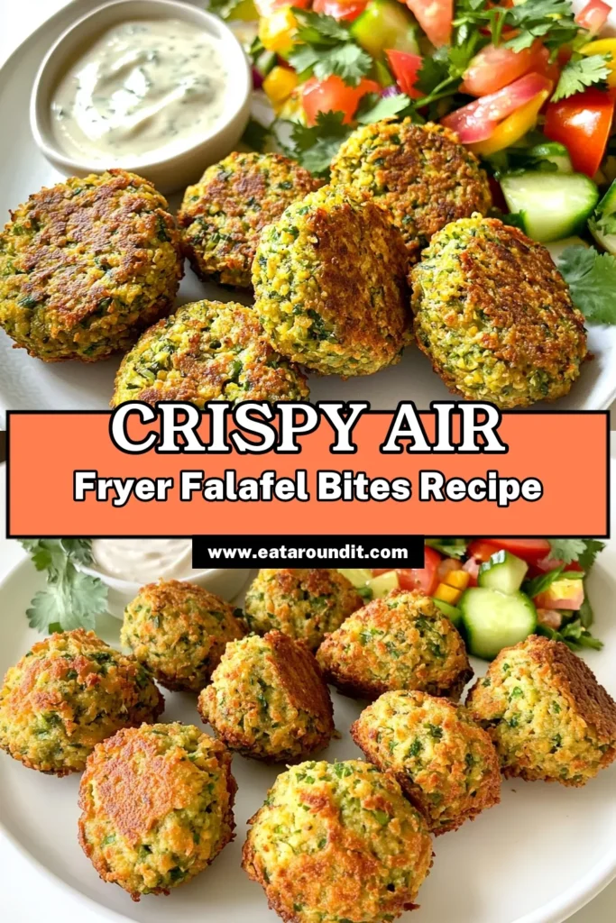 Discover how to make delicious Air Fryer Crispy Falafel Bites that are not only simple but packed with flavor! With wholesome ingredients like chickpeas, garlic, and fresh herbs, these bites are a perfect snack or meal addition. Enjoy a healthier twist on a classic dish, ready in just 35 minutes. Click through for the full recipe and impress your friends and family with this tasty treat! #AirFryerRecipes #FalafelBites #HealthySnacks #VeganRecipes
