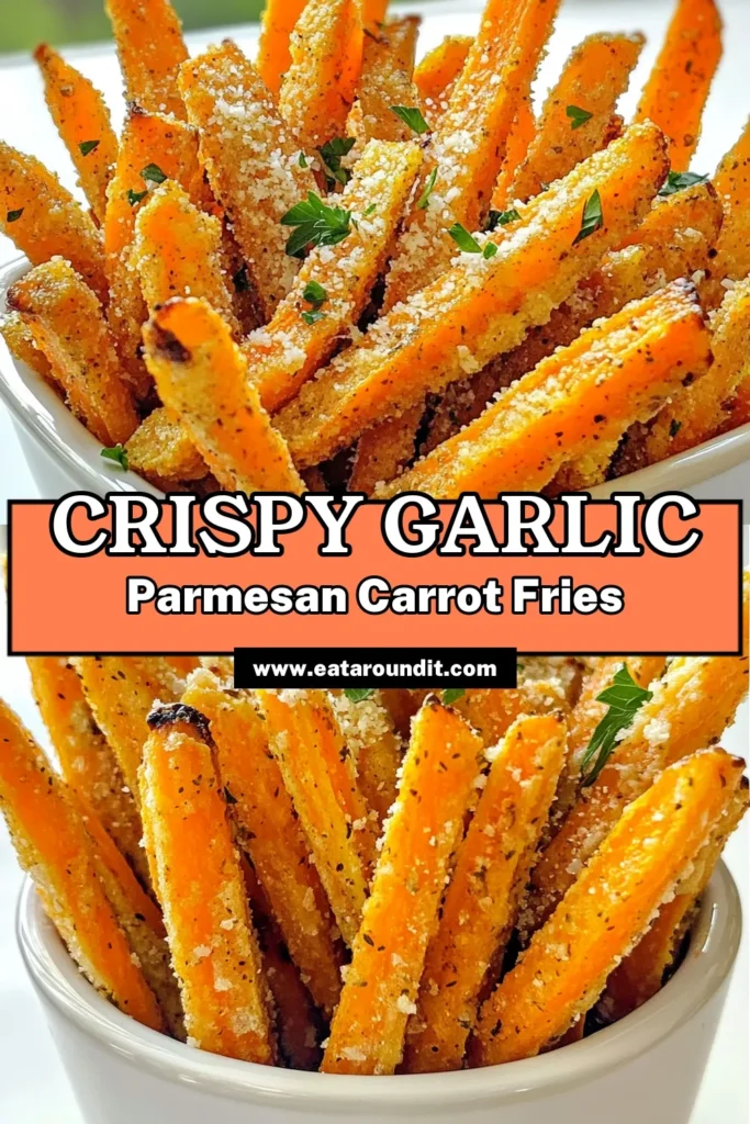 Craving a delicious and healthy snack? Try these Garlic Parmesan Carrot Fries for a tasty twist on traditional fries! With simple ingredients and easy air fryer instructions, you can whip up a batch in no time. These crispy, cheesy carrot fries are perfect for any occasion. Click through to discover the full recipe and impress your family and friends. Get ready for a flavorful treat! #CarrotFries #AirFryerRecipes #HealthySnacks #CookingAtHome