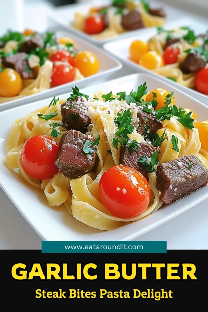Savor the taste of Flavorful Garlic Butter Steak Bites Pasta with this quick and easy recipe! In just 20 minutes, you can whip up a delicious meal featuring tender steak, creamy garlic butter sauce, and al dente fettuccine. Perfect for a weeknight dinner or impressing guests, this dish is sure to become a favorite. Click to explore the full recipe and elevate your dinner game today! #GarlicButterPasta #SteakBites #PastaRecipes #EasyDinnerIdeas