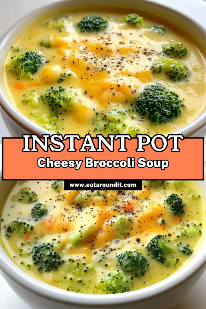 Warm up with this delightful Creamy Instant Pot Broccoli Cheddar Soup that's perfect for any season! In just 30 minutes, enjoy a rich blend of fresh broccoli, sharp cheddar, and creamy goodness. Follow our easy steps to create a bowl of comfort that everyone will love. Don't miss out on this flavor-packed recipe! Click through to discover the full recipe and tips! #InstantPotRecipes #BroccoliCheddarSoup #ComfortFood #HealthyEating