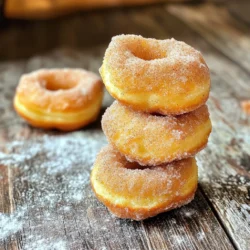 - 1 cup all-purpose flour - 1/2 cup granulated sugar - 2 teaspoons baking powder - 1/4 teaspoon salt - 1/4 teaspoon ground nutmeg - 1/2 teaspoon ground cinnamon (for batter) - 1/2 cup milk - 1 large egg - 2 tablespoons unsalted butter, melted - 1/2 teaspoon vanilla extract - 1/4 cup granulated sugar (for coating) - 1 tablespoon ground cinnamon (for coating) For this recipe, I use standard cups and tablespoons. Measuring accurately helps ensure the donut holes turn out perfect. Use a dry measuring cup for flour and sugar. A liquid measuring cup works best for milk. You can add a pinch of ground cloves for more spice. You may also swap vanilla extract with almond extract for a different twist. For a richer taste, consider adding a splash of orange zest. These options can take your donut holes to the next level! Start by gathering your dry ingredients. In a medium bowl, whisk together 1 cup of all-purpose flour, 1/2 cup of granulated sugar, 2 teaspoons of baking powder, 1/4 teaspoon of salt, 1/4 teaspoon of ground nutmeg, and 1/2 teaspoon of ground cinnamon. Mix until you see no lumps. This step is key for a fluffy donut hole. Now, grab another bowl. Here, whisk together 1/2 cup of milk, 1 large egg, 2 tablespoons of melted unsalted butter, and 1/2 teaspoon of vanilla extract. Make sure this mixture is smooth and well combined. This is where your donut holes will get their moisture and flavor. Next, combine the wet and dry mixtures. Gradually pour the wet ingredients into the dry bowl. Stir gently with a spatula until just mixed. Don't worry about a few lumps. This keeps your donut holes light and airy. Now, lightly grease your hands with oil. Scoop about a tablespoon of dough and roll it into a ball. Repeat until you shape all the dough. Before you cook, preheat your air fryer. Set it to 350°F (175°C) and let it warm up for about 5 minutes. This helps the donut holes cook evenly and get that lovely golden color. Now, place the rolled donut holes in a single layer in your air fryer basket. If needed, cook in batches. This keeps them from overcrowding. Cook for 5-7 minutes or until golden brown. Flip them halfway through for even cooking. You want them to be perfectly puffed and warm. While the donut holes cook, prepare the cinnamon sugar. In a small bowl, mix 1/4 cup of granulated sugar with 1 tablespoon of ground cinnamon. Once the donut holes are done, remove them from the air fryer. Toss them in the cinnamon sugar mixture while they are warm. This coating makes them extra delicious! - Use Fresh Ingredients: Always check your baking powder and spices. Fresh ingredients make a big difference in flavor. - Don’t Overmix: Mix until just combined. A few lumps in the batter are okay. This keeps the donut holes light and airy. - Preheat Your Air Fryer: Preheat for about 5 minutes. This ensures even cooking and that golden-brown color. - Shape Evenly: Roll the dough into uniform balls. This helps them cook evenly. - Crowding the Basket: Avoid placing too many donut holes in at once. Cook them in batches for the best texture. - Not Flipping: Flip the donut holes halfway through cooking. This helps both sides brown nicely. - Skipping the Coating: Don’t skip the cinnamon sugar coating. It adds a sweet touch that makes these treats special. - Serve Warm: Enjoy them right after cooking. Warm donut holes taste best! - Dipping Sauce: Pair with chocolate or caramel sauce. This adds a fun twist and extra flavor. - Presentation: Place the donut holes in a decorative bowl. A light dusting of cinnamon sugar on top makes them look even more inviting. {{image_4}} You can easily change the flavor of your donut holes. For a chocolate twist, add 1/4 cup of cocoa powder to the dry mix. This gives a rich chocolate taste. If you love fall flavors, try pumpkin spice. Replace the nutmeg and cinnamon in the batter with 2 teaspoons of pumpkin spice. You can also add a little pumpkin puree for moisture. Both options make delightful treats. Want to make these donut holes gluten-free? Swap the all-purpose flour with a gluten-free blend. Look for blends that include xanthan gum. This helps keep the texture light and fluffy. Make sure all other ingredients are gluten-free, too. With this change, everyone can enjoy the treat. While cinnamon sugar is classic, other coatings can add fun. You can use powdered sugar for a sweet and soft touch. Mix powdered sugar with a splash of vanilla for added flavor. For a unique twist, try a chocolate glaze. Melt chocolate chips with a bit of butter, then dip the warm donut holes. Each coating offers a new way to enjoy these bites! To keep your leftover donut holes fresh, place them in an airtight container. They stay tasty for about 1 to 2 days at room temperature. If you want to keep them longer, consider the next steps. To reheat your donut holes, preheat your air fryer to 300°F (150°C). Place the donut holes in the basket for about 3 to 4 minutes. This warms them up and keeps them crispy. You can also use a microwave for 10 to 15 seconds, but they may lose some crunch. You can freeze donut holes for later enjoyment. Allow them to cool completely first. Then, place them in a single layer on a baking sheet. Freeze for about an hour. Once frozen, transfer them to a freezer bag or container. They can last up to 2 months. To enjoy, reheat them in the air fryer as mentioned above. Yes, you can use whole wheat flour. It makes the donut holes denser. The flavor will change a bit, but it still works. You might want to add a little more liquid to keep the dough moist. You can bake these donut holes in a regular oven. Preheat your oven to 350°F (175°C). Place the donut holes on a greased baking sheet. Bake for about 12-15 minutes or until golden brown. Check with a toothpick to see if they are done. Yes, you can use non-dairy milk like almond, soy, or oat milk. Just make sure it is unsweetened. This will keep the flavor close to the original recipe while making it dairy-free. The donut holes are done when they turn golden brown. You can also check by inserting a toothpick into the center. If it comes out clean, they are ready to enjoy! You’ve learned how to make tasty air fryer cinnamon sugar donut holes. We discussed the ingredients, step-by-step instructions, and helpful tips. You can even explore fun flavor variations and smart storage options. These donut holes are fun, easy, and a great treat for everyone. With a little practice, your treat can always be a hit. Enjoy the process and share these delicious bites with friends!