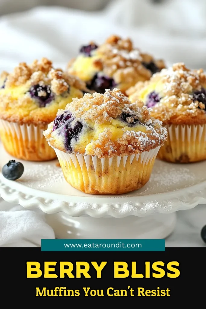 Discover the deliciousness of these homemade blueberry streusel muffins with our easy blueberry muffin recipe! Bursting with fresh blueberries and topped with a delightful blueberry muffin streusel topping, this berry muffins recipe is a perfect breakfast or snack. With just 15 minutes of prep time, these muffins are simple to make and irresistibly tasty. Save this recipe now and treat yourself to a berry bliss moment today! #BlueberryMuffins #MuffinRecipes #BakingFromScratch #BerryTreats
