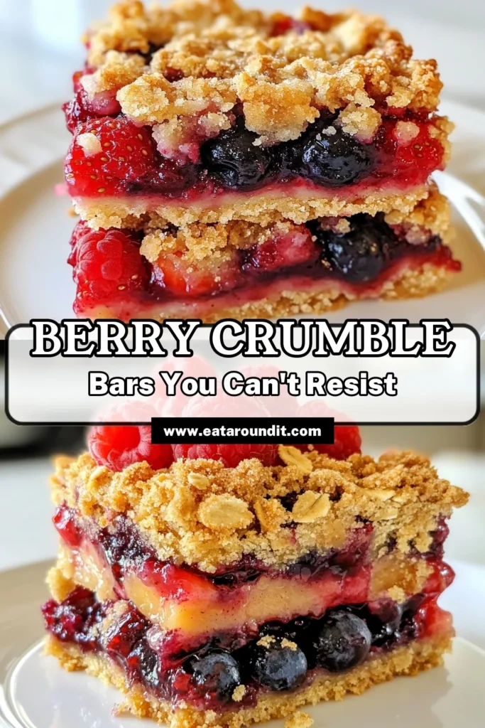 Indulge in these delightful triple berry crumble bars, a perfect mixed berry dessert that combines strawberries, blueberries, and raspberries in a simple, easy crumble recipe. This oat crumble bars recipe is the ideal treat for any occasion, bringing sweet, tangy flavors together in every bite. Bake a batch today and savor the goodness! Don't forget to save this berry crumble dessert for later! #BerryDessert #CrumbleBars #BakingRecipes #EasyDesserts