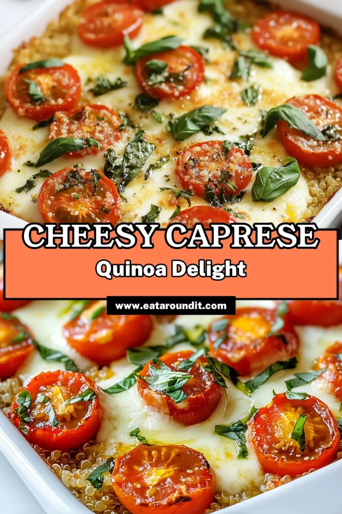 Looking for a delicious and nutritious meal? Try this Caprese Quinoa Bake, a flavorful mozzarella quinoa casserole that's perfect for any occasion. This healthy Italian recipe combines fluffy quinoa with juicy tomatoes and fresh basil for a delightful vegetarian quinoa dish. Bake until golden and cheesy for a comforting dinner everyone will love. Save this recipe for your next meatless meal! #CapreseQuinoaBake #HealthyItalianRecipe #VegetarianQuinoaDish #BakedQuinoaWithTomatoes