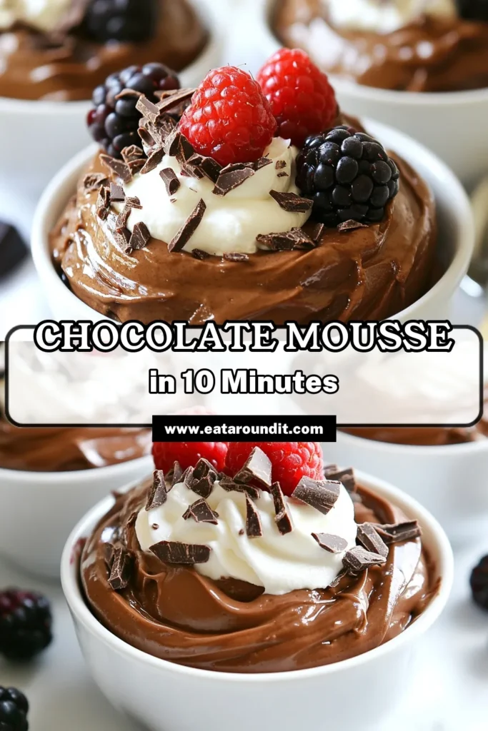 Indulge in a creamy avocado chocolate mousse that’s a guilt-free chocolate treat! This vegan chocolate dessert is made with simple, healthy ingredients like ripe avocados and unsweetened cocoa powder. This healthy chocolate mousse recipe is perfect for satisfying your sweet cravings without the excess calories. Try it today and enjoy a delicious, rich dessert. Save this recipe for later! #AvocadoChocolateMousse #VeganChocolateDessert #HealthyChocolateMousse #GuiltFreeTreat