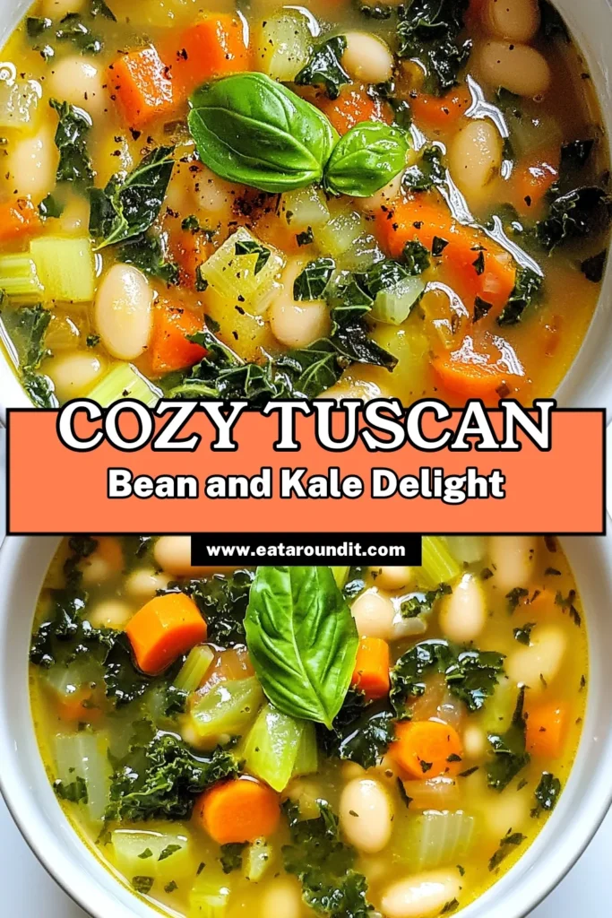 Discover the deliciousness of Tuscan White Bean Kale Stew, a hearty vegetable soup that's perfect for any day. This vegetarian stew is packed with healthy bean recipes that nourish and satisfy. Made with white beans, fresh kale, and aromatic veggies, this kale stew recipe is easy to make and incredibly flavorful. Try it tonight and enjoy a warm, comforting meal. Save this recipe for your next cooking adventure! #TuscanWhiteBeanStew #KaleStewRecipe #VegetarianStew #HeartyVegetableSoup