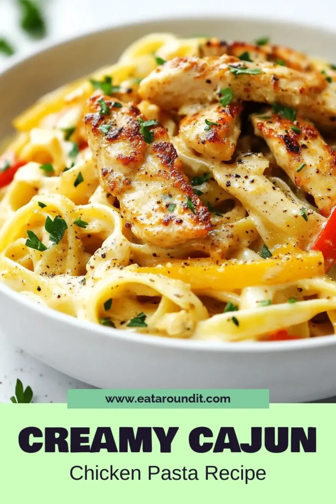 Indulge in this delicious Creamy Cajun Chicken Pasta that's sure to impress! This easy chicken pasta recipe combines juicy Cajun chicken fettuccine with a spicy creamy sauce, all made in one pan for hassle-free cooking. Perfect for weeknight dinners, this spicy creamy pasta recipe is packed with flavor and can be on your table in just 30 minutes. Save this recipe and make mealtime exciting! #CajunChickenFettuccine #EasyChickenPastaRecipe #SpicyCreamyPastaRecipe #OnePanCajunPasta