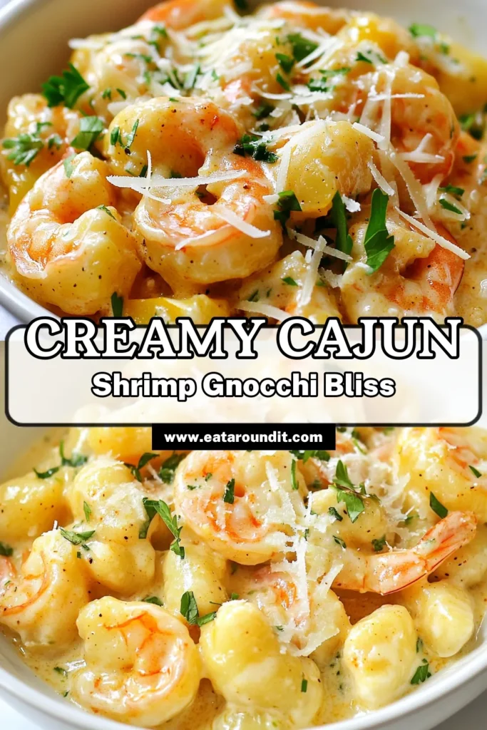 Indulge in this creamy Cajun shrimp gnocchi that's bursting with flavor! This easy creamy shrimp gnocchi recipe combines juicy shrimp with tender potato gnocchi in a rich, Cajun spiced sauce. Perfect for a quick shrimp dinner recipe, it's a dish you can whip up in just 30 minutes. Impress your family or guests with this delightful Cajun shrimp recipe that’s both simple and satisfying. Save this recipe for your next meal! #CajunShrimp #ShrimpGnocchi #EasyDinner #FoodieFavorites