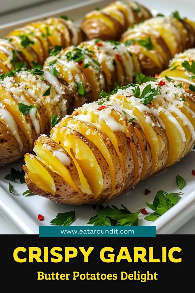 Elevate your dinner with these mouthwatering Garlic Butter Hasselback Potatoes! This easy recipe combines crispy textures and rich flavors, featuring fresh garlic, herbs, and a delicious Parmesan crust. Perfect as a side dish or a main attraction, these potatoes will impress your family and friends. Don't miss out on making this showstopper—click to explore the full recipe now! #GarlicButterHasselbackPotatoes #PotatoRecipes #ComfortFood #EasyCooking