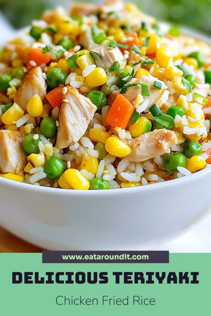 Make mealtime exciting with this quick and delicious Teriyaki Chicken Fried Rice! Perfect for using up leftover chicken, this easy chicken fried rice recipe features flavorful jasmine rice, vibrant veggies, and a savory teriyaki sauce. In just 20 minutes, you can whip up a satisfying dish that the whole family will love. Don't miss out on this tasty fried rice recipe—pin it now and enjoy the flavors later! #TeriyakiChickenFriedRice #FriedRiceRecipe #EasyChickenFriedRice #LeftoverChickenRecipes