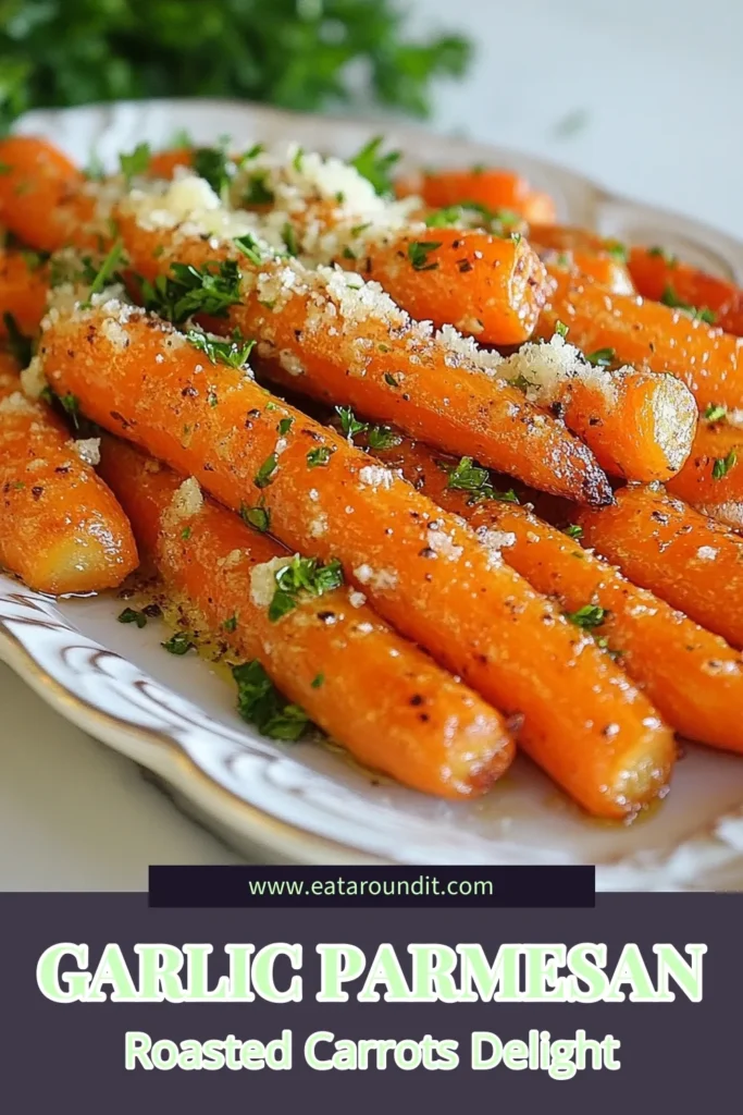 Discover the ultimate Garlic Parmesan roasted carrots, the best roasted carrot recipe for your dinner table! This easy vegetable side dish is a healthy way to elevate your meals with delicious flavors. Made with fresh garlic, olive oil, and topped with melty Parmesan cheese, these healthy roasted carrots are a must-try. Perfect for any occasion! Save this recipe and make your meals extraordinary. #GarlicParmesan #RoastedCarrots #HealthyRecipes #EasySideDish