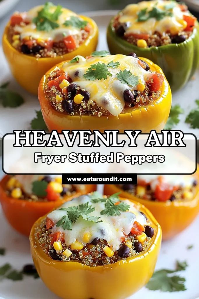 Elevate your meal prep with these delicious Air Fryer Stuffed Peppers! This colorful recipe combines wholesome ingredients like quinoa, black beans, and tomatoes for a nutritious and satisfying dish. Easy to make and packed with flavor, these stuffed peppers are perfect for any occasion. Click to explore the full recipe and bring vibrant flavors to your table tonight! #AirFryerStuffedPeppers #HealthyEating #CookingInspo #RecipeIdeas