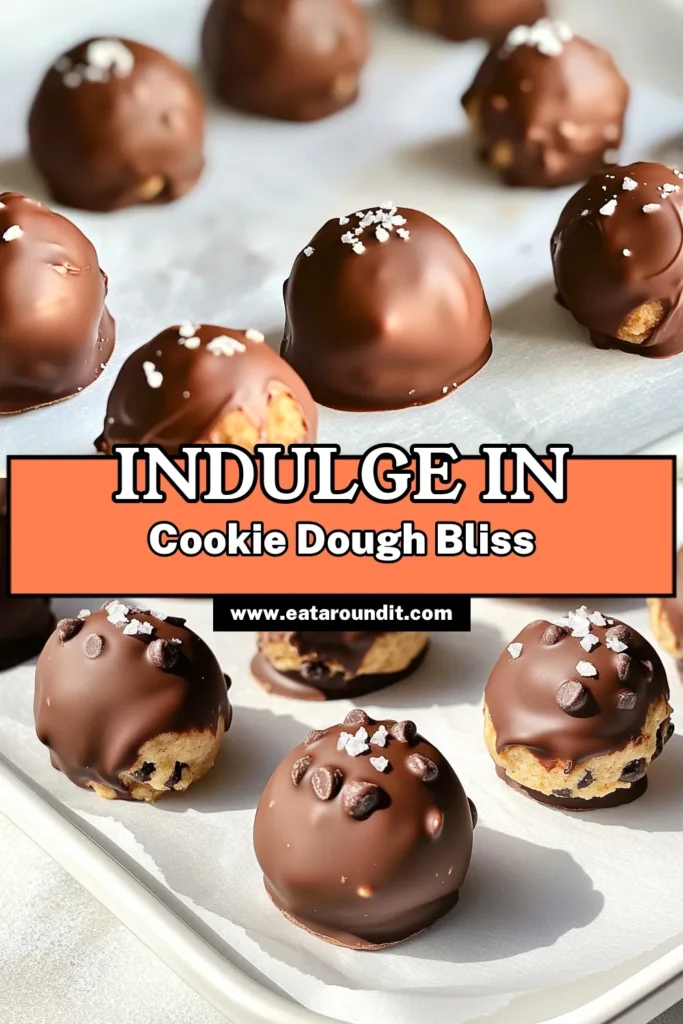Indulge in the sweet delight of Chocolate Chip Cookie Dough Truffles with this easy recipe! You only need simple ingredients like butter, sugars, and chocolate chips to whip up these delicious bites. Perfect for parties or a tasty treat anytime, these truffles combine cookie dough flavor with a rich chocolate coating. Ready to make your own? Click through for the full recipe and impress your friends! #ChocolateChipCookies #DessertRecipes #Truffles #BakingFun