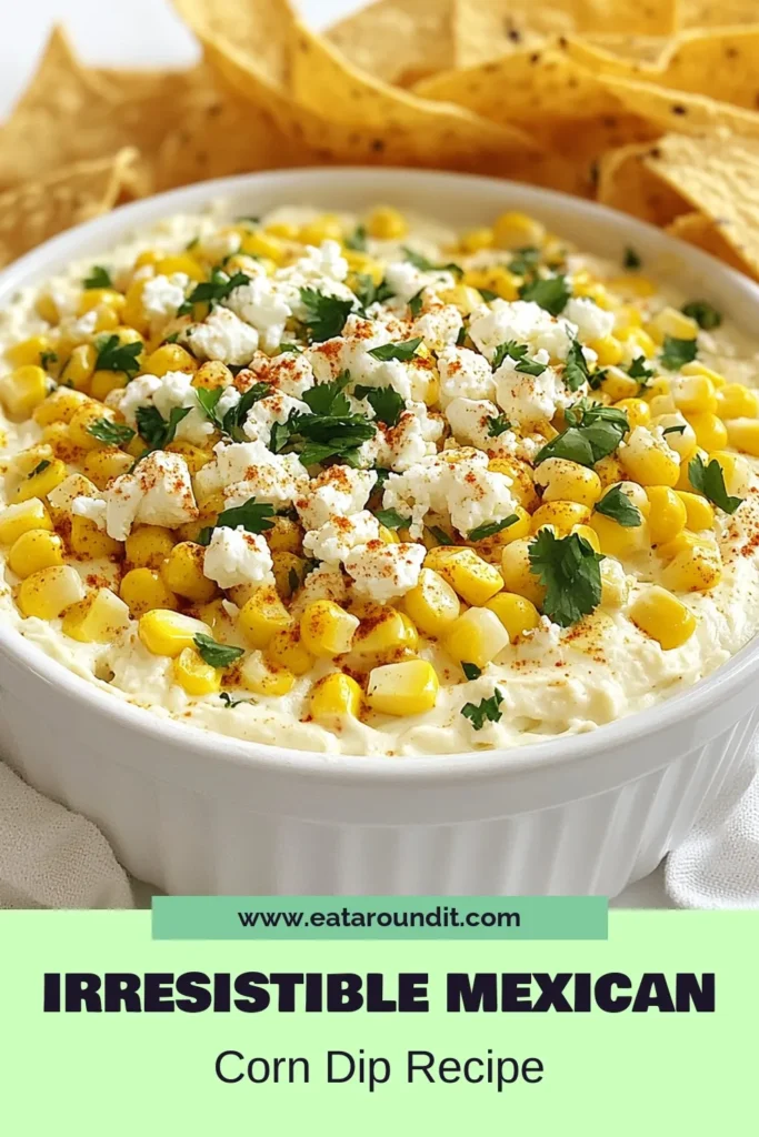 Discover how to make a delicious Mexican street corn dip that’s sure to be the star of your next gathering. This easy party dip recipe features grilled corn and creamy feta, making it the perfect creamy corn appetizer. Serve with tortilla chips for a fantastic snack everyone will love. Don't miss out on this flavorful Mexican dip with feta—save this grilled corn dip recipe for your next fiesta! #MexicanStreetCornDip #PartyRecipes #Appetizers #CornDip
