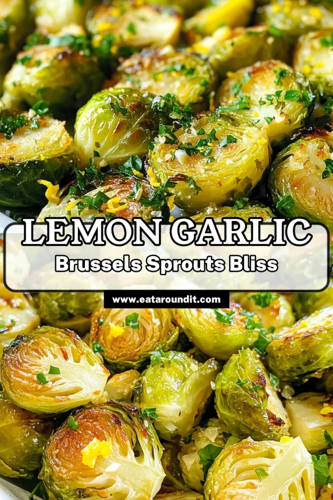 Discover the perfect easy Brussels sprouts side dish with this Lemon Garlic Roasted Brussels Sprouts recipe! These healthy Brussels sprouts are roasted to crispy perfection, infused with tangy lemon and aromatic garlic for an irresistible flavor. Ideal for any meal, these Lemon Garlic Brussels Sprouts will delight your taste buds and impress your guests. Try this simple roasted Brussels sprouts recipe today and elevate your dining experience! #HealthyRecipes #BrusselsSprouts #EasySideDishes #CrispyGarlicBrusselsSprouts