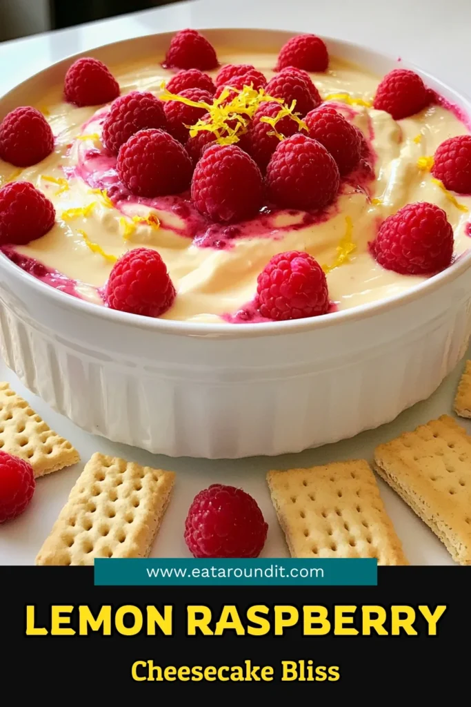 Indulge in the ultimate dessert experience with this delightful Lemon Raspberry Cheesecake Dip! Perfectly creamy and bursting with fresh flavors, it’s an easy treat that everyone will love. With just a few simple ingredients, you can whip up this 15-minute dip that pairs beautifully with graham crackers or vanilla wafers. Click to explore the full recipe and impress your guests today! #DessertRecipes #CheesecakeDip #LemonRaspberry #EasyRecipes