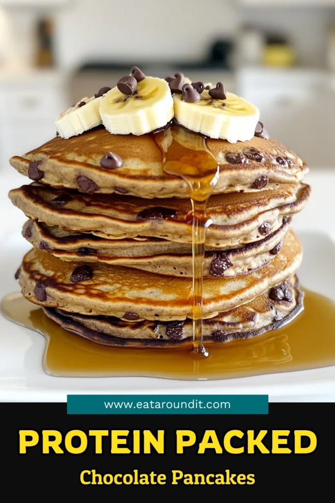Start your day deliciously with these Chocolate Chip Protein Pancakes! Packed with rolled oats, banana, and protein powder, they’re the perfect blend of flavor and nutrition. Easy to make in just 20 minutes, these pancakes are perfect for breakfast or a post-workout treat. Drizzle with maple syrup and top with fresh fruit for a delightful finish. Click to explore this mouthwatering recipe and transform your mornings! #ProteinPancakes #HealthyBreakfast #ChocolateLovers #PancakeRecipes