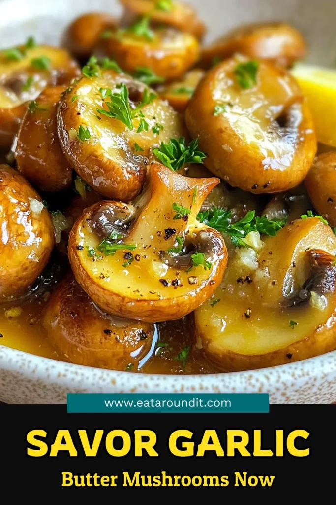 Discover the irresistible flavors of garlic butter mushrooms with this easy sautéed mushrooms recipe. This quick mushroom side dish is perfect for any meal or as a garlic mushroom appetizer. In just 20 minutes, you can elevate your dining experience with this delicious garlic butter mushrooms dish. Save this easy mushroom recipe for your next dinner party or cozy night in. Your taste buds will thank you! #MushroomRecipes #GarlicButter #EasyRecipes #Appetizers